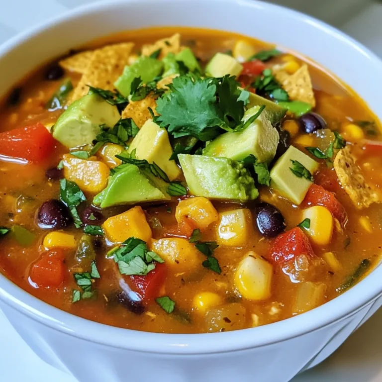 Um die Jalapeño Lime Chicken Soup zuzubereiten, benötigen Sie folgende Zutaten: - 500 g Hähnchenbrustfilet, ohne Haut und Knochen - 1 Esslöffel Olivenöl - 1 mittelgroße Zwiebel, gewürfelt - 3 Knoblauchzehen, fein gehackt - 2 Jalapeños, fein gehackt - 1 Paprika, gewürfelt - 1 Liter Hühnerbrühe - 1 Dose (425 g) schwarze Bohnen, abgespült und abgetropft - 1 Dose (425 g) Mais, abgetropft - 1 Teelöffel gemahlener Kreuzkümmel - 1 Teelöffel geräuchertes Paprikapulver - Saft von 2 Limetten - Salz und Pfeffer nach Geschmack - Frischer Koriander, zum Garnieren - Avocado, gewürfelt - Tortilla-Chips, zum Garnieren Jede Zutat hat ihre eigene Rolle in diesem Gericht. Zum Beispiel: - Hähnchenbrustfilet: Gibt der Suppe ihren Hauptgeschmack und Protein. - Zwiebel und Knoblauch: Diese sorgen für eine tolle Basis. - Jalapeños: Sie bestimmen die Schärfe. Je mehr Sie verwenden, desto schärfer wird die Suppe. - Kreuzkümmel und Paprika: Fügen Sie Tiefe und Geschmack hinzu. Wählen Sie frische Zutaten für den besten Geschmack. Achten Sie besonders auf: - Hähnchen: Kaufen Sie hochwertiges, frisches Hähnchen. Das macht einen großen Unterschied. - Gemüse: Frisches Gemüse bringt mehr Aromen. - Kräuter: Verwenden Sie frischen Koriander für den besten Duft und Geschmack. - Jalapeños: Überprüfen Sie die Schärfe, um sicherzustellen, dass sie zu Ihrem Geschmack passt. Wenn Sie diese Tipps befolgen, wird Ihre Jalapeño Lime Chicken Soup sicher frisch und würzig! {{ingredient_image_2}} 1. Beginne mit einem großen Topf. Erhitze das Olivenöl bei mittlerer Hitze. 2. Füge die gewürfelte Zwiebel hinzu. Dünste sie fünf Minuten lang, bis sie glasig ist. 3. Rühre den gehackten Knoblauch, die Jalapeños und die Paprika ein. Koche alles drei bis vier Minuten weiter. 4. Würze die Hähnchenbrustfilets mit Salz, Pfeffer, Kreuzkümmel und geräuchertem Paprikapulver. 5. Gib die Filets in den Topf und gieße die Hühnerbrühe dazu. Bringe alles zum Kochen. 6. Reduziere die Hitze, decke den Topf ab und lasse die Suppe zwanzig Minuten köcheln. 7. Nimm das Hähnchen aus dem Topf und zerkleinere es mit zwei Gabeln. Gib es zurück in den Topf. 8. Füge die schwarzen Bohnen, den Mais und den Limettensaft hinzu. Rühre alles gut um und lasse es fünf Minuten köcheln. 9. Schmecke die Suppe nach Belieben mit Salz und Pfeffer ab. - Achte darauf, dass das Olivenöl nicht zu heiß wird. - Die Zwiebel sollte weich, aber nicht braun werden. - Wenn du die Suppe schärfer magst, füge mehr Jalapeños hinzu. - Die Limetten sollten frisch sein, um den besten Geschmack zu erzielen. - Vorbereitung: 15 Minuten - Zwiebel dünsten: 5 Minuten - Gemüse kochen: 4 Minuten - Hähnchen kochen: 20 Minuten - Hähnchen zerkleinern: 3 Minuten - Aromen verbinden: 5 Minuten - Gesamtzeit: 45 Minuten Ein häufiger Fehler ist, das Hähnchen zu lange zu kochen. Das Hähnchen kann trocken werden. Achte darauf, die Suppe nur so lange zu köcheln, bis das Hähnchen gar ist. Ein weiterer Fehler ist, die Gewürze nicht früh genug hinzuzufügen. Dadurch können die Aromen nicht gut einziehen. Füge die Gewürze sofort nach dem Anbraten der Zwiebeln und des Knoblauchs hinzu. Die Schärfe der Suppe hängt von den Jalapeños ab. Wenn du es milder magst, entferne die Samen und die Innenschicht. Diese Teile sind am schärfsten. Für mehr Schärfe kannst du zusätzliche Jalapeños hinzufügen oder sogar etwas Chili-Pulver einstreuen. Probiere aus, was dir am besten schmeckt. Serviere die Suppe heiß in tiefen Schalen. Garniere sie mit frischem Koriander, gewürfelter Avocado und Tortilla-Chips. Diese Zutaten bringen Farben und Texturen in dein Gericht. Du kannst auch einen Spritzer Limettensaft darübergeben, um den Geschmack zu verstärken. Pro Tipps Würze das Hähnchen: Für mehr Geschmack das Hähnchenfilet vor dem Kochen mit den Gewürzen einreiben und etwas ruhen lassen. Jalapeño-Anpassung: Die Schärfe der Suppe kann durch die Menge der Jalapeños angepasst werden – teste mit einer kleinen Menge, bevor du mehr hinzufügst. Frische Zutaten: Verwende frische Limetten für den Saft, um den besten Geschmack zu erzielen. Frisch gepresst ist immer besser als aus der Flasche. Crunch-Faktor: Die Tortilla-Chips kurz vor dem Servieren hinzufügen, damit sie knusprig bleiben und nicht durchweichen. {{image_4}} Du kannst diese Suppe leicht anpassen, um sie vegetarisch oder vegan zu machen. Ersetze das Hähnchen durch 500 g gewürfelte Tofu oder Tempeh. Diese Optionen bieten eine tolle Textur. Verwende Gemüsebrühe statt Hühnerbrühe. Das bringt ebenfalls Geschmack und hält die Suppe leicht. Jeder hat andere Vorlieben. Du kannst die Jalapeños nach deinem Schärfegrad anpassen. Möchtest du es milder? Verwende weniger Jalapeños oder entferne die Kerne. Eine andere Paprika bringt Farbe und Geschmack. Nutze gelbe oder grüne Paprika für Abwechslung. Für mehr Protein kannst du Kichererbsen anstelle von schwarzen Bohnen verwenden. Für besondere Anlässe kannst du die Suppe verfeinern. Füge frische Garnelen hinzu, um ein Meeresfrüchte-Gericht zu machen. Oder serviere die Suppe mit einer Limettencreme als Topping. Das gibt einen frischen Kick. Wenn du eine festliche Note möchtest, garnierst du mit frittierten Tortillas oder Käse. Um die Jalapeño Lime Chicken Soup frisch zu halten, bewahre sie in einem luftdichten Behälter auf. Stelle sicher, dass die Suppe vollständig abgekühlt ist, bevor du sie in den Kühlschrank stellst. So vermeidest du Kondenswasser, das die Suppe verwässern könnte. Im Kühlschrank bleibt die Suppe bis zu drei Tage frisch. Wenn du sie länger aufbewahren möchtest, friere sie ein. In einem gut verschlossenen Behälter hält sie sich bis zu drei Monate im Gefrierfach. Achte darauf, etwas Platz im Behälter zu lassen, da sich die Suppe beim Einfrieren ausdehnt. Um die Suppe aufzuwärmen, stelle sie in einen Topf und erhitze sie bei mittlerer Hitze. Rühre regelmäßig um, damit sie gleichmäßig warm wird. Du kannst etwas Wasser oder Brühe hinzufügen, wenn die Suppe zu dick ist. Alternativ kannst du die Suppe auch in der Mikrowelle erwärmen. Verwende eine mikrowellengeeignete Schüssel und decke sie ab, um Spritzer zu vermeiden. Erwärme sie in Intervallen von einer Minute, bis sie heiß ist. Die Schärfe hängt von den Jalapeños ab. Du kannst die Menge anpassen. Wenn du es mild magst, nimm weniger Jalapeños. Für mehr Schärfe, füge mehr hinzu. Die Suppe hat einen tollen Kick, aber nicht zu stark. Ja, du kannst die Suppe im Voraus machen. Koche sie einfach und lasse sie abkühlen. Fülle sie in einen Behälter und stelle sie in den Kühlschrank. Sie schmeckt sogar besser, wenn die Aromen Zeit hatten, sich zu verbinden. Zu dieser Suppe passen viele Beilagen. Hier sind einige Ideen: - Frisches Brot oder Tortillas - Guacamole oder Salsa - Eine einfache grünen Salat - Sour Cream für eine cremige Note - Limettenschnitze für einen zusätzlichen Frischekick Die Zutaten sind der Schlüssel zu einem leckeren Gericht. Wir haben die wichtigsten Angaben und Tipps zur Zubereitung besprochen. Fehler beim Kochen können leicht vermieden werden, wenn du die Ratschläge beachtest. Auch Variationen wie vegane Optionen erweitern dein Repertoire. Die richtige Lagerung schützt die Frische deiner Suppe. Denke immer daran, dass jede Zutat zählt. Mit diesen Tipps wirst du deine Jalapeño Lime Chicken Soup perfekt zaubern und Freude beim Servieren haben.