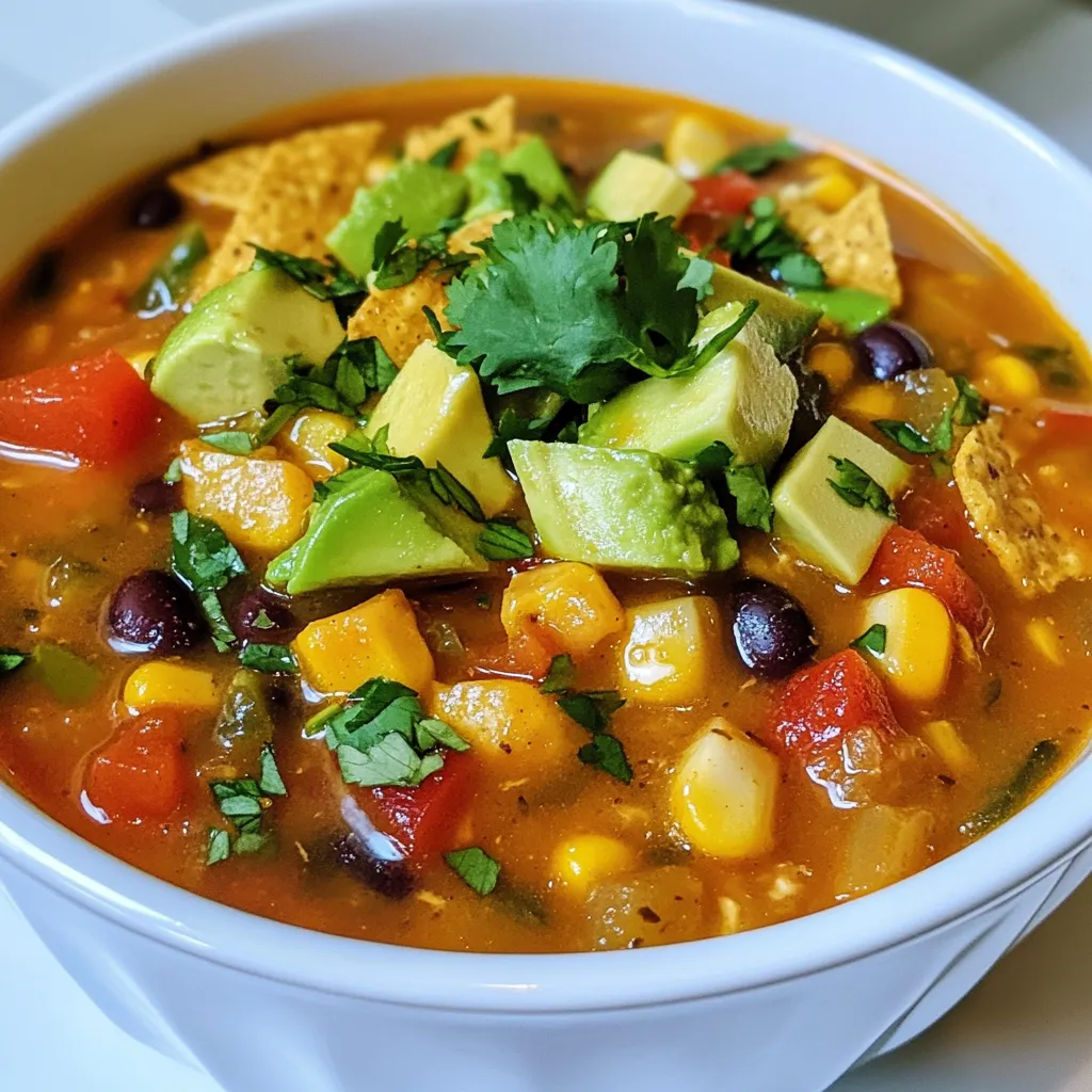 Um die Jalapeño Lime Chicken Soup zuzubereiten, benötigen Sie folgende Zutaten: - 500 g Hähnchenbrustfilet, ohne Haut und Knochen - 1 Esslöffel Olivenöl - 1 mittelgroße Zwiebel, gewürfelt - 3 Knoblauchzehen, fein gehackt - 2 Jalapeños, fein gehackt - 1 Paprika, gewürfelt - 1 Liter Hühnerbrühe - 1 Dose (425 g) schwarze Bohnen, abgespült und abgetropft - 1 Dose (425 g) Mais, abgetropft - 1 Teelöffel gemahlener Kreuzkümmel - 1 Teelöffel geräuchertes Paprikapulver - Saft von 2 Limetten - Salz und Pfeffer nach Geschmack - Frischer Koriander, zum Garnieren - Avocado, gewürfelt - Tortilla-Chips, zum Garnieren Jede Zutat hat ihre eigene Rolle in diesem Gericht. Zum Beispiel: - Hähnchenbrustfilet: Gibt der Suppe ihren Hauptgeschmack und Protein. - Zwiebel und Knoblauch: Diese sorgen für eine tolle Basis. - Jalapeños: Sie bestimmen die Schärfe. Je mehr Sie verwenden, desto schärfer wird die Suppe. - Kreuzkümmel und Paprika: Fügen Sie Tiefe und Geschmack hinzu. Wählen Sie frische Zutaten für den besten Geschmack. Achten Sie besonders auf: - Hähnchen: Kaufen Sie hochwertiges, frisches Hähnchen. Das macht einen großen Unterschied. - Gemüse: Frisches Gemüse bringt mehr Aromen. - Kräuter: Verwenden Sie frischen Koriander für den besten Duft und Geschmack. - Jalapeños: Überprüfen Sie die Schärfe, um sicherzustellen, dass sie zu Ihrem Geschmack passt. Wenn Sie diese Tipps befolgen, wird Ihre Jalapeño Lime Chicken Soup sicher frisch und würzig! {{ingredient_image_2}} 1. Beginne mit einem großen Topf. Erhitze das Olivenöl bei mittlerer Hitze. 2. Füge die gewürfelte Zwiebel hinzu. Dünste sie fünf Minuten lang, bis sie glasig ist. 3. Rühre den gehackten Knoblauch, die Jalapeños und die Paprika ein. Koche alles drei bis vier Minuten weiter. 4. Würze die Hähnchenbrustfilets mit Salz, Pfeffer, Kreuzkümmel und geräuchertem Paprikapulver. 5. Gib die Filets in den Topf und gieße die Hühnerbrühe dazu. Bringe alles zum Kochen. 6. Reduziere die Hitze, decke den Topf ab und lasse die Suppe zwanzig Minuten köcheln. 7. Nimm das Hähnchen aus dem Topf und zerkleinere es mit zwei Gabeln. Gib es zurück in den Topf. 8. Füge die schwarzen Bohnen, den Mais und den Limettensaft hinzu. Rühre alles gut um und lasse es fünf Minuten köcheln. 9. Schmecke die Suppe nach Belieben mit Salz und Pfeffer ab. - Achte darauf, dass das Olivenöl nicht zu heiß wird. - Die Zwiebel sollte weich, aber nicht braun werden. - Wenn du die Suppe schärfer magst, füge mehr Jalapeños hinzu. - Die Limetten sollten frisch sein, um den besten Geschmack zu erzielen. - Vorbereitung: 15 Minuten - Zwiebel dünsten: 5 Minuten - Gemüse kochen: 4 Minuten - Hähnchen kochen: 20 Minuten - Hähnchen zerkleinern: 3 Minuten - Aromen verbinden: 5 Minuten - Gesamtzeit: 45 Minuten Ein häufiger Fehler ist, das Hähnchen zu lange zu kochen. Das Hähnchen kann trocken werden. Achte darauf, die Suppe nur so lange zu köcheln, bis das Hähnchen gar ist. Ein weiterer Fehler ist, die Gewürze nicht früh genug hinzuzufügen. Dadurch können die Aromen nicht gut einziehen. Füge die Gewürze sofort nach dem Anbraten der Zwiebeln und des Knoblauchs hinzu. Die Schärfe der Suppe hängt von den Jalapeños ab. Wenn du es milder magst, entferne die Samen und die Innenschicht. Diese Teile sind am schärfsten. Für mehr Schärfe kannst du zusätzliche Jalapeños hinzufügen oder sogar etwas Chili-Pulver einstreuen. Probiere aus, was dir am besten schmeckt. Serviere die Suppe heiß in tiefen Schalen. Garniere sie mit frischem Koriander, gewürfelter Avocado und Tortilla-Chips. Diese Zutaten bringen Farben und Texturen in dein Gericht. Du kannst auch einen Spritzer Limettensaft darübergeben, um den Geschmack zu verstärken. Pro Tipps Würze das Hähnchen: Für mehr Geschmack das Hähnchenfilet vor dem Kochen mit den Gewürzen einreiben und etwas ruhen lassen. Jalapeño-Anpassung: Die Schärfe der Suppe kann durch die Menge der Jalapeños angepasst werden – teste mit einer kleinen Menge, bevor du mehr hinzufügst. Frische Zutaten: Verwende frische Limetten für den Saft, um den besten Geschmack zu erzielen. Frisch gepresst ist immer besser als aus der Flasche. Crunch-Faktor: Die Tortilla-Chips kurz vor dem Servieren hinzufügen, damit sie knusprig bleiben und nicht durchweichen. {{image_4}} Du kannst diese Suppe leicht anpassen, um sie vegetarisch oder vegan zu machen. Ersetze das Hähnchen durch 500 g gewürfelte Tofu oder Tempeh. Diese Optionen bieten eine tolle Textur. Verwende Gemüsebrühe statt Hühnerbrühe. Das bringt ebenfalls Geschmack und hält die Suppe leicht. Jeder hat andere Vorlieben. Du kannst die Jalapeños nach deinem Schärfegrad anpassen. Möchtest du es milder? Verwende weniger Jalapeños oder entferne die Kerne. Eine andere Paprika bringt Farbe und Geschmack. Nutze gelbe oder grüne Paprika für Abwechslung. Für mehr Protein kannst du Kichererbsen anstelle von schwarzen Bohnen verwenden. Für besondere Anlässe kannst du die Suppe verfeinern. Füge frische Garnelen hinzu, um ein Meeresfrüchte-Gericht zu machen. Oder serviere die Suppe mit einer Limettencreme als Topping. Das gibt einen frischen Kick. Wenn du eine festliche Note möchtest, garnierst du mit frittierten Tortillas oder Käse. Um die Jalapeño Lime Chicken Soup frisch zu halten, bewahre sie in einem luftdichten Behälter auf. Stelle sicher, dass die Suppe vollständig abgekühlt ist, bevor du sie in den Kühlschrank stellst. So vermeidest du Kondenswasser, das die Suppe verwässern könnte. Im Kühlschrank bleibt die Suppe bis zu drei Tage frisch. Wenn du sie länger aufbewahren möchtest, friere sie ein. In einem gut verschlossenen Behälter hält sie sich bis zu drei Monate im Gefrierfach. Achte darauf, etwas Platz im Behälter zu lassen, da sich die Suppe beim Einfrieren ausdehnt. Um die Suppe aufzuwärmen, stelle sie in einen Topf und erhitze sie bei mittlerer Hitze. Rühre regelmäßig um, damit sie gleichmäßig warm wird. Du kannst etwas Wasser oder Brühe hinzufügen, wenn die Suppe zu dick ist. Alternativ kannst du die Suppe auch in der Mikrowelle erwärmen. Verwende eine mikrowellengeeignete Schüssel und decke sie ab, um Spritzer zu vermeiden. Erwärme sie in Intervallen von einer Minute, bis sie heiß ist. Die Schärfe hängt von den Jalapeños ab. Du kannst die Menge anpassen. Wenn du es mild magst, nimm weniger Jalapeños. Für mehr Schärfe, füge mehr hinzu. Die Suppe hat einen tollen Kick, aber nicht zu stark. Ja, du kannst die Suppe im Voraus machen. Koche sie einfach und lasse sie abkühlen. Fülle sie in einen Behälter und stelle sie in den Kühlschrank. Sie schmeckt sogar besser, wenn die Aromen Zeit hatten, sich zu verbinden. Zu dieser Suppe passen viele Beilagen. Hier sind einige Ideen: - Frisches Brot oder Tortillas - Guacamole oder Salsa - Eine einfache grünen Salat - Sour Cream für eine cremige Note - Limettenschnitze für einen zusätzlichen Frischekick Die Zutaten sind der Schlüssel zu einem leckeren Gericht. Wir haben die wichtigsten Angaben und Tipps zur Zubereitung besprochen. Fehler beim Kochen können leicht vermieden werden, wenn du die Ratschläge beachtest. Auch Variationen wie vegane Optionen erweitern dein Repertoire. Die richtige Lagerung schützt die Frische deiner Suppe. Denke immer daran, dass jede Zutat zählt. Mit diesen Tipps wirst du deine Jalapeño Lime Chicken Soup perfekt zaubern und Freude beim Servieren haben.