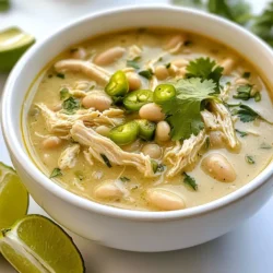 Für mein cremiges Knoblauch-Hühnchen-Chili brauchst du: - 2 Tassen gekochtes Hühnchen, zerrupft - 1 Dose (425 g) weiße Bohnen, abgetropft und abgespült - 1 mittelgroße Zwiebel, gewürfelt - 4 Knoblauchzehen, fein gehackt - 1 Dose (113 g) gewürfelte grüne Chilis - 1 Liter Hühnerbrühe - 240 ml Schlagrahm - 2 Teelöffel gemahlener Kreuzkümmel - 1 Teelöffel geräuchertes Paprikapulver - 1 Teelöffel getrockneter Oregano - Salz und Pfeffer nach Geschmack - 1 Esslöffel Olivenöl - Frischer Koriander, gehackt, zum Garnieren - Limettenschnitze, zum Servieren Du kannst einige Zutaten leicht ersetzen. Statt Hühnerbrühe kannst du Gemüsebrühe verwenden. Wenn du Bohnen magst, probiere schwarze Bohnen oder Kidneybohnen. Für das Hühnchen kannst du auch Pute nehmen. Für eine vegane Version, nutze pflanzliche Sahne und Tofu. Frische Zutaten machen einen großen Unterschied. Wähle frische Zwiebeln ohne Druckstellen. Achte darauf, dass der Knoblauch fest und trocken ist. Die Kräuter sollten grün und lebendig aussehen. Wenn du frische Limetten hast, presse sie kurz vor dem Servieren aus. Das bringt mehr Geschmack ins Chili. {{ingredient_image_2}} Zuerst müssen wir die Zutaten vorbereiten. Du benötigst: - 2 Tassen gekochtes Hühnchen, zerrupft - 1 Dose (425 g) weiße Bohnen, abgetropft und abgespült - 1 medium Zwiebel, gewürfelt - 4 Knoblauchzehen, fein gehackt - 1 Dose (113 g) gewürfelte grüne Chilis - 1 Liter Hühnerbrühe - 240 ml Schlagrahm - 2 Teelöffel gemahlener Kreuzkümmel - 1 Teelöffel geräuchertes Paprikapulver - 1 Teelöffel getrockneter Oregano - Salz und Pfeffer nach Geschmack - 1 Esslöffel Olivenöl - Frischer Koriander, gehackt, zum Garnieren - Limettenschnitze, zum Servieren Achte darauf, alles bereit zu haben. Das spart Zeit und macht das Kochen einfacher. Jetzt kommen wir zum Kochen. Erhitze das Olivenöl in einem großen Topf bei mittlerer Hitze. Gib die gewürfelte Zwiebel hinein und brate sie etwa 5 Minuten, bis sie glasig wird. Füge dann den gehackten Knoblauch hinzu und koche ihn für 1-2 Minuten, bis er duftet. Jetzt ist es Zeit für den Hauptteil. Gebe das zerrupfte Hühnchen, die weißen Bohnen, die gewürfelten grünen Chilis, den Kreuzkümmel, das geräucherte Paprikapulver und den Oregano in den Topf. Rühre alles gut durch. Gieße dann die Hühnerbrühe hinein und bringe die Mischung zum sanften Kochen. Reduziere die Hitze und lasse das Chili 15 Minuten köcheln. Dies lässt die Aromen gut zusammenkommen. Rühre den Schlagrahm ein und schmecke mit Salz und Pfeffer ab. Lass das Chili weitere 5 Minuten köcheln, um es cremig zu machen. Serviere das Chili heiß. Garniere es mit frisch gehacktem Koriander. Lege ein paar Limettenschnitze an die Seite für einen zusätzlichen Frischekick. Dieses Gericht sieht nicht nur toll aus, sondern schmeckt auch fantastisch! Ein häufiges Problem ist, das Chili zu früh zu würzen. Das kann die Aromen überdecken. Ich empfehle, Salz und Pfeffer erst am Ende hinzuzufügen. So schmeckst du alles super gut ab. Achte auch darauf, den Knoblauch nicht zu verbrennen. Er sollte nur leicht goldbraun sein. Dann bleibt der Geschmack frisch und lecker. Du kannst das Chili leicht anpassen. Wenn du es schärfer magst, füge etwas Cayennepfeffer hinzu. Für eine mildere Version, nimm weniger grüne Chilis. Du kannst auch andere Bohnen verwenden, wie Kidneybohnen oder schwarze Bohnen. Für mehr Gemüse, füge etwas Mais oder Paprika hinzu. Das macht das Chili bunt und gesund. Zu diesem Chili passen tolle Beilagen. Ich empfehle frisches Brot oder Tortillas. Sie sind perfekt, um die cremige Sauce aufzutunken. Ein einfacher grüner Salat bringt Frische und Farbe. Dazu passt ein leichtes Bier oder ein spritziger Weißwein. Ein Glas Wasser mit Limette ist auch erfrischend. Pro Tipps Frische Kräuter: Verwende frischen Koriander anstelle von getrocknetem, um das Gericht noch aromatischer zu machen. Schärfe anpassen: Falls du eine schärfere Variante bevorzugst, füge zusätzliche gewürfelte grüne Chilis oder etwas Chili-Pulver hinzu. Vorbereitung: Bereite die Zutaten im Voraus vor, um die Zubereitungszeit zu verkürzen und das Kochen zu erleichtern. Servieren: Serviere das Chili mit einer Auswahl an Toppings wie Avocado, saurer Sahne oder geriebenem Käse für mehr Geschmack. {{image_4}} Für eine vegetarische oder vegane Version von cremigem Knoblauch-Hühnchen-Chili kannst du das Hühnchen einfach weglassen. Stattdessen nimmst du Tofu oder Tempeh. Diese beiden Optionen sind proteinreich und nehmen die Aromen gut auf. Du kannst auch extra Bohnen, wie Kichererbsen oder Linsen, hinzufügen. Diese machen das Gericht herzhaft und sättigend. Vergiss nicht, pflanzliche Sahne oder Kokosmilch zu verwenden, um die Cremigkeit zu erreichen. Wenn du es gerne scharf magst, füge frische Chilis oder Chilipulver hinzu. Eine kleine Menge frischer Jalapeños bringt viel Geschmack. Du kannst auch eine Prise Cayennepfeffer verwenden, um das Chili zu schärfen. Beginne mit einer kleinen Menge und passe die Schärfe nach deinem Geschmack an. Das gibt deinem Chili einen zusätzlichen Kick und macht es besonders lecker. Um dein Chili noch cremiger zu machen, kannst du mehr Schlagrahm oder Frischkäse hinzufügen. Eine weitere gute Idee ist, eine Mischung aus Käse einzurühren. Cheddar oder Frischkäse schmelzen gut und sorgen für eine reiche Textur. Für eine noch bessere Cremigkeit kannst du auch pürierte Bohnen verwenden. Diese geben dem Chili eine samtige Konsistenz und sind ein toller Trick, um die cremige Note zu verstärken. Um dein cremiges Knoblauch-Hühnchen-Chili frisch zu halten, lagere es in einem luftdichten Behälter. So bleibt es bis zu fünf Tage gut. Stelle sicher, dass das Chili vollständig abgekühlt ist, bevor du es in den Kühlschrank stellst. Dies hilft, das Wachstum von Bakterien zu vermeiden. Wenn du das Chili aufwärmst, achte darauf, dass es dampfend heiß ist, um sicher zu sein, dass es genießbar ist. Wenn du etwas Chili übrig hast, kannst du es auch einfrieren. Fülle es in gefriergeeignete Behälter oder Beutel. Lass etwas Platz für die Ausdehnung der Flüssigkeit beim Einfrieren. Das Chili bleibt bis zu drei Monate im Gefrierfach gut. Wenn du bereit bist, es zu essen, tau es im Kühlschrank auf, bevor du es wieder erhitzt. Um dein Chili aufzuwärmen, gibt es verschiedene Möglichkeiten. Du kannst es in einem Topf auf dem Herd bei mittlerer Hitze erhitzen. Rühre es häufig um, damit es nicht anbrennt. Alternativ kannst du die Mikrowelle nutzen. Stelle sicher, dass du das Chili in einem mikrowellengeeigneten Behälter aufwärmst. Erhitze es in Intervallen von einer Minute, bis es warm ist. Achte darauf, dass das Chili gleichmäßig warm ist, insbesondere wenn du es in der Mikrowelle erhitzt. Ja, dieses Chili ist glutenfrei. Wir verwenden weiße Bohnen und Hühnerbrühe, die keine Gluten enthalten. Achte darauf, dass die Hühnerbrühe auch als glutenfrei gekennzeichnet ist. So kannst du sicher sein, dass dein Gericht für alle geeignet ist. Die Zubereitung dauert insgesamt etwa 30 Minuten. Du brauchst 10 Minuten für die Vorbereitung der Zutaten und 20 Minuten zum Kochen. Das macht es zu einem schnellen und einfachen Gericht für einen Wochentag. Ja, du kannst dieses Rezept auch im Slow Cooker machen. Brate zuerst die Zwiebel und den Knoblauch in einer Pfanne an. Gib dann alle Zutaten in den Slow Cooker. Lass es für 4 bis 6 Stunden auf niedriger Stufe kochen. So erhältst du ein köstliches, cremiges Chili. Wir haben die wichtigsten Zutaten und Alternativen für Chili behandelt. Du weißt jetzt, wie du frisch einkaufen und gut vorbereiten kannst. Die Schritt-für-Schritt-Anleitung zeigt dir, wie du dein Chili perfekt zubereitest. Ich habe dir Tipps gegeben, um häufige Fehler zu vermeiden und wie du das Chili nach deinem Geschmack anpassen kannst. Außerdem hast du gelernt, wie du Reste aufbewahrst und bequem wieder erwärmst. Nutze diese Infos, um dein perfektes Chili zu kreieren. Lass deiner Kreativität freien Lauf!