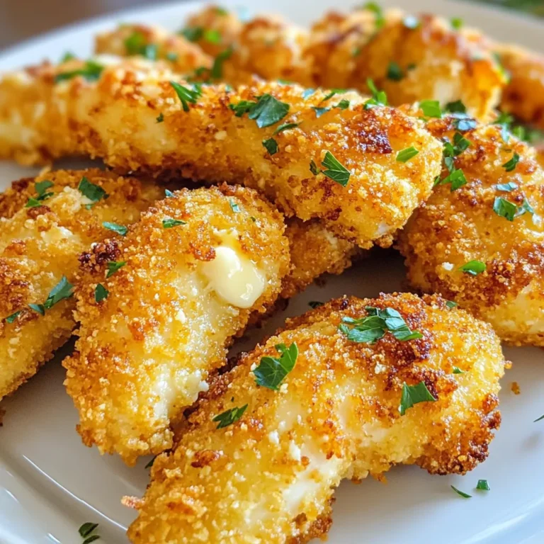 Für dein Knoblauch Parmesan Hähnchen brauchst du einige Hauptzutaten. Diese geben dem Gericht seinen besonderen Geschmack. Hier sind die wichtigsten Zutaten: - 450 g Hähnchenbruststücke - 120 g Weizenmehl - 2 große Eier, verquirlt - 100 g Semmelbrösel (vorzugsweise Panko) - 100 g geriebener Parmesan - 4 Knoblauchzehen, fein gehackt - 1 Esslöffel italienische Gewürzmischung - 1 Teelöffel Salz - 1/2 Teelöffel schwarzer Pfeffer - 80 ml geschmolzene Butter - Frische Petersilie, gehackt (zum Garnieren) Diese Zutaten sind einfach zu finden und machen dein Gericht lecker. Wähle frische Hähnchenbruststücke. Achte darauf, dass sie eine gute Farbe haben. Die Hähnchenbrust sollte fest sein und nicht verpackt. So hast du die beste Qualität. Du kannst auch Bio-Hähnchen wählen. Dieses Fleisch hat oft mehr Geschmack. Frische Zutaten machen den Unterschied. Frischer Knoblauch hat mehr Aroma als alter. Geriebener Parmesan aus dem Stück schmeckt viel besser als der aus der Packung. Die Kombination aus frischen Zutaten sorgt für einen tollen Geschmack. Achte auch darauf, dass die Petersilie frisch ist. Sie bringt Farbe und Frische auf deinen Teller. {{ingredient_image_2}} Heize deinen Ofen auf 200°C vor. Nimm ein Backblech und lege es mit Backpapier aus. Das Backpapier hilft, das Anhaften der Hähnchenstücke zu verhindern. So bleibt die Reinigung leicht. In einer flachen Schüssel vermische das Weizenmehl, die italienische Gewürzmischung, das Salz und den schwarzen Pfeffer. Rühre gut mit einem Löffel, bis alles gleichmäßig verteilt ist. Diese Mischung gibt dem Hähnchen einen tollen Geschmack. Nimm drei Schüsseln. In der ersten ist die Mehlmischung. In der zweiten sind die verquirlten Eier. In der dritten vermische die Semmelbrösel mit dem gehackten Knoblauch und dem geriebenen Parmesan. Um die Hähnchenstücke zu panieren, gehe wie folgt vor: 1. Nimm ein Hähnchenstück und wende es in der Mehlmischung. Klopfe das überschüssige Mehl ab. 2. Tauche das bemehlte Stück in die verquirlten Eier. Achte darauf, dass es überall bedeckt ist. 3. Jetzt kommt der spannende Teil! Wälze das Hähnchen in der Knoblauch-Parmesan-Semmelbröselmischung. Drücke leicht, damit die Panade gut haftet. Lege die panierten Stücke gleichmäßig auf das Backblech. Diese Technik sorgt dafür, dass alle Seiten gleichmäßig knusprig werden. Ein häufiger Fehler ist, die Hähnchenstücke nicht gut abzutrocknen. Feuchtigkeit macht die Panade matschig. Achten Sie darauf, die Hähnchenbruststücke vor dem Panieren gründlich abzutrocknen. Ein weiterer Fehler ist, die Panade nicht richtig zu drücken. Drücken Sie die Semmelbrösel gut an, damit sie haften bleiben. Zu viel Mehl auf dem Hähnchen kann auch den Geschmack beeinträchtigen. Klopfen Sie überschüssiges Mehl gut ab. Um eine perfekte Knusprigkeit zu erreichen, nutzen Sie Panko-Semmelbrösel. Sie sind grober und sorgen für mehr Crunch. Gießen Sie geschmolzene Butter über die Hähnchenstücke, bevor Sie sie backen. Dies gibt der Panade einen goldenen Farbton und einen tollen Geschmack. Backen Sie die Hähnchenstücke auf einem mit Backpapier ausgelegten Blech. So verhindern Sie, dass sie ankleben und gleichmäßig knusprig werden. Die empfohlene Kerntemperatur für Hähnchen beträgt 74°C. Nutzen Sie ein Fleischthermometer, um dies zu überprüfen. Stechen Sie in die dickste Stelle des Hähnchens. So stellen Sie sicher, dass es gut durchgegart ist. Lassen Sie die Hähnchenstücke nach dem Backen einige Minuten ruhen. Dies hilft, die Säfte im Fleisch zu halten. So bleibt das Hähnchen saftig und lecker. Pro Tipps Hähnchen marinieren: Marinieren Sie die Hähnchenstücke mindestens 30 Minuten vor dem Panieren, um einen intensiveren Geschmack zu erzielen. Panko verwenden: Verwenden Sie Panko-Semmelbrösel für extra Knusprigkeit. Sie sorgen für eine viel luftigerere Panade als traditionelle Semmelbrösel. Backblech vorbereiten: Stellen Sie sicher, dass das Backblech mit Backpapier ausgelegt ist, um ein Ankleben der Hähnchenstücke zu verhindern und die Reinigung zu erleichtern. Kerntemperatur überprüfen: Verwenden Sie ein Fleischthermometer, um sicherzustellen, dass die Hähnchenstücke eine Kerntemperatur von 74°C erreicht haben, bevor Sie sie servieren. {{image_4}} Wenn du keinen Parmesan hast, keine Sorge. Du kannst auch andere Käsesorten verwenden. Mozzarella gibt dir eine schöne Schmelztextur. Feta bringt einen salzigen, würzigen Geschmack. Wenn du etwas Kräftigeres magst, probiere Pecorino. Jede Käsesorte verleiht dem Gericht ihren eigenen Charakter. Um mehr Geschmack zu bekommen, kannst du Gewürze anpassen. Füge Paprika für etwas Schärfe hinzu oder verwende Knoblauchpulver für einen intensiveren Knoblauchgeschmack. Für eine italienische Note kannst du Oregano oder Basilikum verwenden. Experimentiere und finde deine perfekte Mischung. Die Beilagen können dein Gericht komplett verändern. Probiere einen frischen Salat mit Zitronen-Dressing. Auch knusprige Pommes passen gut dazu. Für etwas Gesundes sind gedünstete Gemüse ideal. Reis oder Quinoa bieten eine tolle Basis. Denke daran, die Beilagen zu wählen, die dir am besten schmecken! Um die übrig gebliebenen Hähnchenstücke frisch zu halten, lege sie in einen luftdichten Behälter. Stelle sicher, dass sie gut abgekühlt sind, bevor du sie lagerst. Dies verhindert, dass sich Kondenswasser bildet. Du kannst auch Frischhaltefolie verwenden, aber ein Behälter ist besser. So bleiben sie länger saftig und geschmackvoll. Wenn du die Hähnchenstücke aufwärmst, achte darauf, den Ofen zu nutzen. Heize ihn auf 180°C vor. Lege die Stücke auf ein Backblech. Decke sie mit Aluminiumfolie ab, um sie vor dem Austrocknen zu schützen. Backe sie für etwa 10-15 Minuten. So bleiben sie knusprig und warm. Alternativ kannst du eine Pfanne verwenden, um sie kurz anzubraten. Im Kühlschrank halten die Hähnchenstücke etwa 3-4 Tage. Achte darauf, sie gut zu verpacken. Im Gefrierschrank können sie bis zu 3 Monate gelagert werden. Stelle sicher, dass du sie in einem gefrierfesten Behälter oder Beutel aufbewahrst. So bleibt der Geschmack erhalten. Wenn du sie auftauen musst, lasse sie über Nacht im Kühlschrank. Die Zubereitung der Knoblauch Parmesan Hähnchenstücke dauert insgesamt etwa 40 Minuten. Davon sind 15 Minuten für die Vorbereitung gedacht. Du musst den Ofen auf 200°C vorheizen und die Zutaten vorbereiten. Das Backen selbst dauert 20 bis 25 Minuten. Achte darauf, dass die Hähnchenstücke goldbraun sind und eine Kerntemperatur von 74°C erreicht haben. Ja, du kannst dieses Rezept im Voraus zubereiten. Du kannst die Hähnchenstücke bis zur Backphase vorbereiten und dann im Kühlschrank lagern. Das macht das Kochen am Abend einfacher. Wenn du bereit bist, sie zu servieren, backe sie einfach, bis sie knusprig sind. Das spart Zeit und du kannst trotzdem ein tolles Gericht genießen. Wenn du keine Panko-Semmelbrösel hast, gibt es einige gute Alternativen. Du kannst normale Semmelbrösel verwenden, aber das Ergebnis wird weniger knusprig sein. Eine andere Möglichkeit ist, zerbröselte Chips oder Cornflakes zu nutzen. Diese geben auch einen tollen Crunch und einen einzigartigen Geschmack. Experimentiere und finde heraus, was dir am besten schmeckt! Knoblauch Parmesan Hähnchenstücke sind einfach zuzubereiten. Wir haben die besten Zutaten, die richtige Technik und Tipps zur perfekten Knusprigkeit betrachtet. Achte darauf, frische Zutaten zu nutzen und oft gemachte Fehler zu vermeiden. Variationen wie Gewürze und Beilagen machen das Gericht noch besser. Lagere Reste richtig, damit sie frisch bleiben. Mit diesem Wissen wirst du das Rezept sicher meistern und deine Gäste beeindrucken. Viel Spaß beim Kochen!