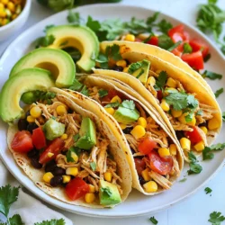 Für die Chipotle Ranch Hähnchentacos brauchst du die folgenden Zutaten: - 2 Tassen gekochtes Hähnchen, zerkleinert - 1/2 Tasse Ranch-Dressing - 2 Esslöffel Chipotle-Chilipulver - 1 Esslöffel Limettensaft - 1 Tasse Mais, abgetropft (aus der Dose oder gefroren) - 1 Tasse schwarze Bohnen, abgetropft und abgespült - 1 Tasse gewürfelte Tomaten - 1/2 Tasse rote Zwiebel, gehackt - 1 Tasse geriebener Salat - 8 kleine Weizen- oder Maistortillas Diese Zutaten machen die Basis für die Tacos. Das zerkleinerte Hähnchen ist herzhaft und zart. Das Ranch-Dressing bringt Cremigkeit und Geschmack. Chipotle-Chilipulver fügt eine rauchige Schärfe hinzu, während Limettensaft Frische bietet. Die Gewürze sind wichtig für den Geschmack. Das Chipotle-Chilipulver bringt die Würze. Ranch-Dressing sorgt für eine tolle, cremige Textur. Salz und Pfeffer sind das A und O. Geschmäcker variieren, also probiere, bis es dir gefällt. Für die Garnierung verwende frischen Koriander und Avocadoscheiben. Diese Beilagen machen die Tacos noch frischer. Du kannst auch Limettenschnitze bereitstellen. Sie sind perfekt zum Beträufeln. Das sorgt für eine tolle Balance der Aromen. {{ingredient_image_2}} Zuerst nimmst du eine große Rührschüssel. Füge das zerkleinerte Hähnchen, das Ranch-Dressing, das Chipotle-Chilipulver und den Limettensaft hinzu. Rühre alles gut um. Achte darauf, dass das Hähnchen gleichmäßig mit der Sauce bedeckt ist. Dann schmecke die Mischung mit Salz und Pfeffer ab. Wenn du es würziger magst, füge mehr Chipotle-Pulver hinzu. Diese Mischung gibt den Tacos ihren besonderen Geschmack. Jetzt kommt die frische Füllung. Nimm eine separate Schüssel und gib den Mais, die schwarzen Bohnen, die gewürfelten Tomaten und die gehackte rote Zwiebel hinein. Vermenge alles leicht. Dann schmecke die Mischung mit einer Prise Salz und Pfeffer ab. Diese Füllung bringt Frische und Textur in deine Tacos. Sie ergänzt die würzige Hähnchenmischung perfekt. Erhitze die Tortillas in einer Pfanne bei mittlerer Hitze. Mache dies etwa 30 Sekunden auf jeder Seite. Die Tortillas sollten weich und biegsam sein. Jetzt ist es Zeit, die Tacos zusammenzustellen. Lege eine Tortilla auf einen Teller. Fülle sie großzügig mit der Chipotle-Ranch-Hähnchenmischung. Dann füge die Mais- und Bohnenmischung sowie eine Handvoll geriebenen Salat hinzu. Garniere die Tacos mit frischem Koriander und Avocadoscheiben. Wiederhole diesen Schritt mit den restlichen Tortillas. Serviere die Tacos sofort, solange sie warm sind. Um die Hähnchenmischung perfekt zu würzen, beginne mit frischem Chipotle-Chilipulver. Füge zwei Esslöffel hinzu. Wenn du es schärfer magst, probiere mehr. Das Ranch-Dressing hilft, die Aromen zu verbinden. Du kannst auch Limettensaft hinzufügen, um einen frischen Geschmack zu bekommen. Vergiss nicht, mit Salz und Pfeffer zu würzen. Schmecke die Mischung gut ab. So hast du die Kontrolle über den Geschmack. Bei den Tortillas kannst du zwischen Weizen und Mais wählen. Weizentortillas sind weich und leicht zu rollen. Sie sind auch perfekt, wenn du eine mildere Option möchtest. Maistortillas sind glutenfrei und haben einen kräftigen Geschmack. Sie sind toll für ein authentisches Taco-Erlebnis. Probiere beide aus, um deinen Favoriten zu finden. Die Wahl der Tortilla beeinflusst den gesamten Taco-Geschmack. Für eine ansprechende Präsentation serviere die Tacos auf einem bunten Teller. Garniere sie mit frischem Koriander und Limettenschnitzen. Das sorgt für einen schönen Farbkontrast. Du kannst auch ein paar Avocadoscheiben daneben legen. So sieht dein Gericht frisch und einladend aus. Denke daran, die Tacos sofort zu servieren, solange die Tortillas warm sind. Ein gutes Aussehen macht das Essen noch besser. Pro Tipps Hähnchen vorbereiten: Verwende übrig gebliebenes Hähnchen oder gekochtes Hähnchen aus dem Supermarkt, um Zeit zu sparen und das Rezept schneller zuzubereiten. Chipotle-Pulver anpassen: Je nach Vorliebe kannst du die Menge des Chipotle-Pulvers reduzieren oder erhöhen, um den gewünschten Schärfegrad zu erreichen. Frische Zutaten: Achte darauf, frische Zutaten wie Koriander und Limetten zu verwenden, um den Geschmack der Tacos zu intensivieren. Tortillas erwärmen: Erwärme die Tortillas in einer trockenen Pfanne für ein paar Sekunden, um sie weich und flexibel zu machen, bevor du sie füllst. {{image_4}} Du kannst die Hähnchenfüllung einfach durch gebratenes Gemüse ersetzen. Zucchini, Paprika und Champignons sind tolle Optionen. Diese bringen Farbe und Geschmack. Du kannst auch schwarze Bohnen als Hauptfüllung verwenden. Kombiniere sie mit dem Ranch-Dressing und Chipotle-Pulver für den gleichen Kick. Füge deiner Taco-Füllung weitere Zutaten hinzu. Avocado ist cremig und lecker. Geriebener Käse macht die Tacos noch herziger. Auch Jalapeños sind eine gute Wahl für mehr Schärfe. Du kannst die Tacos nach deinem Geschmack anpassen. Experimentiere mit verschiedenen Gemüsesorten oder Nüssen. Probiere verschiedene Saucen für deine Tacos. Eine scharfe Salsa kann eine tolle Ergänzung sein. Du kannst auch eine Limetten-Crema aus Joghurt und Limettensaft machen. Diese Sauce ist frisch und passt gut zu den Tacos. Mische sie mit dem Ranch-Dressing für eine neue Geschmackserfahrung. Du kannst die übrig gebliebene Füllung einfach in einem luftdichten Behälter aufbewahren. Stelle sicher, dass der Behälter gut verschlossen ist. So bleibt die Füllung frisch. Im Kühlschrank hält sie sich bis zu drei Tage. Wenn du die Füllung länger aufbewahren willst, friere sie ein. In einem gefrierfesten Behälter bleibt sie bis zu drei Monate gut. Um die Tacos wieder aufzuwärmen, kannst du eine Pfanne benutzen. Erhitze die Tacos bei mittlerer Hitze. Wende sie nach ein paar Minuten, damit sie gleichmäßig warm werden. Du kannst auch die Füllung in der Mikrowelle aufwärmen. Achte darauf, sie in kurzen Intervallen zu erhitzen, damit sie nicht austrocknet. Füge etwas Wasser hinzu, um die Feuchtigkeit zu bewahren. Die Zutaten für die Chipotle Ranch Hähnchentacos sind in der Regel sehr haltbar. Gekochtes Hähnchen bleibt im Kühlschrank etwa drei bis vier Tage frisch. Avocados sollten sofort gegessen werden, da sie schnell braun werden. Frische Zutaten wie Tomaten und Salat bleiben im Kühlschrank ein paar Tage lang knackig. Achte darauf, alle Zutaten gut zu lagern, um ihre Haltbarkeit zu maximieren. Um die Schärfe der Tacos anzupassen, füge mehr oder weniger Chipotle-Chilipulver hinzu. Du kannst auch frische Jalapeños oder eine scharfe Salsa verwenden. Wenn du es milder magst, nutze weniger Chipotle-Pulver oder füge mehr Ranch-Dressing hinzu. So schmecken die Tacos noch gut, ohne zu scharf zu sein. Ja, du kannst die Tortillas vorher zubereiten. Erhitze sie in einer Pfanne, bis sie weich sind. Du kannst sie auch im Ofen kurz aufwärmen. Wickele sie dann in ein sauberes Küchentuch, um sie warm zu halten. So sind sie bereit, wenn du die Tacos füllst. Zu Chipotle Ranch Hähnchentacos passen viele Beilagen. Ich empfehle frische Guacamole, Salsa oder saure Sahne. Auch ein einfacher grüner Salat ist eine gute Wahl. Für extra Geschmack kannst du Limettenscheiben dazu servieren. So wird jede Mahlzeit noch leckerer! In diesem Artikel haben wir die besten Zutaten für Chipotle Ranch Hähnchentacos erkundet. Ich habe eine einfache Schritt-für-Schritt-Anleitung zum Zubereiten und Zusammenstellen gegeben. Außerdem habe ich Tipps zur perfekten Würzung und Präsentation angeboten. Ob vegetarisch oder mit verschiedenen Saucen – es gibt viele Variationen. Denke auch an die Lagerung und das Wiederaufwärmen der Reste. Probiere es aus und kreiere deine eigenen köstlichen Tacos! Du wirst begeistert sein!