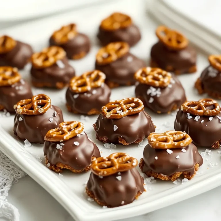 - 2 Tassen Mini-Brezeln - 1 Tasse Pekannüsse, halbiert - 1 Tasse weiche Karamellbonbons (unverpackt) - 1 Tasse halbsüße Schokoladenstückchen - 1 Esslöffel Kokosöl - Meersalz zum Bestreuen (optional) Für die Schokoladenüberzogenen Brezel-Turtles brauche ich zwei Tassen Mini-Brezeln. Diese geben den perfekten Biss und einen tollen Crunch. Eine Tasse Pekannüsse sorgt für einen nussigen Geschmack und eine tolle Textur. Ich verwende eine Tasse weiche Karamellbonbons. Diese schmelzen schön und halten alles zusammen. Eine Tasse halbsüße Schokoladenstückchen sorgt für die süße Schicht. Ein Esslöffel Kokosöl macht die Schokolade schön glatt. Wenn ich möchte, streue ich etwas Meersalz darüber. Das gibt einen tollen Kontrast zur Süße. - Backpapier: Das verhindert, dass die Turtles am Blech kleben bleiben. - Mikrowellenschüssel: Zum Schmelzen von Karamell und Schokolade. - Teelöffel: Damit kann ich das Karamell leicht auf die Brezeln löffeln. - Kühlregal: Um die Turtles schnell fest werden zu lassen. Diese Zutaten und das Zubehör machen das Rezept einfach und Spaß. Jeder kann mitmachen! {{ingredient_image_2}} Heize deinen Ofen auf 175 °C vor. Lege ein Backblech mit Backpapier aus. Das Backpapier hilft, die Turtles später leicht zu lösen. Verteile die Mini-Brezeln gleichmäßig auf dem Backblech. Jede Brezel sollte genug Platz haben. Setze eine Pekannuss-Hälfte auf jede Brezel. So entsteht eine perfekte Basis. Nimm die Karamellbonbons und lege sie in eine mikrowellengeeignete Schüssel. Erwärme sie in der Mikrowelle. Mache das in Intervallen von 30 Sekunden und rühre dazwischen um. Die Karamellen sollten flüssig und glatt sein. Nutze einen Teelöffel, um etwas Karamell auf die Brezeln zu träufeln. Das Karamell hilft, die Nüsse und Brezeln zusammenzuhalten. Backe die Brezel-Turtles für 5 bis 7 Minuten. Achte darauf, dass das Karamell leicht blubbert. Nimm sie dann aus dem Ofen und lasse sie etwa 5 Minuten abkühlen. Das sorgt dafür, dass sie sich setzen können. Schmelze die Schokoladenstückchen zusammen mit dem Kokosöl in einer mikrowellengeeigneten Schüssel. Auch hier in Intervallen von 30 Sekunden arbeiten. Rühre die Mischung, bis sie glatt ist. Tauche jede Turtle in die geschmolzene Schokolade. Achte darauf, dass das Karamell gut überzogen ist. Lass die überschüssige Schokolade abtropfen. Lege die schokoladenüberzogenen Turtles zurück auf das Backpapier. Wenn du magst, streue etwas Meersalz auf jede Turtle. Das gibt einen tollen Geschmack. Kühle sie für etwa 30 Minuten, bis die Schokolade fest ist. Dann sind deine Brezel-Turtles bereit zum Genießen! Um Karamell perfekt zu schmelzen, benutze eine mikrowellengeeignete Schüssel. Schneide die Karamellbonbons in kleinere Stücke. So schmelzen sie gleichmäßiger. Erwärme sie in Intervallen von 30 Sekunden. Rühre nach jedem Intervall um. Das hilft, ein Anbrennen zu vermeiden. Wenn das Karamell glatt ist, ist es bereit für die Brezeln. Für die Schokolade mische halbsüße Schokoladenstückchen mit einem Esslöffel Kokosöl. Das Kokosöl macht die Schokolade glänzender und hilft, sie besser zu gießen. Schmelze die Mischung ebenfalls in Intervallen von 30 Sekunden. Rühre, bis sie ganz glatt ist. Dies sorgt für einen schönen Überzug. Ein häufiger Fehler ist, die Karamellbonbons zu lange zu erhitzen. Das kann sie hart machen. Überprüfe sie oft und rühre gut um. Ein weiterer Fehler ist, die Brezel-Turtles zu lange zu backen. Achte darauf, dass das Karamell nur leicht blubbert. So bleibt es weich. Wenn du die geschmolzene Schokolade aufträgst, tauche jede Turtle vollständig ein. Lass die überschüssige Schokolade abtropfen. So bleibt die Schicht gleichmäßig. Und vergiss nicht, das Meersalz schnell zu streuen, bevor die Schokolade fest wird. Für die beste Präsentation serviere die Brezel-Turtles auf einer schönen Platte. Streue etwas grobes Meersalz darüber, um Kontrast zu zeigen. Du kannst auch Karamellsauce in der Mitte der Platte anrichten. Das sieht toll aus und macht das Dessert noch leckerer. Eine schöne Idee ist, die Turtles in kleinen Papierförmchen zu servieren. Das sieht nicht nur hübsch aus, sondern hilft auch beim Essen. So hast du eine tolle Süßigkeit für Partys oder als Geschenk. Pro Tipps Die richtige Karamellwahl: Verwenden Sie weiche Karamellbonbons, die gut schmelzen, um eine glatte und klebrige Konsistenz zu erreichen. Schokoladenüberzug perfektionieren: Achten Sie darauf, dass die Schokolade und das Kokosöl gut miteinander vermischt sind, um einen glänzenden Überzug zu erzielen. Abkühlzeit beachten: Lassen Sie die Turtles ausreichend abkühlen, bevor Sie sie lagern, damit die Schokolade fest wird und nicht klebrig bleibt. Meersalz richtig dosieren: Streuen Sie das Meersalz direkt nach dem Überziehen mit Schokolade, um den besten Geschmack und die knusprige Textur zu erhalten. {{image_4}} Es gibt viele Nüsse und Toppings, die du verwenden kannst. Anstelle von Pekannüssen kannst du Mandeln oder Walnüsse probieren. Diese Nüsse bringen jeweils ihren eigenen Geschmack mit. Für einen knusprigen Biss kannst du auch Erdnüsse verwenden. Ich empfehle, die Nüsse vorher leicht zu rösten. Das hebt den Geschmack noch mehr hervor. Du kannst auch mit verschiedenen Toppings spielen. Streue gehackte Nüsse, Kokosflocken oder bunte Streusel über die geschmolzene Schokolade. Diese sorgen für mehr Textur und machen deine Brezel-Turtles richtig bunt. Die Wahl der Schokolade macht einen großen Unterschied. Du kannst halbsüße Schokolade verwenden, aber auch Zartbitterschokolade oder weiße Schokolade sind toll. Jede Sorte gibt den Turtles einen anderen Geschmack. Wenn du es etwas ausgefallener magst, mische verschiedene Schokoladensorten. Zum Beispiel, tauche die Turtles zuerst in weiße Schokolade und dann in dunkle Schokolade. Das sieht nicht nur gut aus, sondern schmeckt auch fantastisch. Für besondere Anlässe kannst du die Turtles anpassen. Zu Weihnachten zum Beispiel, füge Zimt oder Muskatnuss zum Karamell hinzu. Das bringt festliche Aromen in dein Dessert. Du kannst die Turtles auch in Weihnachtsformen gestalten. Verwende Ausstechformen für Brezeln oder dekoriere sie mit roter und grüner Schokolade. Diese kleinen Veränderungen machen deine Süßigkeit noch besonderer und ideal für Feiern. Um die Schokoladenüberzogenen Brezel-Turtles frisch zu halten, lege sie in einen luftdichten Behälter. Diese Behälter schützen die Turtles vor Feuchtigkeit und Gerüchen. Du kannst sie auch zwischen Lagen von Backpapier schichten. So bleiben sie knusprig. Wenn du die Turtles richtig lagerst, bleiben sie bis zu zwei Wochen frisch. Achte darauf, sie an einem kühlen, trockenen Ort aufzubewahren. Vermeide die Nähe von Wärmequellen oder direkter Sonne. So bleibt die Schokolade schön fest. Du kannst die Turtles auch einfrieren, um ihre Haltbarkeit zu verlängern. Lege sie in einen gefrierfesten Behälter mit Schichten von Backpapier. So kleben sie nicht zusammen. Zum Auftauen lege sie einfach für ein paar Stunden in den Kühlschrank. Dadurch bleibt die Schokolade stabil und lecker. Schokoladenüberzogene Brezel-Turtles sind bei richtiger Lagerung bis zu zwei Wochen haltbar. Bewahren Sie sie in einem luftdichten Behälter auf. Halten Sie sie kühl und trocken, um ihre Frische zu erhalten. Vermeiden Sie die Nähe zu Wärmequellen, die die Schokolade schmelzen könnten. Ja, Sie können andere Süßigkeiten verwenden. Probieren Sie weiße Schokolade, Erdnussbutter oder Nougat. Diese Alternativen bringen neue Geschmäcker und Texturen in Ihr Rezept. Seien Sie kreativ und experimentieren Sie mit verschiedenen Süßigkeiten, um Ihre persönliche Note zu finden. Die Zutaten für Brezel-Turtles finden Sie in jedem gut sortierten Supermarkt. Mini-Brezeln, Pekannüsse und Karamellbonbons sind gängig. Schokoladenstückchen und Kokosöl sind ebenfalls leicht zu finden. Online-Shops bieten oft eine größere Auswahl an speziellen Zutaten. Ja, Sie können eine vegane Variante machen. Verwenden Sie vegane Schokolade und pflanzliche Karamellalternativen. Auch die Brezeln sollten vegan sein. Prüfen Sie die Inhaltsstoffe, um sicherzustellen, dass sie keine tierischen Produkte enthalten. In diesem Blogbeitrag haben wir die leckeren Brezel-Turtles Schritt für Schritt zubereitet. Wir haben die Zutaten aufgelistet und hilfreiche Tipps gegeben. Besondere Tricks beim Schmelzen von Karamell und Schokolade sind wichtig. Variationen bieten dir jede Menge kreative Möglichkeiten für verschiedene Anlässe. Schließlich haben wir auch Lagerungshinweise und häufige Fragen beantwortet. Diese Knabberei macht Spaß und schmeckt gut. Viel Freude beim Ausprobieren!