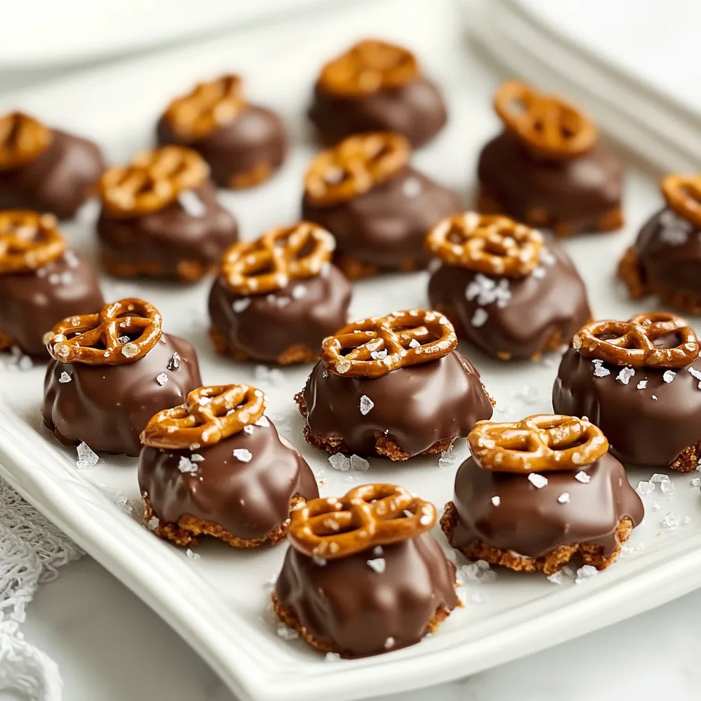 - 2 Tassen Mini-Brezeln - 1 Tasse Pekannüsse, halbiert - 1 Tasse weiche Karamellbonbons (unverpackt) - 1 Tasse halbsüße Schokoladenstückchen - 1 Esslöffel Kokosöl - Meersalz zum Bestreuen (optional) Für die Schokoladenüberzogenen Brezel-Turtles brauche ich zwei Tassen Mini-Brezeln. Diese geben den perfekten Biss und einen tollen Crunch. Eine Tasse Pekannüsse sorgt für einen nussigen Geschmack und eine tolle Textur. Ich verwende eine Tasse weiche Karamellbonbons. Diese schmelzen schön und halten alles zusammen. Eine Tasse halbsüße Schokoladenstückchen sorgt für die süße Schicht. Ein Esslöffel Kokosöl macht die Schokolade schön glatt. Wenn ich möchte, streue ich etwas Meersalz darüber. Das gibt einen tollen Kontrast zur Süße. - Backpapier: Das verhindert, dass die Turtles am Blech kleben bleiben. - Mikrowellenschüssel: Zum Schmelzen von Karamell und Schokolade. - Teelöffel: Damit kann ich das Karamell leicht auf die Brezeln löffeln. - Kühlregal: Um die Turtles schnell fest werden zu lassen. Diese Zutaten und das Zubehör machen das Rezept einfach und Spaß. Jeder kann mitmachen! {{ingredient_image_2}} Heize deinen Ofen auf 175 °C vor. Lege ein Backblech mit Backpapier aus. Das Backpapier hilft, die Turtles später leicht zu lösen. Verteile die Mini-Brezeln gleichmäßig auf dem Backblech. Jede Brezel sollte genug Platz haben. Setze eine Pekannuss-Hälfte auf jede Brezel. So entsteht eine perfekte Basis. Nimm die Karamellbonbons und lege sie in eine mikrowellengeeignete Schüssel. Erwärme sie in der Mikrowelle. Mache das in Intervallen von 30 Sekunden und rühre dazwischen um. Die Karamellen sollten flüssig und glatt sein. Nutze einen Teelöffel, um etwas Karamell auf die Brezeln zu träufeln. Das Karamell hilft, die Nüsse und Brezeln zusammenzuhalten. Backe die Brezel-Turtles für 5 bis 7 Minuten. Achte darauf, dass das Karamell leicht blubbert. Nimm sie dann aus dem Ofen und lasse sie etwa 5 Minuten abkühlen. Das sorgt dafür, dass sie sich setzen können. Schmelze die Schokoladenstückchen zusammen mit dem Kokosöl in einer mikrowellengeeigneten Schüssel. Auch hier in Intervallen von 30 Sekunden arbeiten. Rühre die Mischung, bis sie glatt ist. Tauche jede Turtle in die geschmolzene Schokolade. Achte darauf, dass das Karamell gut überzogen ist. Lass die überschüssige Schokolade abtropfen. Lege die schokoladenüberzogenen Turtles zurück auf das Backpapier. Wenn du magst, streue etwas Meersalz auf jede Turtle. Das gibt einen tollen Geschmack. Kühle sie für etwa 30 Minuten, bis die Schokolade fest ist. Dann sind deine Brezel-Turtles bereit zum Genießen! Um Karamell perfekt zu schmelzen, benutze eine mikrowellengeeignete Schüssel. Schneide die Karamellbonbons in kleinere Stücke. So schmelzen sie gleichmäßiger. Erwärme sie in Intervallen von 30 Sekunden. Rühre nach jedem Intervall um. Das hilft, ein Anbrennen zu vermeiden. Wenn das Karamell glatt ist, ist es bereit für die Brezeln. Für die Schokolade mische halbsüße Schokoladenstückchen mit einem Esslöffel Kokosöl. Das Kokosöl macht die Schokolade glänzender und hilft, sie besser zu gießen. Schmelze die Mischung ebenfalls in Intervallen von 30 Sekunden. Rühre, bis sie ganz glatt ist. Dies sorgt für einen schönen Überzug. Ein häufiger Fehler ist, die Karamellbonbons zu lange zu erhitzen. Das kann sie hart machen. Überprüfe sie oft und rühre gut um. Ein weiterer Fehler ist, die Brezel-Turtles zu lange zu backen. Achte darauf, dass das Karamell nur leicht blubbert. So bleibt es weich. Wenn du die geschmolzene Schokolade aufträgst, tauche jede Turtle vollständig ein. Lass die überschüssige Schokolade abtropfen. So bleibt die Schicht gleichmäßig. Und vergiss nicht, das Meersalz schnell zu streuen, bevor die Schokolade fest wird. Für die beste Präsentation serviere die Brezel-Turtles auf einer schönen Platte. Streue etwas grobes Meersalz darüber, um Kontrast zu zeigen. Du kannst auch Karamellsauce in der Mitte der Platte anrichten. Das sieht toll aus und macht das Dessert noch leckerer. Eine schöne Idee ist, die Turtles in kleinen Papierförmchen zu servieren. Das sieht nicht nur hübsch aus, sondern hilft auch beim Essen. So hast du eine tolle Süßigkeit für Partys oder als Geschenk. Pro Tipps Die richtige Karamellwahl: Verwenden Sie weiche Karamellbonbons, die gut schmelzen, um eine glatte und klebrige Konsistenz zu erreichen. Schokoladenüberzug perfektionieren: Achten Sie darauf, dass die Schokolade und das Kokosöl gut miteinander vermischt sind, um einen glänzenden Überzug zu erzielen. Abkühlzeit beachten: Lassen Sie die Turtles ausreichend abkühlen, bevor Sie sie lagern, damit die Schokolade fest wird und nicht klebrig bleibt. Meersalz richtig dosieren: Streuen Sie das Meersalz direkt nach dem Überziehen mit Schokolade, um den besten Geschmack und die knusprige Textur zu erhalten. {{image_4}} Es gibt viele Nüsse und Toppings, die du verwenden kannst. Anstelle von Pekannüssen kannst du Mandeln oder Walnüsse probieren. Diese Nüsse bringen jeweils ihren eigenen Geschmack mit. Für einen knusprigen Biss kannst du auch Erdnüsse verwenden. Ich empfehle, die Nüsse vorher leicht zu rösten. Das hebt den Geschmack noch mehr hervor. Du kannst auch mit verschiedenen Toppings spielen. Streue gehackte Nüsse, Kokosflocken oder bunte Streusel über die geschmolzene Schokolade. Diese sorgen für mehr Textur und machen deine Brezel-Turtles richtig bunt. Die Wahl der Schokolade macht einen großen Unterschied. Du kannst halbsüße Schokolade verwenden, aber auch Zartbitterschokolade oder weiße Schokolade sind toll. Jede Sorte gibt den Turtles einen anderen Geschmack. Wenn du es etwas ausgefallener magst, mische verschiedene Schokoladensorten. Zum Beispiel, tauche die Turtles zuerst in weiße Schokolade und dann in dunkle Schokolade. Das sieht nicht nur gut aus, sondern schmeckt auch fantastisch. Für besondere Anlässe kannst du die Turtles anpassen. Zu Weihnachten zum Beispiel, füge Zimt oder Muskatnuss zum Karamell hinzu. Das bringt festliche Aromen in dein Dessert. Du kannst die Turtles auch in Weihnachtsformen gestalten. Verwende Ausstechformen für Brezeln oder dekoriere sie mit roter und grüner Schokolade. Diese kleinen Veränderungen machen deine Süßigkeit noch besonderer und ideal für Feiern. Um die Schokoladenüberzogenen Brezel-Turtles frisch zu halten, lege sie in einen luftdichten Behälter. Diese Behälter schützen die Turtles vor Feuchtigkeit und Gerüchen. Du kannst sie auch zwischen Lagen von Backpapier schichten. So bleiben sie knusprig. Wenn du die Turtles richtig lagerst, bleiben sie bis zu zwei Wochen frisch. Achte darauf, sie an einem kühlen, trockenen Ort aufzubewahren. Vermeide die Nähe von Wärmequellen oder direkter Sonne. So bleibt die Schokolade schön fest. Du kannst die Turtles auch einfrieren, um ihre Haltbarkeit zu verlängern. Lege sie in einen gefrierfesten Behälter mit Schichten von Backpapier. So kleben sie nicht zusammen. Zum Auftauen lege sie einfach für ein paar Stunden in den Kühlschrank. Dadurch bleibt die Schokolade stabil und lecker. Schokoladenüberzogene Brezel-Turtles sind bei richtiger Lagerung bis zu zwei Wochen haltbar. Bewahren Sie sie in einem luftdichten Behälter auf. Halten Sie sie kühl und trocken, um ihre Frische zu erhalten. Vermeiden Sie die Nähe zu Wärmequellen, die die Schokolade schmelzen könnten. Ja, Sie können andere Süßigkeiten verwenden. Probieren Sie weiße Schokolade, Erdnussbutter oder Nougat. Diese Alternativen bringen neue Geschmäcker und Texturen in Ihr Rezept. Seien Sie kreativ und experimentieren Sie mit verschiedenen Süßigkeiten, um Ihre persönliche Note zu finden. Die Zutaten für Brezel-Turtles finden Sie in jedem gut sortierten Supermarkt. Mini-Brezeln, Pekannüsse und Karamellbonbons sind gängig. Schokoladenstückchen und Kokosöl sind ebenfalls leicht zu finden. Online-Shops bieten oft eine größere Auswahl an speziellen Zutaten. Ja, Sie können eine vegane Variante machen. Verwenden Sie vegane Schokolade und pflanzliche Karamellalternativen. Auch die Brezeln sollten vegan sein. Prüfen Sie die Inhaltsstoffe, um sicherzustellen, dass sie keine tierischen Produkte enthalten. In diesem Blogbeitrag haben wir die leckeren Brezel-Turtles Schritt für Schritt zubereitet. Wir haben die Zutaten aufgelistet und hilfreiche Tipps gegeben. Besondere Tricks beim Schmelzen von Karamell und Schokolade sind wichtig. Variationen bieten dir jede Menge kreative Möglichkeiten für verschiedene Anlässe. Schließlich haben wir auch Lagerungshinweise und häufige Fragen beantwortet. Diese Knabberei macht Spaß und schmeckt gut. Viel Freude beim Ausprobieren!