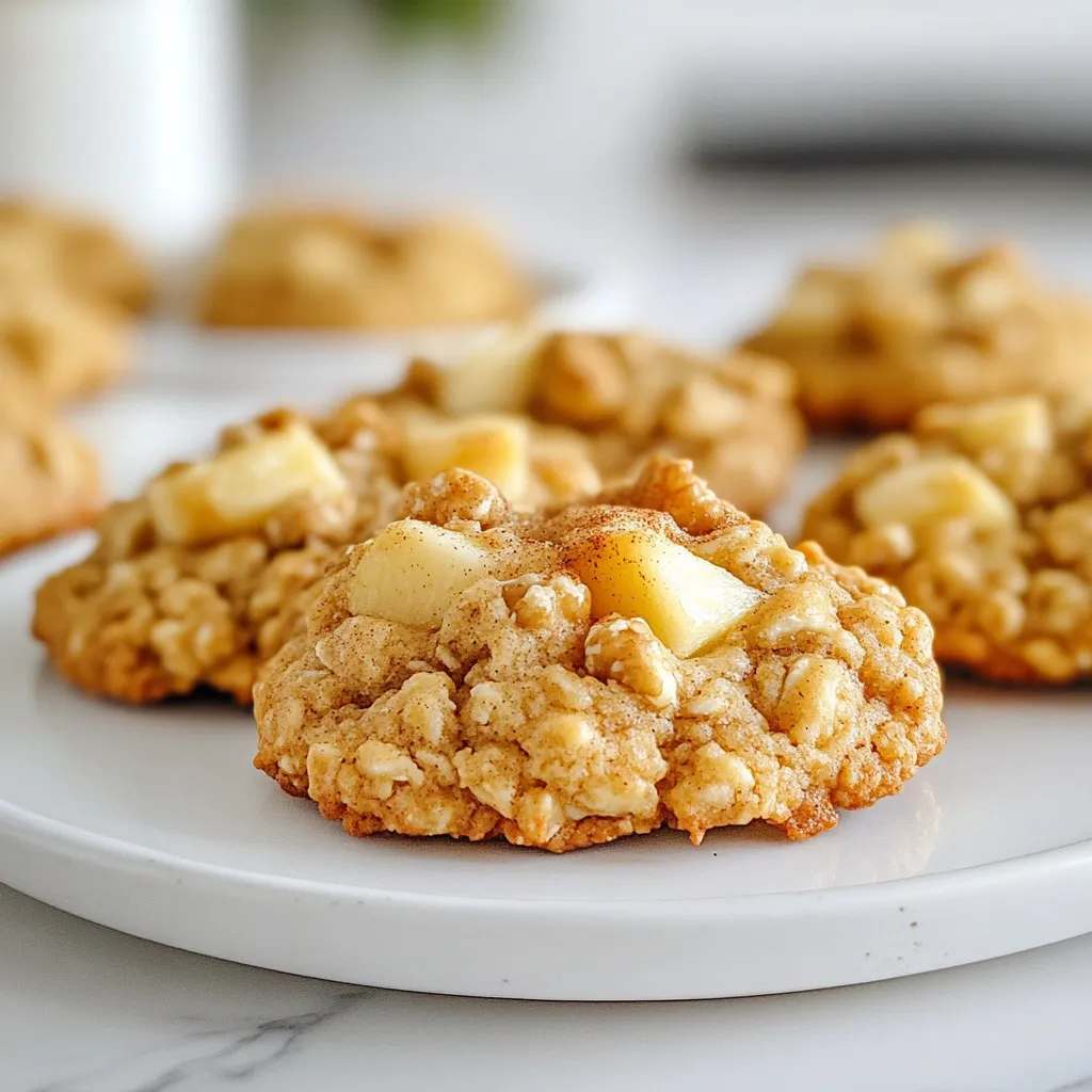 Für die Apfel-Zimt-Haferflocken-Kekse benötigst du: - 1 Tasse zarte Haferflocken - 1 Tasse Weizenmehl - 1/2 Tasse brauner Zucker, fest gepackt - 1/4 Tasse weißer Zucker - 1/2 Teelöffel Backpulver - 1 Teelöffel gemahlener Zimt - 1/2 Teelöffel Salz - 1/2 Tasse ungesalzene Butter, weich - 1 großes Ei - 1 Teelöffel Vanilleextrakt - 1 Tasse Apfel, geschält und gewürfelt (ca. 1 mittelgroßer Apfel) - 1/2 Tasse Walnüsse oder Pekannüsse, grob gehackt (optional) - 1/4 Tasse getrocknete Cranberries oder Rosinen (optional) Die Auswahl der Zutaten hat großen Einfluss auf den Geschmack. Achte darauf, frische Äpfel zu verwenden. Zarte Haferflocken geben den Keksen eine weiche Textur. Verwende ungesalzene Butter, um die Kontrolle über den Salzgehalt zu behalten. Die Mischung aus braunem und weißem Zucker sorgt für eine tolle Süße und Textur. Falls du keine zarten Haferflocken hast, kannst du auch grobe Haferflocken nutzen. Diese Kekse sind auch lecker mit Vollkornmehl. Für eine glutenfreie Version verwende glutenfreies Mehl. Anstelle von Walnüssen kannst du Mandeln oder Sonnenblumenkerne nehmen. Wenn du keine Cranberries magst, sind Rosinen eine gute Wahl. {{ingredient_image_2}} Heize deinen Ofen auf 175 °C vor. Nimm ein Backblech und lege es mit Backpapier aus. So kleben die Kekse nicht fest. Das Backpapier sorgt für eine gleichmäßige Bräunung. Nimm eine große Schüssel. Vermenge die zarten Haferflocken, das Weizenmehl, den braunen Zucker, den weißen Zucker, das Backpulver, den gemahlenen Zimt und das Salz. Verquirle alles gut. Diese Mischung gibt den Keksen Struktur und Geschmack. In einer separaten Schüssel nimm die weiche Butter. Schlage die Butter mit einem Handmixer oder Rührgerät cremig. Füge das Ei und den Vanilleextrakt hinzu. Mische alles, bis es gut verbunden ist. Diese Mischung macht die Kekse weich und lecker. Gib die flüssige Mischung nach und nach zu den trockenen Zutaten. Rühre, bis die Zutaten gerade so kombiniert sind. Hebe dann die gewürfelten Äpfel, die gehackten Nüsse und die getrockneten Cranberries vorsichtig unter. Nutze einen Esslöffel oder Keksausstecher, um gleichmäßige Portionen auf das Backblech zu setzen. Lass etwa 5 cm Abstand zwischen den Portionen. Backe die Kekse im vorgeheizten Ofen für 12-15 Minuten. Die Ränder sollten goldbraun sein. Die Mitte wird weich erscheinen, aber sie festigen sich beim Abkühlen. Nimm die Kekse aus dem Ofen und lasse sie 5 Minuten auf dem Backblech abkühlen. Danach kannst du sie auf ein Kuchengitter legen, um sie vollständig abkühlen zu lassen. Um die perfekte Konsistenz zu erreichen, beachte die folgenden Punkte: - Verwende zarte Haferflocken. Sie machen die Kekse weich und zart. - Mische die trockenen Zutaten gut. So geht der Geschmack gleichmäßig durch den Teig. - Übermische den Teig nicht. Das sorgt für zähe Kekse. Mische nur, bis alles verbunden ist. Das Timing ist wichtig. Hier sind einige Tipps: - Heize den Ofen auf 175 °C vor, bevor du mit dem Teig beginnst. - Backe die Kekse 12-15 Minuten. Achte darauf, dass die Ränder goldbraun sind. - Lass die Kekse nach dem Backen 5 Minuten auf dem Blech abkühlen. So werden sie fest. Um die Kekse frisch zu halten, folge diesen Tipps: - Lagere die Kekse in einem luftdichten Behälter. So bleibt die Feuchtigkeit erhalten. - Du kannst die Kekse auch einfrieren. So bleiben sie bis zu drei Monate frisch. - Um gefrorene Kekse wieder zu verwenden, lass sie einfach bei Raumtemperatur auftauen. Pro Tipps Die richtige Apfelsorte wählen: Verwende süße Äpfel wie Fuji oder Honeycrisp für einen besseren Geschmack in den Keksen. Butter richtig temperieren: Achte darauf, die Butter auf Zimmertemperatur zu bringen, damit sie sich besser mit den anderen Zutaten verbindet. Kekse gleichmäßig portionieren: Verwende einen Eisportionierer, um gleichmäßige Kekse zu erhalten, die gleichmäßig backen. Auf die Backzeit achten: Lass die Kekse im Ofen nicht zu lange, damit sie in der Mitte schön weich bleiben – sie härten beim Abkühlen nach. {{image_4}} Wenn du gesündere Kekse backen möchtest, gibt es einfache Wege. Ersetze den weißen Zucker durch mehr braunen Zucker oder benutze Honig. Du kannst die Zuckermenge auch um ein Drittel reduzieren. Für einen nahrhaften Kick, nutze Vollkornmehl statt Weizenmehl. Es gibt mehr Ballaststoffe und Nährstoffe. Füge deine Lieblingsnüsse oder Trockenfrüchte hinzu. Walnüsse oder Pekannüsse geben einen schönen Crunch. Trockenfrüchte wie Cranberries oder Rosinen bringen Süße und Farbe. Experimentiere mit Mandeln oder Haselnüssen. Diese Variationen machen die Kekse noch leckerer und interessanter. Du kannst die Kekse auch glutenfrei machen. Nutze glutenfreies Mehl und achte darauf, dass die anderen Zutaten glutenfrei sind. Für eine vegane Version ersetzt du das Ei durch Apfelmus oder einen Leinsamen-Ersatz. Die Butter kannst du durch Kokosöl oder vegane Margarine ersetzen. So genießt du die Kekse, ohne auf deinen Lebensstil verzichten zu müssen. Um die Apfel-Zimt-Haferflocken-Kekse frisch zu halten, lege sie in einen luftdichten Behälter. Dies schützt sie vor Feuchtigkeit und Gerüchen. Ich empfehle, die Kekse nach dem Abkühlen so schnell wie möglich einzulagern. Wenn du die Kekse mit einer Schicht Backpapier trennst, bleibt ihre Textur besser erhalten. Im Kühlschrank bleiben die Kekse etwa eine Woche frisch. Sie verlieren jedoch schnell ihre Knusprigkeit. Im Gefrierfach halten sie bis zu drei Monate. Ich lege die Kekse in einen gefrierfesten Beutel. Vergiss nicht, das Datum darauf zu schreiben. So behältst du den Überblick. Wenn deine Kekse etwas trocken geworden sind, gibt es einfache Tricks, sie wieder besser zu machen. Lege sie für 5-10 Minuten in den Ofen bei 150 °C. Alternativ kannst du einen kleinen Apfel oder ein Stück Brot in den Behälter legen. Diese Feuchtigkeit hilft, die Kekse wieder weich zu machen. Du kannst die Kekse in einem luftdichten Behälter bis zu einer Woche aufbewahren. Sie bleiben frisch und lecker. Wenn du sie länger aufbewahren möchtest, friere die Kekse ein. So bleiben sie bis zu drei Monate gut. Ja, du kannst andere Früchte verwenden. Zum Beispiel sind Birnen oder Pflaumen tolle Alternativen. Achte darauf, die Früchte in kleine Stücke zu schneiden. Das sorgt für einen guten Geschmack in jedem Keks. Absolut! Diese Kekse sind einfach zu machen. Die Schritte sind klar und gut erklärt. Selbst wenn du noch nie gebacken hast, wirst du diese Kekse schaffen. Die Kekse passen gut zu einer Tasse Tee oder Kaffee. Du kannst sie auch mit einem Klecks Joghurt servieren. Ein Hauch von Honig oder Marmelade macht sie noch besser. Die Zutaten und die Anleitung für die Apfel-Zimt-Haferflocken-Kekse sind einfach und klar. Du kannst die Zutaten nach deinem Geschmack anpassen und tauschen. Die Backtipps helfen, perfekte Kekse zu schaffen. Zudem kannst du mit Variationen die Kekse gesünder oder kreativer gestalten. Denk daran, die Kekse richtig aufzubewahren, um ihre Frische zu erhalten. Egal, ob du ein Anfänger oder ein erfahrener Bäcker bist, diese Kekse sind einfach zuzubereiten und ein Genuss!
