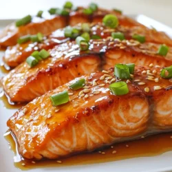 Für dieses einfache Rezept brauchst du: - 4 Lachsfilets (je 170 g) - 60 ml Honig - 4 Zehen Knoblauch, fein gehackt - 30 ml Sojasauce (niedriger Natriumgehalt) - 1 Esslöffel frischer Ingwer, gerieben - 30 ml Olivenöl - Salz und Pfeffer nach Geschmack - 2 Frühlingszwiebeln, fein gehackt (zum Garnieren) - Sesamsamen (zum Garnieren) Diese Zutaten sind einfach zu finden. Du kannst sie in jedem Supermarkt kaufen. Wenn du einige Zutaten nicht hast, gibt es gute Alternativen: - Für den Honig kannst du Ahornsirup verwenden. Er hat einen anderen Geschmack, aber passt gut. - Statt frischem Ingwer kannst du Ingwerpulver nehmen. Achte darauf, weniger zu verwenden, da es stärker ist. - Du kannst auch eine glutenfreie Sojasauce nutzen, wenn du glutenfrei kochen möchtest. Diese Anpassungen machen das Rezept flexibel und lecker. Achte beim Kauf der Lachsfilets auf Frische. Hier sind einige Tipps: - Wähle Lachs mit einer leuchtenden Farbe. Er sollte nicht blass oder trocken sein. - Der Geruch sollte frisch und leicht nach Meer riechen. Vermeide fischige Gerüche. - Wenn möglich, kaufe Wildlachs. Er ist oft gesünder und hat einen besseren Geschmack. Mit diesen Tipps hast du die besten Lachsfilets für dein Gericht. {{ingredient_image_2}} Zuerst nehmen Sie eine kleine Schüssel. Geben Sie 60 ml Honig hinein. Fügen Sie 4 fein gehackte Zehen Knoblauch hinzu. Geben Sie 30 ml Sojasauce dazu. Vergessen Sie nicht den frischen Ingwer! Ein Esslöffel reicht. Mischen Sie alles gut. Sie wollen eine glatte Sauce. Stellen Sie die Schüssel dann beiseite. Trocknen Sie zuerst die Lachsfilets mit Küchenpapier ab. Würzen Sie beide Seiten mit Salz und Pfeffer. Nehmen Sie eine große, ofenfeste Pfanne und erhitzen Sie 30 ml Olivenöl bei mittelhoher Hitze. Wenn das Öl heiß ist, legen Sie die Lachsfilets mit der Haut nach unten in die Pfanne. Braten Sie sie 3-4 Minuten. Die Haut sollte knusprig und goldbraun sein. Nun drehen Sie die Lachsfilets vorsichtig um. Gießen Sie die Honig-Knoblauch-Sauce gleichmäßig darüber. Jetzt kommt die Pfanne in den vorgeheizten Ofen bei 200 °C. Backen Sie den Lachs 10-12 Minuten. Die Innentemperatur sollte 63 °C erreichen. Nach dem Backen nehmen Sie die Pfanne vorsichtig aus dem Ofen. Lassen Sie den Lachs zwei Minuten ruhen. Vor dem Servieren träufeln Sie die restliche Sauce darüber. Garnieren Sie mit gehackten Frühlingszwiebeln und Sesamsamen. Guten Appetit! Um die perfekte Glasur zu erzielen, mische Honig, Knoblauch, Sojasauce und Ingwer gut. Diese Mischung gibt dem Lachs einen süßen und herzhaften Geschmack. Achte darauf, dass der Honig flüssig und nicht kristallisiert ist. Das hilft der Glasur, gleichmäßig zu haften. Träufle die Sauce erst nach dem Anbraten über den Lachs. So bleibt die Haut knusprig und die Glasur brennt nicht an. Ein häufiger Fehler ist, den Lachs zu lange zu braten. Das macht den Fisch trocken. Halte dich an die Zeiten: 3-4 Minuten auf der Hautseite und 10-12 Minuten im Ofen. Achte darauf, die Temperatur des Ofens gut zu kontrollieren. Ein Ofenthermometer kann helfen. Ein weiterer Fehler ist, zu viel Salz zu verwenden. Die Sojasauce enthält bereits Salz. Daher reicht es, den Lachs leicht zu würzen. Serviere den Lachs mit gedämpftem Gemüse oder Reis. Das passt gut zu den süßen Aromen. Für einen bunten Teller kannst du auch einen frischen Salat dazugeben. Garnieren mit Frühlingszwiebeln und Sesamsamen macht das Gericht noch schöner. Du kannst auch etwas frischen Zitronensaft darüber träufeln. Das bringt Frische und hebt den Geschmack des Lachses hervor. Pro Tipps Frische Zutaten verwenden: Verwenden Sie frischen Knoblauch und Ingwer für den besten Geschmack. Trockenware kann den Geschmack beeinträchtigen. Die Haut knusprig braten: Stellen Sie sicher, dass das Öl heiß genug ist, bevor Sie die Lachsfilets hinzufügen, um eine perfekte knusprige Haut zu erzielen. Richtige Garzeit beachten: Überprüfen Sie die Innentemperatur des Lachses mit einem Fleischthermometer, um sicherzustellen, dass er genau durchgegart ist. Mit frischen Kräutern garnieren: Fügen Sie frische Kräuter wie Koriander oder Petersilie hinzu, um zusätzliche Aromen und Frische zu bringen. {{image_4}} Du kannst das Honig Knoblauch Glasiertes Lachsfilet ganz nach deinem Geschmack anpassen. Verschiedene Gewürze bringen neue Aromen. Probiere zum Beispiel: - Paprika für eine süßliche Note. - Chili-Flocken für etwas Schärfe. - Kreuzkümmel für einen erdigen Geschmack. Diese Gewürze ergänzen die Honig-Knoblauch-Sauce perfekt. Experimentiere mit den Mengen, um dein Lieblingsprofil zu finden. Wenn du keinen Lachs magst oder eine Abwechslung suchst, gibt es viele Alternativen. Du kannst diese Rezepte auch mit anderen Fischen ausprobieren, wie: - Forelle – sie hat ein ähnliches Aroma. - Makrele – fetter und sehr geschmackvoll. - Hähnchenbrust – eine gute Wahl für Fleischesser. Die Garzeit kann variieren. Achte darauf, dass das Fleisch gut durch ist. Die richtige Beilage macht dein Gericht noch besser. Hier sind einige Ideen, die gut zu Honig Knoblauch Glasiertem Lachsfilet passen: - Gedämpfter Brokkoli – hell und knackig. - Reis – er nimmt die Sauce gut auf. - Kartoffelpüree – cremig und sättigend. Jede Beilage bringt neue Texturen und Geschmäcker in dein Essen. Probiere verschiedene Kombinationen aus und finde deinen Favoriten! Wenn Sie Lachs übrig haben, lassen Sie ihn zuerst abkühlen. Wickeln Sie ihn dann in Frischhaltefolie oder legen Sie ihn in einen luftdichten Behälter. So bleibt der Lachs frisch. Lagern Sie ihn im Kühlschrank. Er bleibt dort bis zu drei Tage lecker. Um den Lachs wieder zu erwärmen, wählen Sie die Pfanne oder den Ofen. Heizen Sie die Pfanne bei mittlerer Hitze vor. Legen Sie den Lachs hinein und decken Sie die Pfanne ab. Dies hilft, die Feuchtigkeit zu halten. Erhitzen Sie ihn für etwa fünf Minuten. Überprüfen Sie regelmäßig, damit er nicht austrocknet. Im Kühlschrank hält sich der Lachs bis zu drei Tage. Wenn Sie ihn länger aufbewahren möchten, frieren Sie ihn ein. Wickeln Sie ihn fest ein, um Frostschäden zu vermeiden. Eingefroren bleibt der Lachs bis zu drei Monate frisch. Denken Sie daran, ihn langsam im Kühlschrank aufzutauen, bevor Sie ihn wieder erwärmen. Lachs muss 10 bis 12 Minuten gebacken werden. Die genaue Zeit kann je nach Dicke des Filets variieren. Ein guter Hinweis ist, die Innentemperatur zu überprüfen. Sie sollte 63 °C erreichen. Dann ist der Lachs perfekt gegart. Wenn du den Lachs zu lange backst, wird er trocken. Achte also auf die Zeit! Ja, du kannst die Sauce im Voraus zubereiten. Mische Honig, Knoblauch, Sojasauce und Ingwer zusammen. Bewahre die Sauce in einem luftdichten Behälter im Kühlschrank auf. Sie bleibt bis zu drei Tage frisch. Vor der Verwendung einfach gut umrühren. So sparst du Zeit, wenn du das Gericht zubereitest. Für dieses Gericht passen viele Beilagen gut. Hier sind einige Vorschläge: - Gedämpfter Brokkoli - Reis oder Quinoa - Salat mit frischen Gemüse - Süßkartoffelpüree Diese Beilagen ergänzen den Geschmack des Lachses. Sie bringen Farbe und Textur auf den Teller. Experimentiere mit verschiedenen Kombinationen, um dein perfektes Essen zu finden! In diesem Blogbeitrag habe ich die besten Zutaten und Tipps für Honig Knoblauch Glasiertes Lachsfilet behandelt. Zuerst erklärte ich die Hauptzutaten und gab Alternativen. Dann führten wir die Schritt-für-Schritt-Anleitung durch, um das Gericht perfekt zuzubereiten. Ich teilte auch Tipps, um häufige Fehler zu vermeiden und wie man es am besten serviert. Erinnerung: Variationen und die richtige Lagerung sind wichtig! Mit diesen Informationen bist du bereit, ein köstliches Gericht zu kochen und zu genießen. Mach dich ans Werk und viel Spaß beim Kochen!