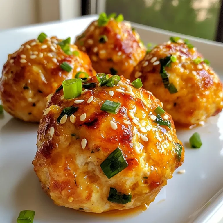 Für die Sesam-Ingwer-Hühnchen-Fleischbällchen brauchen Sie: - 450 g gemahlenes Hühnchen - 60 ml Semmelbrösel - 2 Esslöffel frischer Ingwer, fein gehackt - 1 Esslöffel Knoblauch, fein gehackt - 2 Frühlingszwiebeln, fein geschnitten Diese Zutaten bilden die Basis für die Fleischbällchen. Das gemahlene Hühnchen gibt den Fleischbällchen einen zarten Biss. Die Semmelbrösel sorgen für die nötige Bindung. Ingwer und Knoblauch bringen frische und würzige Aromen. Für den perfekten Geschmack verwenden Sie: - 2 Esslöffel Sojasauce - 1 Esslöffel Sesamöl - 1 Esslöffel Honig - 1 Teelöffel Sesamsamen - Salz und Pfeffer nach Geschmack Sojasauce und Sesamöl geben einen herzhaften und nussigen Geschmack. Honig fügt eine süße Note hinzu. Sesamsamen sorgen für Crunch und eine schöne Garnitur. Um diese köstlichen Fleischbällchen zuzubereiten, benötigen Sie: - Eine große Schüssel - Eine Pfanne - Einen Holzlöffel oder eine Gabel - Küchenpapier Die große Schüssel ist wichtig zum Mischen der Zutaten. Eine Pfanne mit mittlerer Hitze hilft beim Braten der Fleischbällchen. Küchenpapier dient zum Abtropfen des überschüssigen Öls. {{ingredient_image_2}} Um die Mischung für die Fleischbällchen zu machen, nimm eine große Schüssel. Füge das gemahlene Hühnchen hinzu. Gib die Semmelbrösel, den fein gehackten Ingwer und den gehackten Knoblauch dazu. Danach kommen die geschnittenen Frühlingszwiebeln in die Schüssel. Gieße die Sojasauce und das Sesamöl hinein. Füge auch den Honig und die Sesamsamen hinzu. Jetzt ist es Zeit, alles gut zu vermischen. Achte darauf, dass alle Zutaten gleichmäßig verteilt sind. Nutze deine Hände, um die Mischung zu kneten. So wird die Textur gut. Jetzt formen wir die Fleischbällchen. Nimm eine kleine Menge der Mischung in deine Hände. Rolle sie zu einer Kugel, die etwa 2,5 cm groß ist. Achte darauf, dass die Bällchen gleichmäßig groß sind. Das hilft beim gleichmäßigen Garen. Lege die geformten Bällchen auf einen Teller. Wenn du fertig bist, solltest du eine schöne Menge Fleischbällchen haben, bereit zum Braten. Heize eine Pfanne bei mittlerer Hitze vor. Gib einen Schuss Olivenöl in die Pfanne. Wenn das Öl heiß ist, lege die Fleischbällchen vorsichtig hinein. Achte darauf, dass sie nicht übereinanderliegen. Brate die Bällchen etwa 5-6 Minuten auf jeder Seite. Sie sollten goldbraun und durchgegart sein. Das dauert insgesamt etwa 15-20 Minuten. Nimm die fertigen Fleischbällchen aus der Pfanne und lege sie auf Küchenpapier. So entfernst du überschüssiges Öl. Serviere sie warm, garniert mit Sesamsamen und Frühlingszwiebeln. Manchmal möchte ich meine Fleischbällchen etwas anders machen. Eine gute Idee ist, die Gewürze zu ändern. Zum Beispiel kann ich etwas Chili hinzufügen, um sie schärfer zu machen. Auch ein bisschen Koriander oder Kreuzkümmel kann den Geschmack ändern. Wenn ich frischen Koriander verwende, gebe ich ihn direkt in die Mischung. Das passt gut zu dem Sesam-Geschmack. Diese Fleischbällchen sind ideal für Meal Prep. Ich mache oft eine große Menge und lagere sie. Nach dem Kochen lasse ich sie abkühlen und packe sie in Behälter. So habe ich schnelle Snacks oder Mittagessen für die Woche. Wenn ich sie wärme, bleiben sie saftig und lecker. Ich kann sie einfach in der Mikrowelle oder in einer Pfanne wieder aufwärmen. Ein häufiger Fehler ist, die Fleischbällchen zu groß zu machen. Sie sollten nur etwa 2,5 cm im Durchmesser sein. So garen sie gleichmäßig. Auch ist es wichtig, die Pfanne nicht zu überladen. Wenn ich zu viele auf einmal brate, werden sie nicht knusprig. Ein weiterer Fehler ist, die Mischung nicht gut genug zu vermischen. Wenn ich alles gründlich vermische, sind die Fleischbällchen gleichmäßiger im Geschmack. Pro Tipps Frische Zutaten verwenden: Frische Zutaten wie Ingwer und Frühlingszwiebeln sorgen für ein intensiveres Aroma und einen besseren Geschmack der Fleischbällchen. Die richtige Hitze einstellen: Stellen Sie sicher, dass die Pfanne gut vorgeheizt ist, bevor Sie die Fleischbällchen hinzufügen, um eine schöne goldbraune Kruste zu erzielen. Variationen ausprobieren: Experimentieren Sie mit verschiedenen Kräutern und Gewürzen, um die Fleischbällchen nach Ihrem Geschmack anzupassen, z. B. hinzufügen von Chili für eine scharfe Note. Für die perfekte Textur: Vermeiden Sie es, die Mischung zu überarbeiten, da dies die Fleischbällchen zäh machen kann. Mischen Sie die Zutaten nur so lange, bis sie gut kombiniert sind. {{image_4}} Du kannst die Hühnchenfleischbällchen ganz einfach in eine vegetarische oder vegane Version verwandeln. Nutze stattdessen gemahlene Kichererbsen oder Tofu. Diese Optionen geben dir eine ähnliche Textur. Achte darauf, die Gewürze wie Ingwer und Knoblauch gleich zu verwenden. Das sorgt für den gleichen Geschmack. Eine süß-sauer Soße passt perfekt zu diesen Fleischbällchen. Mische Sojasauce, Honig und etwas Essig. Du kannst auch Ananassaft für eine fruchtige Note hinzufügen. Diese Soße gibt den Bällchen einen tollen Glanz und mehr Geschmack. Träufle die Soße einfach über die warmen Bällchen beim Servieren. Für Beilagen empfehle ich gedämpften Reis oder Quinoa. Diese sind leicht und nehmen die Aromen gut auf. Auch frisches Gemüse wie Brokkoli oder Karotten passen gut dazu. Du kannst sie leicht anbraten oder dämpfen. Serviere die Bällchen mit einem Spritzer Limettensaft und garniere sie mit Frühlingszwiebeln. Das bringt Farbe und Frische auf den Tisch. Nach dem Kochen kannst du die Sesam-Ingwer-Hühnchen-Fleischbällchen im Kühlschrank aufbewahren. Lege sie in einen luftdichten Behälter. So bleiben sie frisch. Du kannst die Fleischbällchen auch einfrieren. Packe sie in einen Gefrierbeutel oder einen gefrierfesten Behälter. Achte darauf, die Luft herauszudrücken. So vermeidest du Gefrierbrand. Um die Fleischbällchen wieder zu erwärmen, nimm sie aus dem Kühlschrank oder Gefrierfach. Wenn sie gefroren sind, lasse sie zuerst auftauen. Du kannst sie in einer Pfanne bei mittlerer Hitze anbraten. So werden sie knusprig. Alternativ kannst du sie auch in der Mikrowelle erwärmen. Achte darauf, sie gleichmäßig zu erhitzen. Im Kühlschrank sind die Fleischbällchen bis zu drei Tage haltbar. Achte darauf, sie in einem luftdichten Behälter zu lagern. Nach dieser Zeit können sie an Geschmack verlieren. Wenn du Zweifel hast, rieche an den Fleischbällchen. Wenn sie schlecht riechen, wirf sie lieber weg. Um die Fleischbällchen saftiger zu machen, fügen Sie mehr Semmelbrösel hinzu. Diese halten die Feuchtigkeit. Sie können auch ein wenig mehr Honig verwenden. Honig sorgt für Süße und saftige Bällchen. Ein weiteres Geheimnis ist, die Mischung nicht zu lange zu kneten. Das hält die Textur zart. Achten Sie darauf, die Bällchen nicht zu überbraten. Überbraten macht sie trocken. Es gibt viele tolle Beilagen für diese Fleischbällchen. Sie passen gut zu gebratenem Reis oder Jasminreis. Auch eine frische Gurkensalat ist eine gute Wahl. Für etwas mehr Crunch können Sie Gemüse wie Brokkoli oder Karotten dünsten. Wenn Sie etwas Süßes möchten, probieren Sie Ananas oder Mango dazu. Diese Aromen ergänzen die Sesam-Ingwer-Geschmack perfekt. Ja, Sie können die Zutaten leicht variieren. Statt Hühnchen können Sie auch Pute verwenden. Wenn Sie es schärfer mögen, fügen Sie etwas Chili oder Cayennepfeffer hinzu. Für eine vegetarische Option verwenden Sie Tofu oder pflanzliches Hackfleisch. Auch die Kräuter können variieren. Frischer Koriander oder Basilikum passen gut dazu. Seien Sie kreativ und passen Sie die Zutaten Ihrem Geschmack an! Zusammengefasst haben wir die besten Zutaten für Fleischbällchen besprochen. Ich habe dir eine Schritt-für-Schritt-Anleitung gegeben und Tipps geteilt, um Fehler zu vermeiden. Variationen machen das Gericht spannend und passend für jeden Geschmack. Du kannst deine Fleischbällchen leicht kühlen oder einfrieren. Experimentiere mit neuen Zutaten, um deine perfekte Variante zu finden. Viel Spaß beim Kochen und Genießen dieser leckeren Konzept!