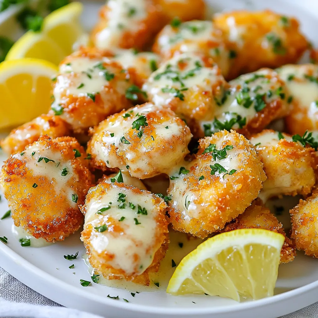 Cremige Knoblauchbutter-Hähnchenbisse Einfaches Rezept