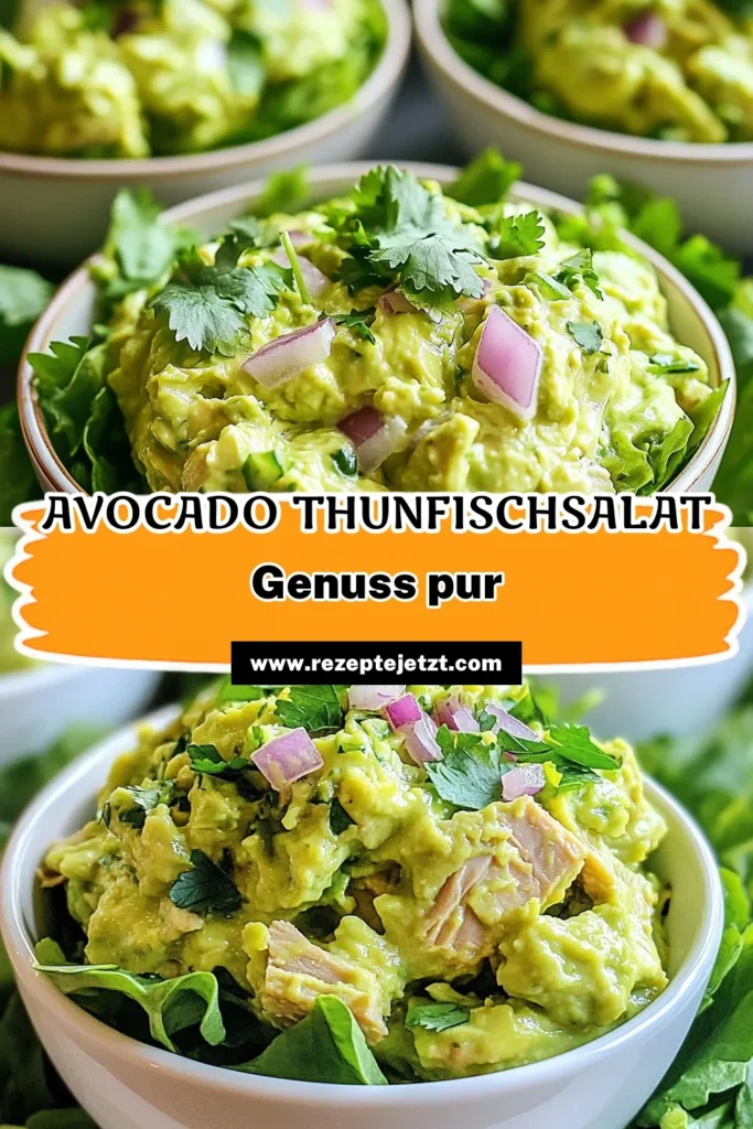 Entdecke unser einfaches Thunfischgericht mit diesem Avocado-Thunfischsalat! Dieses gesunde Rezept kombiniert zarten Thunfisch, cremige Avocado und ein erfrischendes Limetten-Dressing. Perfekt für eine leichte Mahlzeit oder zum Mitnehmen. Bereite diesen köstlichen gesunden Salat mit Avocado in nur 10 Minuten zu. Verwöhne deinen Gaumen und teile deine Kreation! #AvocadoThunfischsalat #ThunfischsalatRezept #GesunderSalatMitAvocado #LimettenDressingSalat
