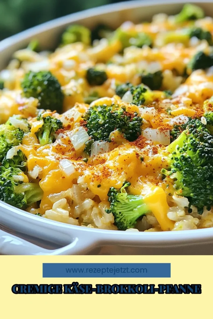 Entdecken Sie die köstliche Käse-Brokkoli-Reis-Pfanne, ein einfaches und schnelles vegetarisches Rezept mit Brokkoli, das jeden begeistert. Dieses Rezept mit Vollkornreis und cremigem Cheddar-Käse ist perfekt für ein schnelles Abendessen. Genießen Sie gesunde Zutaten und Aromen, die Ihrer Familie schmecken werden. Speichern Sie dieses Rezept für Ihre nächste Mahlzeit! #KäseBrokkoliReisPfanne #VegetarischesRezept #SchnelleReisgerichte #CheddarKäseGericht