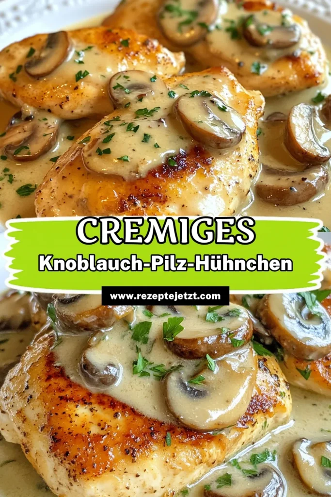 Entdecken Sie unser leckeres Knoblauch-Pilz-Hühnchen, das perfekt für jeden Anlass ist! Dieses cremige Hähnchenrezept vereint saftige Hähnchenbrust mit Pilzen und einer herzhaften, einfachen Pilzsoße, die jeder lieben wird. Ideal für Dinner-Party oder ein schnelles Familienessen. Probieren Sie es aus und speichern Sie dieses Rezept für Ihre nächste Mahlzeit! #KnoblauchPilzHühnchen #CremigesHähnchenrezept #HähnchenbrustMitPilzen #EinfachePilzsoße
