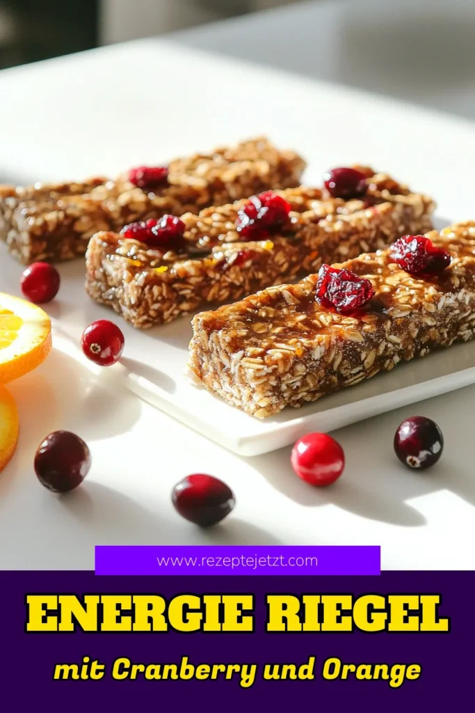 Entdecke das Rezept für köstliche Cranberry Orange Energy Riegel! Diese gesunden Snacks sind nicht nur einfach zuzubereiten, sondern bieten auch eine perfekte Kombination aus süß und frisch. Mit Haferflocken, Mandeln, Cranberries und einem Spritzer Orangensaft sind sie ideal für einen Energieschub zwischendurch. Klicke jetzt und lasse dich inspirieren, deine eigenen Riegel zu zaubern! #Energieriegel #GesundeSnacks #CranberryOrange #Rezeptideen