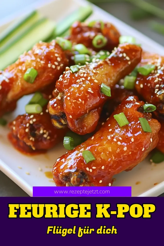 Entdecke dieses feurige Hähnchenflügel Rezept mit K-Pop Hühnchenflügel für den ultimativen Genuss! Unsere koreanischen Hähnchenflügel werden mit einer köstlichen Gochujang Marinade verfeinert und bieten eine perfekte Kombination aus Schärfe und Knusprigkeit. Ideal für Partys oder einen gemütlichen Abend. Probiere das Rezept jetzt aus und bring Korean BBQ in deine Küche! #KoreanFood #Hähnchenflügel #K-Pop #Essenliebe