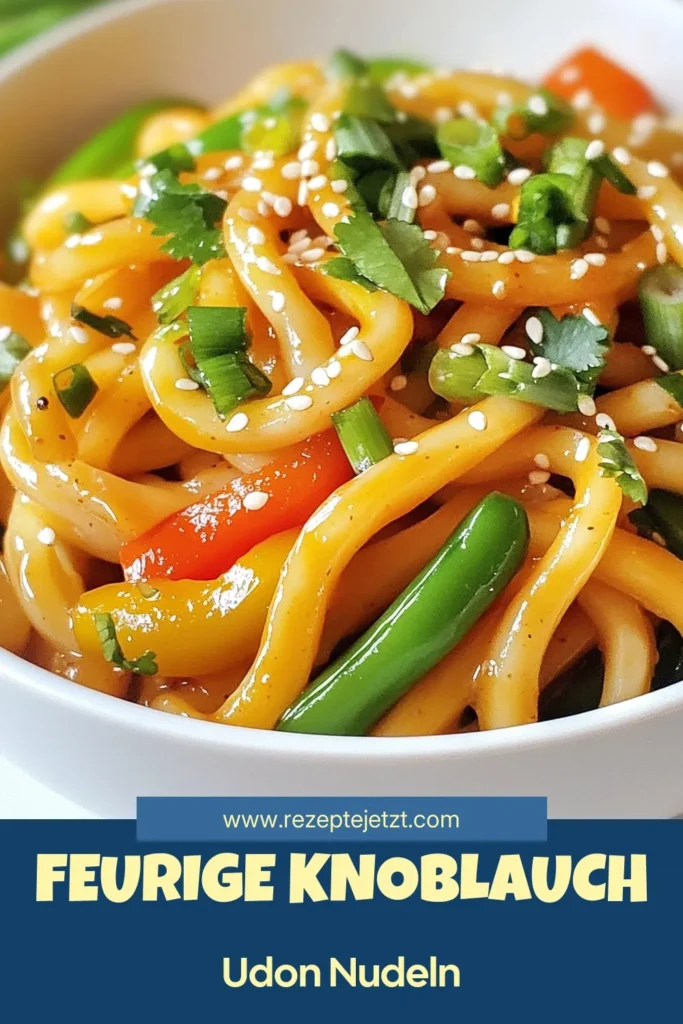 Entdecke unser einfaches Udon-Nudeln Rezept für scharfe Knoblauchnudeln, die perfekt für asiatische Nudelgerichte sind! Mit aromatischem Knoblauch, zartem Gemüse und der richtigen Schärfe werden diese würzigen Nudelrezepte zum Highlight jeder Mahlzeit. Probiere es aus und genieße eine köstliche, schnelle Zubereitung in nur 25 Minuten! Lass dir dieses Rezept nicht entgehen! #UdonNudeln #scharfeKnoblauchnudeln #asiatischeNudelgerichte #einfacheUdonNudeln