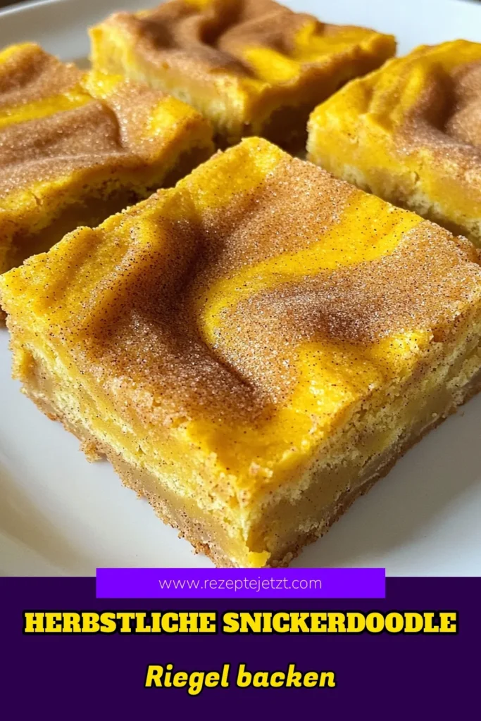 Genieße den herbstlichen Geschmack mit unseren köstlichen Pumpkin Spice Snickerdoodle Bars! Diese einfachen und fluffigen Riegel sind die perfekte Kombination aus Kürbisgewürzen und Zimt, ideal für dein nächstes Fest oder einfach zum Genießen. Mit nur wenigen Zutaten und einfachen Schritten zauberst du ein unwiderstehliches Dessert. Klicke hier, um das vollständige Rezept zu entdecken und dir einen herbstlichen Gaumenschmaus zu sichern! #Kürbisgewürz #Snickerdoodle #Herbstrezepte #Dessertideen
