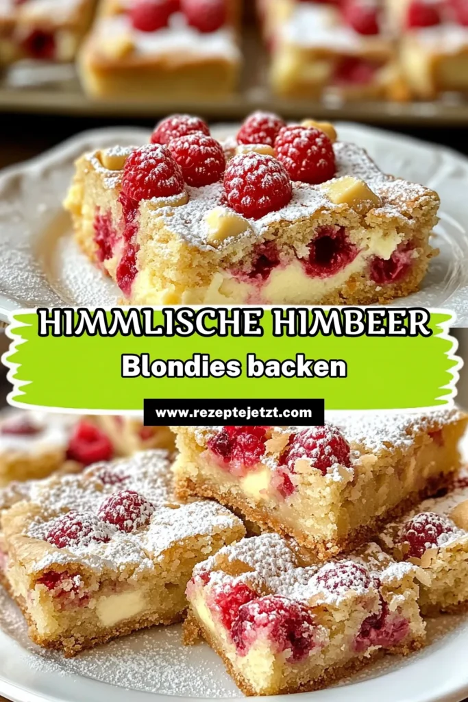 Entdecken Sie das Rezept für köstliche Weiße Schokoladen-Himbeer-Blondies! Diese einfachen Blondies kombinieren süße weiße Schokolade und frische Himbeeren zu einem unwiderstehlichen Dessert. Perfekt für jeden Anlass, sind diese Blondies wirklich eine köstliche Alternative zu Himbeer-Brownies. Lassen Sie sich dieses Blondies Rezept nicht entgehen und backen Sie mit uns! #BlondiesRezept #WeißeSchokoladeBacken #HimbeerBrownies #EinfacheBlondiesRezept