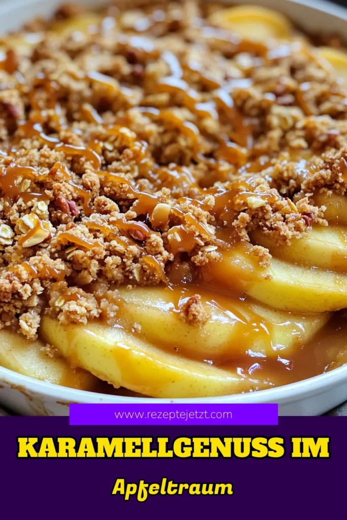 Genießen Sie dieses köstliche Rezept für karamellisierten Apfel-Crumble in der Pfanne! Mit saftigen Äpfeln, knusprigem Topping und einer extra Schicht Karamellsauce ist dieses Dessert perfekt für jede Gelegenheit. In nur 50 Minuten zaubern Sie ein himmlisches Gericht, das Ihre Gäste beeindrucken wird. Klicken Sie durch für die vollständige Anleitung und verwandeln Sie Ihr Zuhause in eine süße Genusswelt! #ApfelCrumble #Dessertliebe #Karamell #Backen