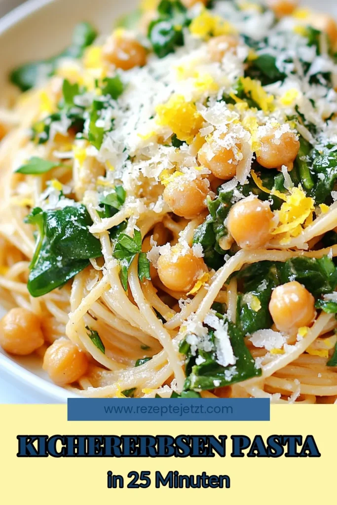 Entdecken Sie dieses schnelle und gesunde Kichererbsen-Pasta Rezept: Zitronen-Knoblauch-Pasta! Diese köstliche Vollkornpasta mit Spinat kombiniert gesunde Zutaten und ist perfekt für eine schnelle vegetarische Mahlzeit. In nur 25 Minuten zaubern Sie ein leckeres Gericht, das alle begeistert. Probieren Sie es aus und genießen Sie den frischen Geschmack! Speichern Sie dieses Rezept für Ihre nächste Kochsession! #ZitronenKnoblauchPasta #KichererbsenPastaRezept #SchnelleVegetarischePasta #GesundePastaGerichte