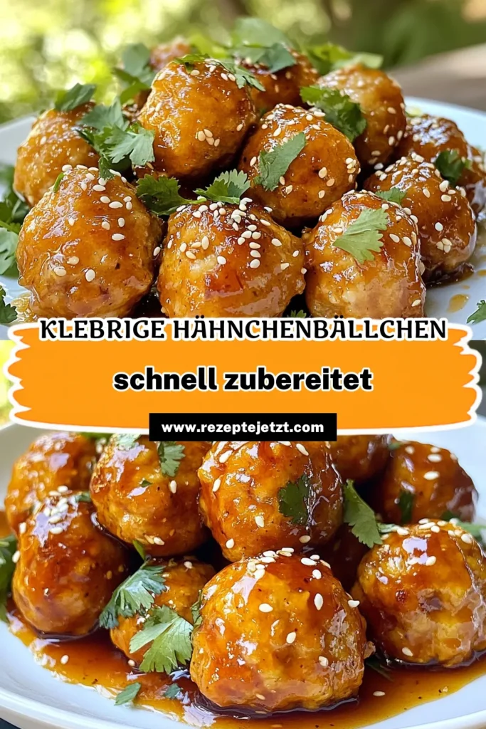 Entdecken Sie unser köstliches Honig-Soja-Hähnchen Fleischbällchen Rezept! Diese asiatischen Hähnchenbällchen sind mit einer süßen Honig-Glasur überzogen und ideal für gesunde Hähnchenrezepte. Perfekt als Snack oder Hauptgericht, sind sie einfach zuzubereiten und voller Geschmack. Lassen Sie sich diese leckeren Fleischbällchen nicht entgehen! Speichern Sie das Rezept für Ihr nächstes Dinner! #HonigSojaHähnchen #FleischbällchenRezept #asiatischeHähnchenbällchen #gesundeHähnchenrezepte