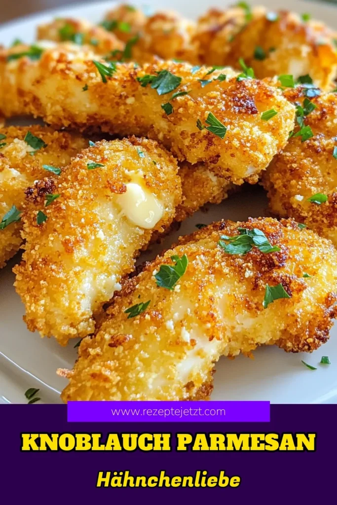 Entdecken Sie unser köstliches Rezept für knusprige Knoblauch Parmesan Hähnchen Stücke! Diese einfachen Hähnchenrezepte zaubern im Handumdrehen Ofen-Hähnchen mit Parmesan, das jeder lieben wird. Ideal für ein schnelles Abendessen oder ein geselliges Beisammensein. Lassen Sie sich von den Aromen des italienischen Hähnchen Rezepts überzeugen! Jetzt nachmachen und genießen! #KnoblauchParmesanHähnchen #KnusprigeHähnchenstücke #EinfacheHähnchenrezepte #OfenHähnchenMitParmesan