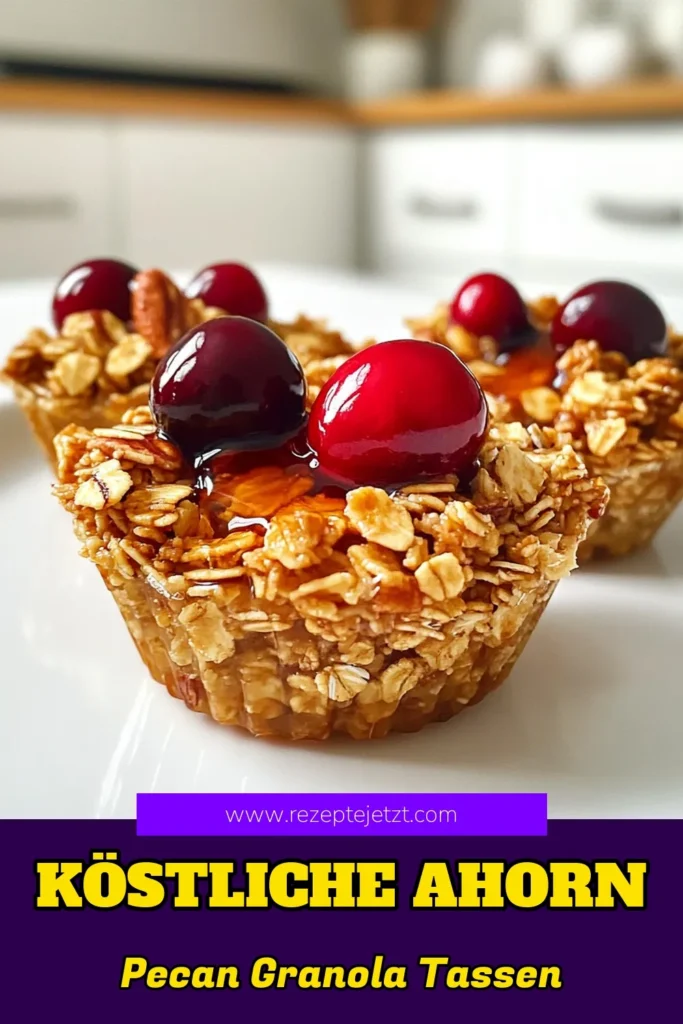 Entdecken Sie das Rezept für köstliche Ahorn-Pecan-Granola-Tassen, die einfach zuzubereiten sind! Mit Haferflocken, Pekannüssen und einem Hauch von Zimt sind diese Granola-Tassen der perfekte Snack oder Frühstück. Ideal zum Kombinieren mit Joghurt oder Eiscreme. Klicken Sie hier, um die vollständige Anleitung und weitere Tipps zu erhalten und Ihrer Frühstücksroutine einen gesunden Twist zu verleihen! #AhornPecanGranola #Rezeptideen #GesundesFrühstück #SnacksGenuss