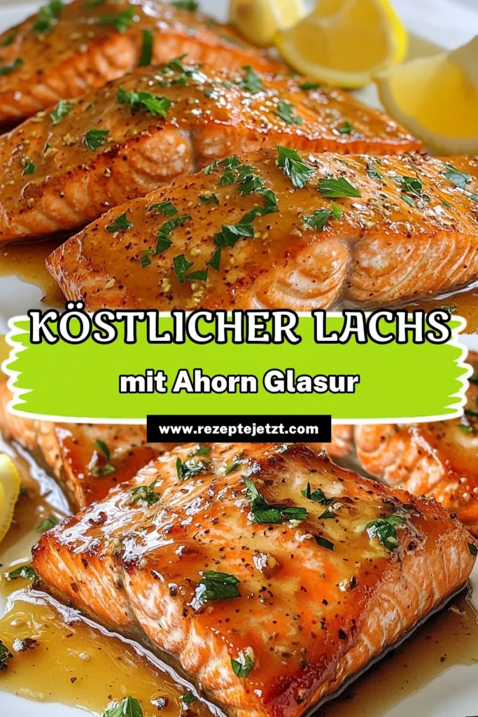 Entdecke das perfekte Rezept für Ahorn-Dijon-Lachs! Dieser glasierte Lachs ist ein einfaches Fischgericht, das in nur 25 Minuten fertig ist. Ideal für gesunde Abendessen Ideen. Saftige Lachsfilets werden mit einer köstlichen Glasur aus Ahornsirup und Dijon-Senf zubereitet. Probiere es aus und überrasche deine Familie mit diesem leckeren Lachsfilets Rezept. Merke es dir und koche heute Abend! #AhornDijonLachs #glasierterLachs #einfachesFischgericht #gesundeAbendessenIdeen