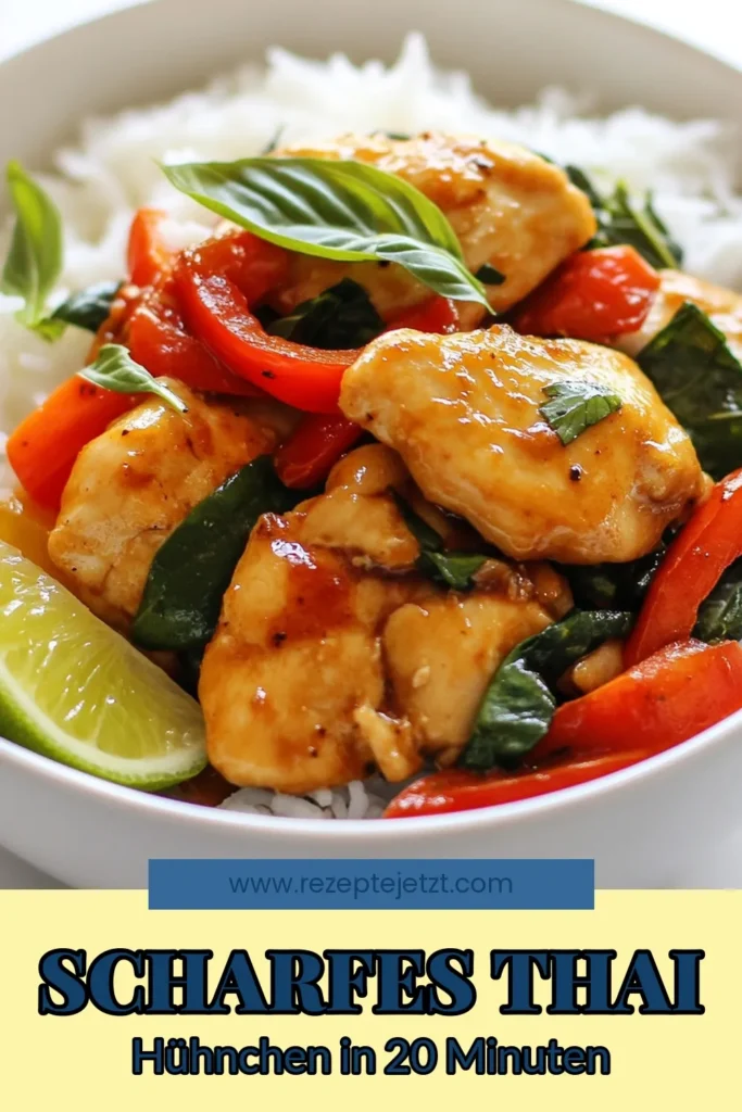 Entdecke das ultimative Thai-Basilikum-Hühnchen Rezept, das perfekt für Liebhaber der scharfen Küche ist! Dieses schnelle, asiatische Gericht vereint zartes Hühnchen mit aromatischem Thai-Basilikum und einer köstlichen Mischung aus Sojasauce und Chili. In nur 20 Minuten zubereitet, ist dieses scharfe Hühnchen Rezept ideal für jede Gelegenheit. Probiere es aus und genieße den Geschmack der Thai-Küche. Jetzt nachkochen und genießen! #ThaiBasilikum #ScharfesHühnchen #ThailändischeKüche #AsiatischeGerichte