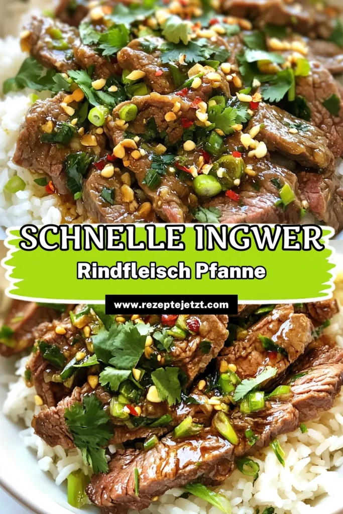 Entdecke das köstliche Rezept für Ingwer Rindfleisch Pfanne! Diese schnell zubereitete Pfanne vereint saftiges Frühlingszwiebel Rindfleisch und aromatischen Jasminreis in einem asiatischen Reisgericht, das du lieben wirst. Perfekt für ein schnelles Abendessen. Probiere dieses einfache Jasminreis Rezept noch heute aus! Teile deine Kreationen mit uns! #IngwerRindfleischPfanne #FrühlingszwiebelRindfleisch #schnellzubereitetePfanne #asiatischeReisgerichte