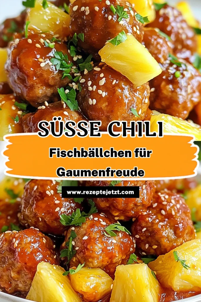 Entdecken Sie das köstliche Rezept für Süße Chili-Ananas-Fleischbällchen! Diese saftigen Fleischbällchen aus Rinderhackfleisch, kombiniert mit frischen Ananasstücken und einer hausgemachten süßen Chili-Sauce, verzaubern jeden Gaumen. Ideal für Dinnerpartys oder ein schnelles Familienessen. Lassen Sie sich von diesem einfachen Fleischbällchen Rezept inspirieren! Jetzt probieren und genießen! #FleischbällchenRezept #AnanasFleischbällchen #SüßeChiliSauce #RinderhackfleischRezept