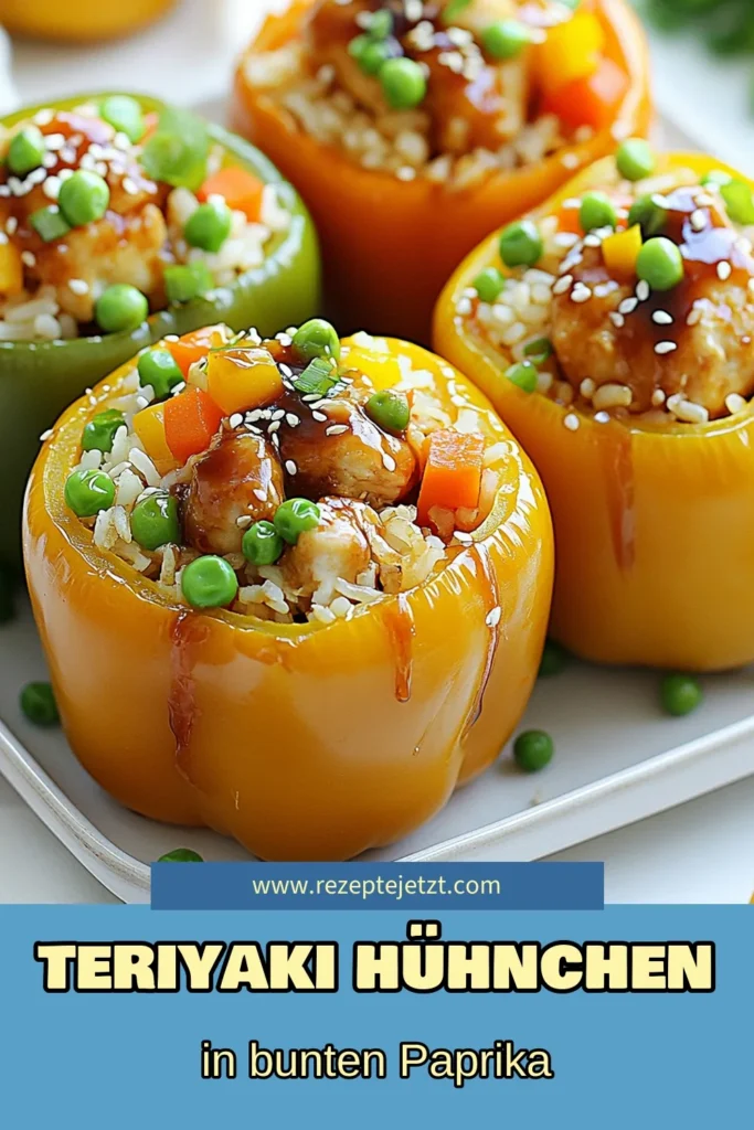 Entdecke dieses leckere Teriyaki Hühnchen Rezept mit gefüllten Paprika, das sowohl gesund als auch einfach zuzubereiten ist. Perfekt für Fans der asiatischen Küche und ideal für schnelle Abendessen. Lass dich inspirieren von diesen kreativen Paprika Füllung Ideen! Probiere es aus und teile deine Ergebnisse. Speichere dieses Rezept für deine nächste Kochen-Session! #TeriyakiHühnchen #gesundeRezepte #asiatischeKüche #einfachesKochen