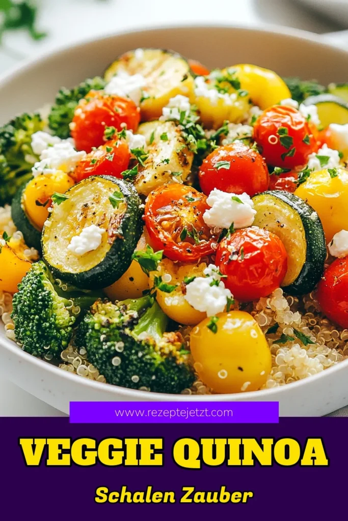 Entdecken Sie die köstlichen Gerösteten Gemüse-Quinoa-Schalen, die perfekte Mischung aus gesunden Quinoa Rezepten und vegetarischen Bowl Rezepten. Unsere einfache Rezeptidee für Quinoa mit Gemüse ist nicht nur nahrhaft, sondern auch unglaublich schmackhaft. Ideal für eine schnelle Mahlzeit oder ein sättigendes Abendessen. Probieren Sie es heute aus und genießen Sie diese gesunde Delikatesse! #QuinoaRezept #GesundeEssen #Vegetarisch #RezepteFürJedenTag
