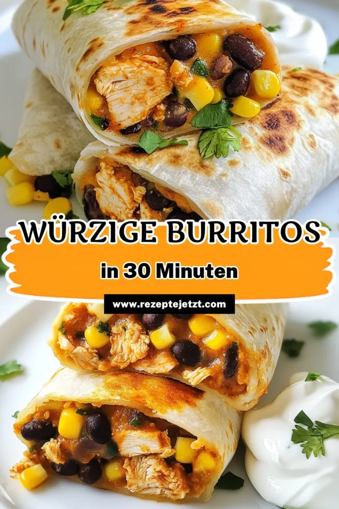 Entdecke unser Rezept für würzige Chipotle-Hühnchen-Burritos! Diese einfachen Burritos Füllung kombiniert marinierte Hähnchenbrust mit knackigem Gemüse, Reis und Bohnen für ein perfektes Gericht, ideal für Parties. Lerne, wie du mexikanische Burritos selbstgemacht zaubern kannst, die jedem schmecken. Probiere es aus und überrasche deine Gäste! #ChipotleHühnchenBurritos #würzigeBurritosRezept #HühnchenBurritos #mexikanischeBurritos