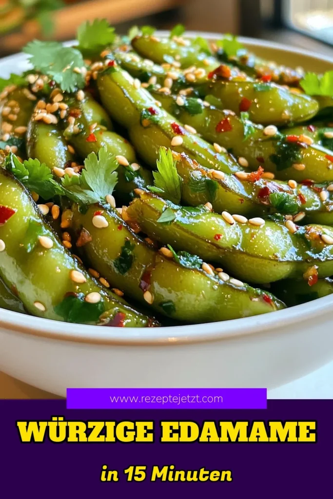 Entdecken Sie unser würziges Edamame Rezept für einen gesunden Knoblauch Edamame Snack, der Ihre Geschmacksknospen begeistert! Diese gesunde Edamame Zubereitung ist perfekt als asiatische Beilage Edamame oder Snack für jede Gelegenheit. Mit Chili Knoblauch Edamame bringen Sie Abwechslung auf den Tisch. Probieren Sie es aus und teilen Sie Ihre Kreationen! #WürzigeEdamame #KnoblauchEdamame #GesundeSnacks #AsiatischeKüche