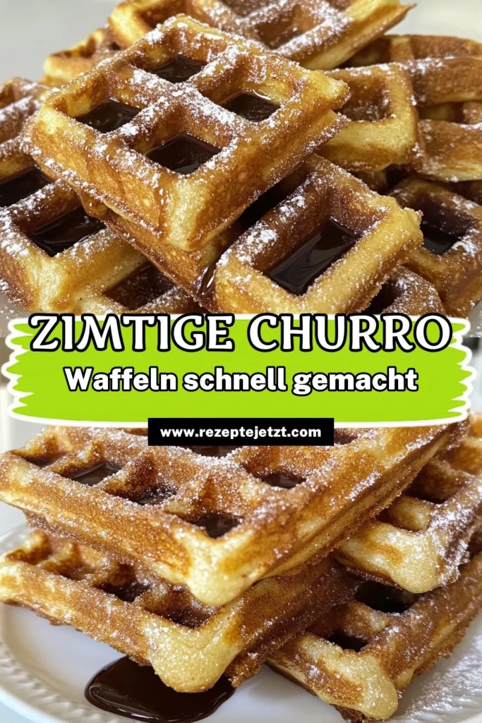 Entdecken Sie dieses köstliche Waffel Rezept für Zimt Zucker Churro Waffeln, die perfekt für einen süßen Brunch sind! Diese einfachen Churro Waffeln vereinen den ikonischen Zimtgeschmack mit der knusprigen Waffeltextur. In nur 30 Minuten kreieren Sie ein unvergessliches Frühstück. Ideal mit Schokoladen- oder Karamellsauce! Probieren Sie es aus und speichern Sie das Rezept für später! #Waffeln #SüßeRezepte #BrunchIdeen #ZimtWaffeln
