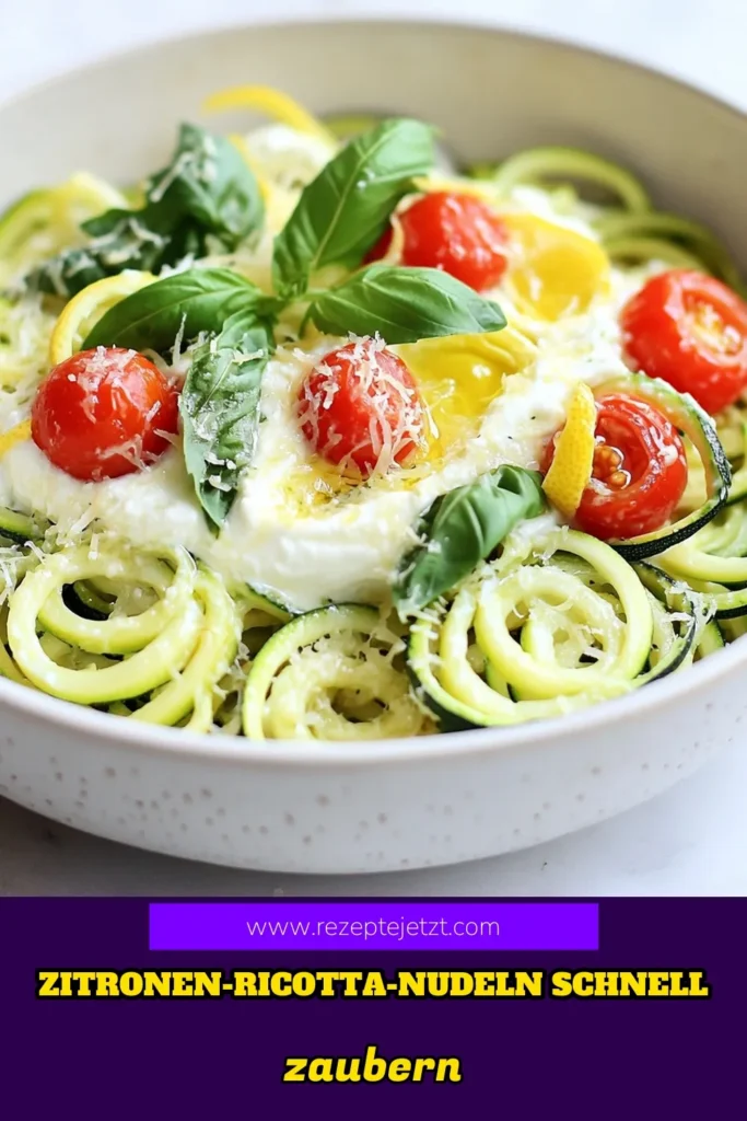Entdecken Sie das perfekte Rezept für Zitronen-Ricotta-Zucchini-Nudeln! Diese einfache und köstliche Mahlzeit kombiniert frische Zucchini, cremigen Ricotta und zesty Zitrone für ein gesundes und leckeres Gericht. In nur 15 Minuten zubereitet, ist es ideal für ein schnelles Abendessen oder ein leichtes Mittagessen. Neugierig geworden? Klicken Sie jetzt, um das vollständige Rezept und weitere leckere Ideen zu entdecken! #ZitronenRicotta #ZucchiniNudeln #GesundeRezepte #SchnelleMahlzeiten
