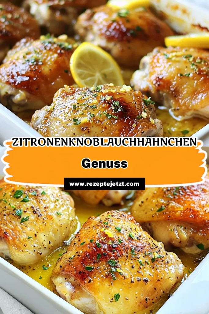 Entdecke dieses einfache Hähnchenrezept für Zitronen-Knoblauch-Hähnchenkeulen! Mit einer köstlichen Marinade aus Knoblauch und Zitrone verwandelst du deine Hähnchenkeulen in ein mediterranes Highlight. Genieße knusprige Hähnchenkeulen, die perfekt für jedes Abendessen sind. Probiere es aus, teile es und lass dich von den Aromen verführen. Speichere das Rezept für später! #ZitronenKnoblauch #Hähnchenrezept #MediterraneKüche #KnusprigeHähnchenkeulen
