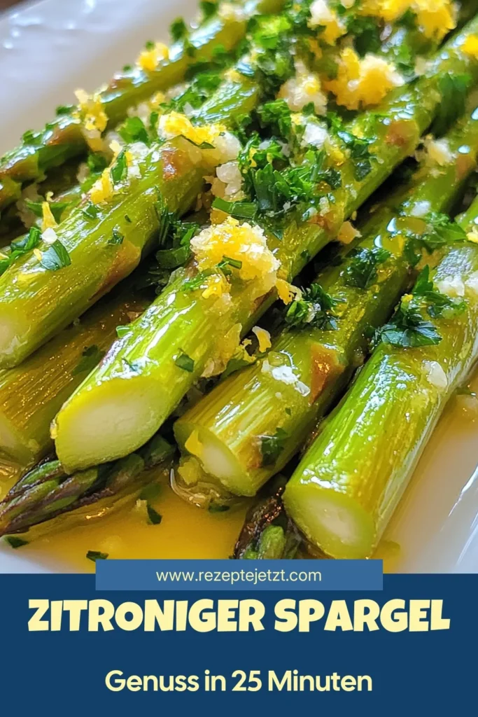 Entdecken Sie unser einfaches Rezept für Zitronen-Knoblauch-Spargel – eine gesunde Spargelbeilage, die perfekt als Beilage zu Ihren Lieblingsgerichten ist. Der geröstete Spargel wird mit Parmesan verfeinert und ist in nur 25 Minuten zubereitet. Egal ob zum Grillen oder einfach so, dieses Gericht bringt frischen Geschmack auf den Tisch. Speichern Sie das Rezept und genießen Sie die köstlichen Aromen! #SpargelMitParmesan #EinfacheSpargelgerichte #GesundeSpargelbeilage #GerösteterSpargelRezept