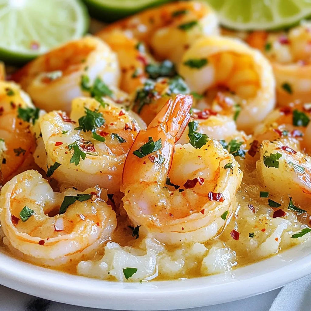 Für die Kokos-Limetten-Garnelen-Pfanne brauchst du folgende Hauptzutaten: - 450 g große Garnelen, geschält und entdarmt - 1 Esslöffel Olivenöl - 125 ml Kokosmilch - 1 Limette, abgerieben und ausgepresst - 2 Knoblauchzehen, fein gehackt - 1 Teelöffel frischer Ingwer, gerieben - 1 Esslöffel Honig Diese Zutaten bilden die Basis für das Gericht. Die Garnelen sind der Star und bringen viel Geschmack. Die Kokosmilch sorgt für eine cremige Textur, während die Limette Frische hinzufügt. Die richtigen Gewürze machen den Unterschied. Du benötigst: - 1/4 Teelöffel Chiliflocken (nach Geschmack anpassen) - Salz und Pfeffer nach Geschmack Chiliflocken geben dem Gericht eine angenehme Schärfe. Salz und Pfeffer sind wichtig, um die Aromen zu heben. Ich empfehle, die Gewürze nach und nach hinzuzufügen. So kannst du den Geschmack leicht anpassen. Für die perfekte Präsentation und den letzten Schliff: - Frischer Koriander, gehackt (zum Garnieren) - Limettenviertel (zum Servieren) Der Koriander bringt ein frisches Aroma. Die Limettenviertel sind ideal, um jedem Bissen einen spritzigen Kick zu verleihen. Serviere die Garnelen auf einem Bett aus Jasminreis oder Quinoa für eine vollwertige Mahlzeit. Träufle die restliche Sauce aus der Pfanne darüber, um den Geschmack zu intensivieren. {{ingredient_image_2}} Zuerst musst du alle Zutaten bereitstellen. Das macht das Kochen einfacher. Hier sind die Zutaten, die du brauchst: - 450 g große Garnelen, geschält und entdarmt - 1 Esslöffel Olivenöl - 125 ml Kokosmilch - 1 Limette, abgerieben und ausgepresst - 2 Knoblauchzehen, fein gehackt - 1 Teelöffel frischer Ingwer, gerieben - 1 Esslöffel Honig - 1/4 Teelöffel Chiliflocken (nach Geschmack anpassen) - Salz und Pfeffer nach Geschmack - Frischer Koriander, gehackt (zum Garnieren) - Limettenviertel (zum Servieren) Sobald du alles hast, kannst du mit dem Kochen beginnen. Erhitze das Olivenöl in einer großen Pfanne bei mittlerer Hitze. Wenn das Öl warm ist, füge die gehackten Knoblauchzehen und den geriebenen Ingwer hinzu. Lass sie für etwa eine Minute anbraten, bis sie gut riechen. Jetzt kommen die Garnelen in die Pfanne. Würze sie mit Salz, Pfeffer und Chiliflocken. Koche die Garnelen 2-3 Minuten lang. Wende sie einmal, damit sie gleichmäßig gar werden. Sie sollten rosa werden. Gieße jetzt die Kokosmilch, die Limettenschale, den Limettensaft und den Honig in die Pfanne. Rühre alles gut um, damit sich die Zutaten vermischen. Lass die Mischung zum Köcheln bringen. Koche sie dann für weitere 2-3 Minuten, bis die Sauce etwas dicker wird und die Garnelen fertig sind. Schmecke das Gericht ab. Füge nach Bedarf mehr Salz, Pfeffer oder Limettensaft hinzu. Nimm die Pfanne vom Herd. Garniere das Gericht mit frisch gehacktem Koriander. Serviere die Kokos-Limetten-Garnelen auf Jasminreis oder Quinoa. Lege Limettenviertel an die Seite für einen zusätzlichen spritzigen Kick. Träufle die restliche Sauce aus der Pfanne über das Gericht. So hast du ein tolles, einfaches Gericht, das jeder lieben wird! Um die Garnelen perfekt zu machen, achte auf die Frische. Frische Garnelen haben eine feste Textur. Sie sollten rosa oder grau sein, je nach Art. Achte beim Kochen darauf, sie nicht zu lange in der Pfanne zu lassen. Garniere sie, sobald sie rosa und undurchsichtig werden. So bleiben sie saftig und lecker. Schmecke die Garnelen während des Kochens ab. Du kannst die Chiliflocken nach deinem Geschmack anpassen. Für mehr Schärfe, füge einfach mehr hinzu. Wenn du es milder magst, reduziere sie. Auch Limettensaft kann variieren. Ein Spritzer mehr gibt einen frischen Kick. Sei kreativ mit Salz und Pfeffer. Bereite alle Zutaten im Voraus vor. Das spart Zeit beim Kochen. Hacke den Knoblauch und den Ingwer vor dem Kochen. Du kannst auch die Garnelen marinieren. Ein paar Minuten in Limettensaft und Honig machen sie noch leckerer. Wenn du wenig Zeit hast, serviere die Garnelen mit vorgekochtem Reis oder Quinoa. Pro Tipps Garnelen nicht überkochen: Achten Sie darauf, die Garnelen nur so lange zu kochen, bis sie rosa und fest sind, um eine zähe Konsistenz zu vermeiden. Frische Zutaten verwenden: Nutzen Sie frischen Limettensaft und frischen Koriander für den besten Geschmack und ein maximales Aroma. Würzen nach Geschmack: Passen Sie die Menge an Chili und Limettensaft je nach persönlichem Geschmack an, um die Schärfe und Frische zu optimieren. Beilagen kreativ wählen: Servieren Sie die Garnelen mit verschiedenen Beilagen wie Jasminreis, Quinoa oder sogar einem frischen Salat für Abwechslung. {{image_4}} Wenn du eine vegetarische oder vegane Option suchst, kannst du Tofu verwenden. Frittiere den Tofu bis er goldbraun ist. Ersetze die Garnelen durch 450 g gewürfelten Tofu. Die Kokosmilch und die Gewürze bleiben gleich. Du kannst auch Blumenkohl oder Zucchini als Basis verwenden. Diese Gemüsesorten nehmen die Aromen gut auf. Die Kokos-Limetten-Garnelen passen gut zu vielen Beilagen. Jasminreis ist eine beliebte Wahl. Du kannst auch Quinoa für mehr Protein verwenden. Probiere braunen Reis für einen nussigen Geschmack. Ein frischer Salat mit Limetten-Dressing ergänzt das Gericht perfekt. Wenn du es herzhaft magst, serviere die Garnelen auf einem Bett aus gebratenem Gemüse. Die Gewürze in diesem Rezept sind flexibel. Du kannst die Chiliflocken weglassen, wenn du es milder magst. Probiere auch frischen Koriander oder Basilikum für mehr Geschmack. Wenn du es würziger magst, füge mehr Ingwer oder eine Prise Cayennepfeffer hinzu. Experimentiere mit Limettenzesten für zusätzlichen Zitrusgeschmack. Sie können die Reste der Kokos-Limetten-Garnelen-Pfanne einfach aufbewahren. Lassen Sie das Gericht zuerst auf Raumtemperatur abkühlen. Dann legen Sie es in einen luftdichten Behälter. So bleiben die Aromen frisch. Im Kühlschrank hält es sich bis zu drei Tage. Wenn Sie mehr Zeit sparen möchten, können Sie die Garnelen auch einfrieren. Legen Sie die abgekühlten Garnelen in einen gefrierfesten Behälter. Trennen Sie sie von der Sauce, um die Textur zu bewahren. Die Garnelen können bis zu drei Monate im Gefrierfach bleiben. Zum Wiedererwärmen nehmen Sie die Garnelen aus dem Kühlschrank oder Gefrierfach. Erhitzen Sie sie in einer Pfanne bei mittlerer Hitze. Fügen Sie nach Bedarf etwas Kokosmilch hinzu. So bleibt das Gericht saftig. Sie können auch die Mikrowelle nutzen. Achten Sie darauf, das Gericht nicht zu lange zu erhitzen. So bleibt der Geschmack frisch und lecker. Du kannst die Kokos-Limetten-Garnelen bis zu drei Tage im Kühlschrank aufbewahren. Stelle sicher, dass du sie in einem luftdichten Behälter lagerst. Vor dem Servieren solltest du die Garnelen gut durchwärmen. Bei Raumtemperatur bleiben sie nicht lange frisch. Nach 2 Stunden sollten sie in den Kühlschrank. Ja, frische Garnelen sind perfekt für dieses Rezept. Sie haben einen tollen Geschmack und eine gute Textur. Achte darauf, sie gut zu reinigen und zu schälen. Du kannst auch gefrorene Garnelen verwenden. Lass sie einfach im Kühlschrank auftauen, bevor du mit dem Kochen beginnst. Jasminreis passt sehr gut zu Kokos-Limetten-Garnelen. Er nimmt die Sauce gut auf und hat einen feinen Duft. Quinoa ist eine gesunde Alternative. Du kannst auch Gemüse wie Brokkoli oder grüne Bohnen als Beilage servieren. Diese Optionen ergänzen das Gericht und bringen mehr Farbe auf den Teller. Die Kokos-Limetten-Garnelen-Pfanne ist einfach zuzubereiten und voller Geschmack. Wir haben die Hauptzutaten, Gewürze und Ideen zur Garnitur durchgenommen. Die Schritt-für-Schritt-Anleitung hilft dir, alles richtig zu machen. Tipps zur Perfektionierung und Variationen bieten dir Freiheit beim Kochen. Du kannst sogar Reste lagern und wieder aufwärmen. Denke daran, dass gute Planung den Unterschied macht. Probiere es aus und genieße jede köstliche Gabel!