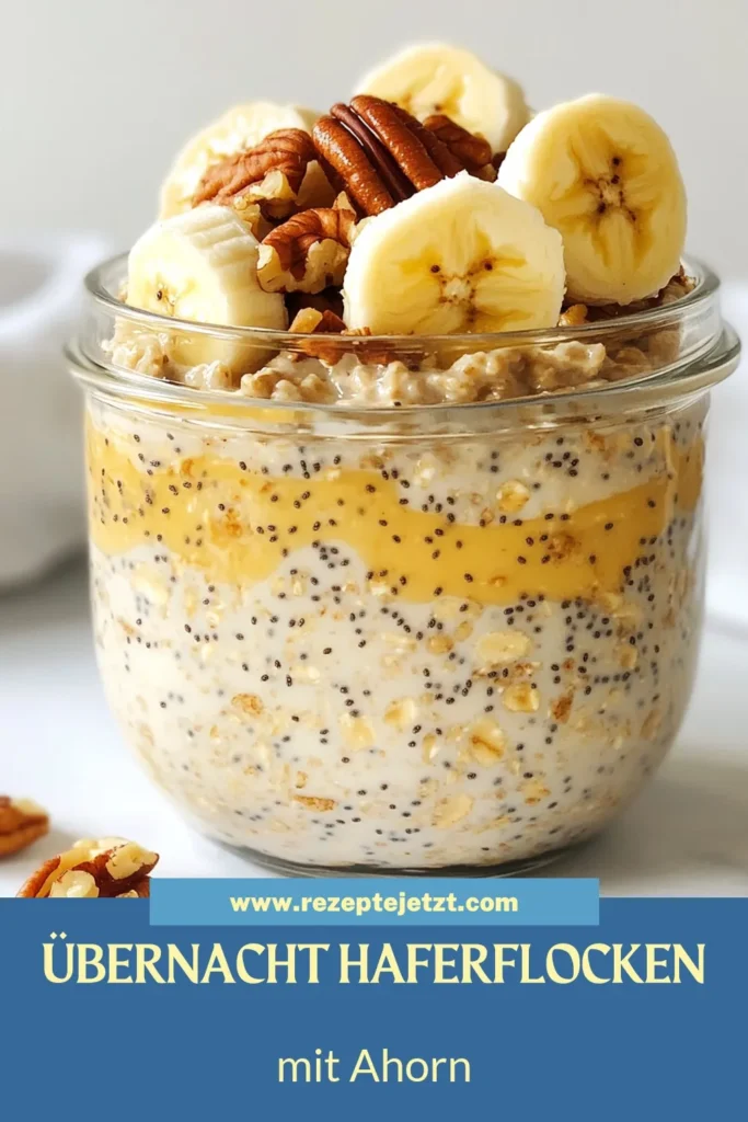 Entdecke das köstliche Rezept für Ahorn-Pekan Haferflocken – eine gesunde Frühstücksoption, die einfach zuzubereiten ist! Diese Über-Nacht Haferflocken sind perfekt für einen energiereichen Start in den Tag. Mit einer Kombination aus cremiger Mandelmilch, süßem Ahornsirup und knackigen Pekannüssen, sind sie nicht nur vegan, sondern auch vollgepackt mit Geschmack. Probiere es heute aus und genieße ein nahrhaftes Frühstück! #AhornPekanHaferflocken #ÜberNachtHaferflockenRezept #GesundeFrühstücksrezepte #VeganeHaferflocken