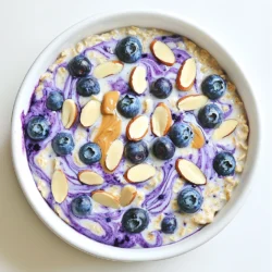 - 1 Tasse Haferflocken (großflockig) - 1 Tasse Mandelmilch (oder eine andere pflanzliche Milchalternative) - 1/2 Tasse griechischer Joghurt (oder eine milchfreie Alternative) Die Hauptzutaten sind der Schlüssel zu einem großartigen Geschmack. Haferflocken sind voll von Ballaststoffen. Sie halten uns lange satt. Mandelmilch gibt dem Gericht eine sanfte Süße. Griechischer Joghurt fügt Cremigkeit hinzu und macht es nahrhaft. - 1 Tasse frische Blaubeeren (plus extra zum Garnieren) - 1/4 Tasse Mandelbutter - 2 Esslöffel Ahornsirup (oder Honig) Zusätzliche Zutaten bringen mehr Geschmack. Frische Blaubeeren sind süß und lecker. Sie sind auch gesund und reich an Antioxidantien. Mandelbutter fügt einen nussigen Geschmack hinzu. Ahornsirup gibt eine feine Süße und ist ein toller natürlicher Süßstoff. - 1/2 Teelöffel Vanilleextrakt - 1 Esslöffel Chiasamen - Eine Prise Salz Gewürze und Extras machen das Gericht besonders. Vanilleextrakt verstärkt den Geschmack der Blaubeeren. Chiasamen sind eine tolle Quelle für Omega-3-Fettsäuren. Eine Prise Salz hebt die Aromen hervor und rundet den Geschmack ab. Zuerst nimmst du eine große Rührschüssel. Dort kommen die Haferflocken hinein. Füge die Mandelmilch hinzu, um die Haferflocken gut zu hydratisieren. Jetzt ist der griechische Joghurt dran. Dieser macht die Mischung cremig und lecker. Ein Spritzer Vanilleextrakt bringt einen feinen Geschmack. Jetzt rührst du alles gut durch. Achte darauf, dass sich die Zutaten gleichmäßig vermischen. Nun geben wir die Mandelbutter dazu. Diese sorgt für einen nussigen Geschmack und eine cremige Textur. Füge auch den Ahornsirup hinzu, um etwas Süße zu bekommen. Dann kommen die Chiasamen und eine Prise Salz dazu. Rühre alles erneut gut um. Jetzt ist es Zeit für die Blaubeeren. Hebe sie vorsichtig unter die Mischung, damit sie ganz bleiben. Teile die fertige Mischung gleichmäßig auf zwei Gläser oder Schalen auf. Decke die Gefäße gut ab. Stelle sie über Nacht in den Kühlschrank. So können die Haferflocken die Aromen aufnehmen. Am nächsten Tag rührst du die Mischung gut durch. Falls sie zu dick ist, gib einen Spritzer Mandelmilch hinzu. Garniere dein Gericht mit frischen Blaubeeren und geschmorten Mandeln. Jetzt ist dein Frühstück bereit! Um die perfekte Konsistenz der Blaubeer Mandel Übernacht Haferflocken zu erreichen, kannst du die Flüssigkeit anpassen. Möchtest du es dünnflüssiger? Füge einfach mehr Mandelmilch hinzu. Für eine dickere Variante lasse die Mischung länger im Kühlschrank. Die Wahl der Milch ist ebenfalls wichtig. Mandelmilch ist eine tolle Option, aber du kannst auch Hafermilch oder Sojamilch verwenden. Achte darauf, die Pflanzenmilch gut zu wählen, um den Geschmack zu verbessern. Wenn du die Aromen variieren möchtest, gibt es viele Möglichkeiten. Mandelbutter ist lecker, aber Erdnussbutter oder Cashewbutter sind auch großartige Alternativen. Süßungsmittel sind ebenfalls anpassbar. Du kannst Agavendicksaft, Honig oder Kokosblütenzucker verwenden. Experimentiere mit verschiedenen Süßungsmitteln, um deinen perfekten Geschmack zu finden. Die Kombinationen für Toppings sind endlos. Du kannst gehackte Nüsse, frische Früchte oder sogar Joghurt hinzufügen. Diese Toppings bringen zusätzlichen Geschmack und Textur. Du kannst die Haferflocken kalt oder warm genießen. Wenn du sie warm magst, wärme sie in der Mikrowelle für ein paar Sekunden auf. So hast du ein leckeres Frühstück, das dich den ganzen Tag über sättigt. {{image_4}} Du kannst die Blaubeeren durch Himbeeren oder Erdbeeren ersetzen. Diese Beeren geben einen tollen Geschmack. Wenn du einen süßeren Touch magst, füge Trockenfrüchte wie Rosinen oder Datteln hinzu. Diese bringen eine angenehme Süße und zusätzliche Nährstoffe. Probiere verschiedene Nussbutter, um neue Aromen zu entdecken. Erdnussbutter oder Cashewbutter sind großartige Alternativen. Nüsse wie Mandeln oder Walnüsse als Topping machen dein Frühstück noch besser. Sie geben Crunch und gesunde Fette. Du kannst glutenfreie Haferflocken verwenden, wenn du glutenfrei leben möchtest. Achte auf die richtige Marke, um sicher zu sein. Für die Milch gibt es viele Alternativen. Sojamilch oder Kokosmilch sind gute Optionen. Diese halten das Rezept lecker und nahrhaft. Die Blaubeer Mandel Übernacht Haferflocken halten sich bis zu 5 Tage im Kühlschrank. Lagern Sie sie in einem luftdichten Behälter. So bleiben sie frisch und lecker. Wenn Sie die Mischung länger aufbewahren möchten, können Sie die Haferflocken auch einfrieren. Füllen Sie die Mischung in gefrierfeste Behälter. Sie können sie bis zu 3 Monate einfrieren. Lassen Sie sie dann einfach im Kühlschrank auftauen. Um die Haferflocken zu erwärmen, verwenden Sie die Mikrowelle. Stellen Sie die Leistung auf mittel und erhitzen Sie sie 1 bis 2 Minuten lang. Überprüfen Sie die Temperatur. Wenn sie zu dick sind, fügen Sie einen Spritzer Mandelmilch hinzu. Sie können die Haferflocken auch auf dem Herd erwärmen. Geben Sie sie in einen kleinen Topf und erhitzen Sie sie bei niedriger Hitze. Rühren Sie häufig um, damit sie nicht anbrennen. Bereiten Sie die Haferflocken für die Woche vor. Teilen Sie die Mischung in Gläser oder kleine Schalen auf. So sind sie schnell und einfach griffbereit. Eine Portion reicht für ein Frühstück oder einen Snack. Wenn Sie mehr Variationen wünschen, können Sie verschiedene Früchte oder Nüsse hinzufügen. Lagern Sie die Portionen im Kühlschrank. So bleibt alles frisch und lecker. - Die Übernacht-Haferflocken sind im Kühlschrank bis zu 4 Tage haltbar. - Achte darauf, sie in einem gut verschlossenen Behälter zu lagern. - So bleiben sie frisch und lecker. - Ja, du kannst das Rezept leicht veganisieren. - Ersetze den griechischen Joghurt durch pflanzlichen Joghurt. - Verwende Mandelmilch oder eine andere pflanzliche Milchalternative. - Achte darauf, dass der Ahornsirup oder Honig vegan ist. - Haferflocken sind eine tolle Quelle für Ballaststoffe. - Sie helfen, den Blutzucker zu regulieren. - Sie fördern ein langanhaltendes Sättigungsgefühl. - Hafer enthält wichtige Vitamine und Mineralstoffe. - Diese Nährstoffe unterstützen die Gesundheit des Herzens. Diese Anleitung hilft dir, köstliche Übernacht-Haferflocken zu machen. Mit einfachen Hauptzutaten wie Haferflocken, Mandelmilch und Joghurt entsteht ein nahrhaftes Frühstück. Du kannst frische Blaubeeren, Mandelbutter und Gewürze hinzufügen, um den Geschmack zu verbessern. Experimentiere mit Variationen und anderen Zutaten für neue Aromen. Denke daran, die Mischung im Kühlschrank gut zu lagern. So bleibt alles frisch. Probier es aus und genieße ein gesundes Frühstück, das dir Energie gibt.