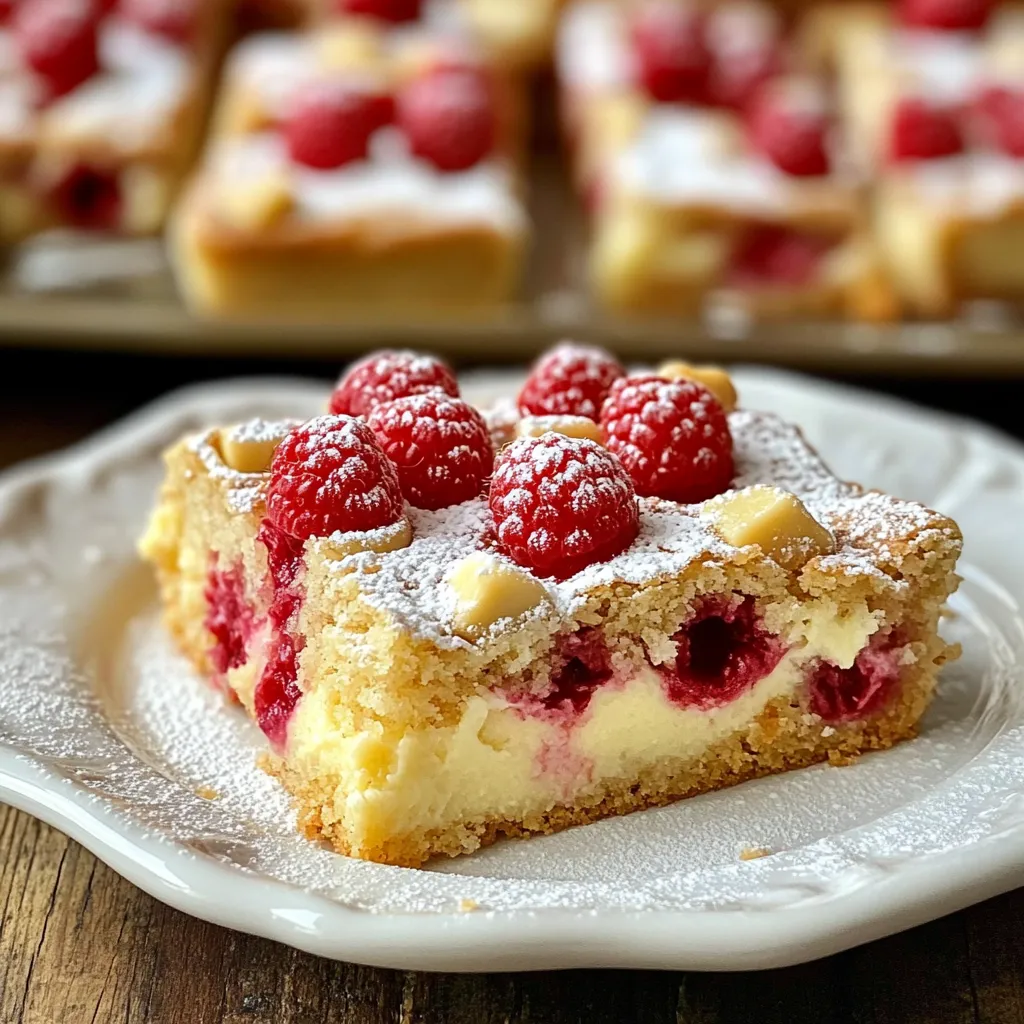 Für die perfekten Weiße Schokoladen-Himbeer-Blondies brauchen Sie diese Hauptzutaten: - 1 Tasse ungesalzene Butter, geschmolzen - 1 Tasse brauner Zucker, fest verpackt - 1/2 Tasse Kristallzucker - 2 große Eier - 2 Teelöffel Vanilleextrakt - 2 Tassen Weizenmehl - 1 Teelöffel Backpulver - 1/2 Teelöffel Salz - 1 Tasse weiße Schokoladenstückchen - 1 Tasse frische Himbeeren Diese Zutaten bilden die Basis für einen leckeren und saftigen Blondie. Die Kombination aus Butter und Zucker sorgt für eine süße und reichhaltige Textur. Die Eier helfen beim Binden der Zutaten. Frische Himbeeren sind entscheidend für den Geschmack. Wählen Sie Himbeeren, die fest und prall sind. Sie sollten eine tiefe, lebendige Farbe haben. Vermeiden Sie Beeren, die matschig oder schimmelig sind. Achten Sie darauf, dass die Himbeeren gut duften. Am besten kaufen Sie sie in der Saison, wenn sie frisch und süß sind. Wenn Sie keine weißen Schokoladenstückchen haben, gibt es Alternativen. Sie können auch Milchschokolade oder Zartbitterschokolade verwenden. Diese geben einen anderen, aber leckeren Geschmack. Eine weitere Option sind Schokoladentropfen oder sogar gehackte Schokolade. Experimentieren Sie mit verschiedenen Sorten, um Ihre eigene Note hinzuzufügen. {{ingredient_image_2}} Heize deinen Ofen auf 175 °C vor. Nimm eine Backform von 23x33 cm. Fette die Form gut ein oder lege sie mit Backpapier aus. Dadurch wird das Herausnehmen der Blondies viel einfacher. In einer großen Schüssel mische die geschmolzene Butter mit braunem und Kristallzucker. Rühre gut um, bis alles gleichmäßig aussieht. Füge dann die zwei Eier hinzu, eins nach dem anderen. Rühre nach jedem Ei gut um. Jetzt kommt der Vanilleextrakt dazu. Rühre ihn ebenfalls unter. Nimm eine separate Schüssel und vermische das Mehl, Backpulver und Salz. Gib die trockenen Zutaten nach und nach zur feuchten Mischung. Rühre vorsichtig, bis alles gerade so vermengt ist. Jetzt füge die weißen Schokoladenstückchen und die frischen Himbeeren hinzu. Sei vorsichtig, damit die Himbeeren nicht zerdrückt werden. Gieße den Teig in die vorbereitete Backform und verteile ihn gleichmäßig. Beim Backen von Blondies gibt es einige Fehler, die leicht passieren. Achte darauf, die Butter nicht zu heiß zu machen. Sie sollte geschmolzen sein, aber nicht kochen. Das kann die Textur verändern. Mische die Zutaten nicht zu lange. Übermischung kann die Blondies hart machen. Achte darauf, die Himbeeren vorsichtig unterzuheben. So bleiben sie ganz und geben einen schönen Fruchtgeschmack. Die perfekte Konsistenz ist weich und fudgy. Um dies zu erreichen, backe die Blondies nicht zu lange. Nutze einen Zahnstocher, um zu testen, ob sie fertig sind. Wenn er mit ein paar feuchten Krümeln herauskommt, sind sie perfekt. Lass die Blondies auch nicht zu lange abkühlen. Sie setzen sich, wenn sie vollständig abgekühlt sind, und werden noch besser. Du kannst die Blondies nach Lust und Laune variieren. Probiere dunkle Schokolade oder Milchschokolade für einen anderen Geschmack. Auch andere Früchte wie Erdbeeren oder Blaubeeren passen gut. Lass deiner Kreativität freien Lauf! Pro Tipps Butter richtig schmelzen: Achten Sie darauf, die Butter nicht zu überhitzen, da sie sonst anfängt zu sprudeln und eventuell verbrennt. Am besten bei niedriger Hitze schmelzen. Frische Himbeeren verwenden: Wählen Sie reife, frische Himbeeren für den besten Geschmack. Überreifen oder gefrorene Himbeeren können den Teig matschig machen. Die Backzeit im Auge behalten: Jeder Ofen ist unterschiedlich, daher ist es wichtig, die Blondies gegen Ende der Backzeit regelmäßig zu überprüfen, um ein Überbacken zu vermeiden. Abkühlen lassen: Lassen Sie die Blondies in der Form etwas abkühlen, bevor Sie sie herausnehmen. Dies hilft, dass sie beim Schneiden nicht auseinanderfallen. {{image_4}} Wenn du etwas Crunch in deinen Blondies magst, füge Nüsse hinzu! Walnüsse oder Mandeln passen gut zu den süßen Himbeeren und der weißen Schokolade. Mahle die Nüsse grob und mische sie zusammen mit den Schokoladenstückchen und Himbeeren in den Teig. So erhältst du eine schöne Textur. Für glutenfreie Blondies kannst du einfach das Weizenmehl durch eine glutenfreie Mehlmischung ersetzen. Achte darauf, eine Mischung zu wählen, die gleich gut bindet. Das sorgt dafür, dass deine Blondies nicht auseinanderfallen. Die anderen Zutaten bleiben gleich, und du hast ein leckeres, glutenfreies Dessert. Wenn du eine vegane Version machen möchtest, ersetze die Eier durch Apfelmus oder Leinsamen. Verwende pflanzliche Margarine anstelle von Butter. Für die weiße Schokolade gibt es auch vegane Optionen. Achte darauf, dass alle Zutaten pflanzlich sind, um dein Rezept vegan zu halten. So kannst du alle genießen! Um die Frische deiner weißen Schokoladen-Himbeer-Blondies zu bewahren, lagere sie in einem luftdichten Behälter. Dieser Behälter schützt sie vor Luft und Feuchtigkeit. Du solltest die Blondies erst einmal abkühlen lassen. Schneide sie dann in Stücke und lege sie in den Behälter. So bleiben sie weich und lecker. Du kannst die Blondies im Kühlschrank oder Gefrierfach aufbewahren. Im Kühlschrank bleiben sie bis zu einer Woche frisch. Wenn du sie länger aufbewahren möchtest, lege sie in das Gefrierfach. Dort halten sie bis zu drei Monate. Achte darauf, sie gut einzupacken, damit sie keinen Frostgeschmack annehmen. Wenn du die Blondies wieder aufwärmen möchtest, gehe so vor: Nimm ein Stück und lege es auf einen Teller. Erhitze es für 10-15 Sekunden in der Mikrowelle. Du kannst auch den Ofen verwenden. Bei 160 °C erwärmst du sie für etwa 5-7 Minuten. So bleiben sie schön weich und die Schokolade schmilzt leicht. Weiße Schokoladen-Himbeer-Blondies halten bis zu fünf Tage. Bewahren Sie sie in einem luftdichten Behälter auf. So bleibt die Feuchtigkeit erhalten. Sie können die Blondies auch einfrieren. In einem gefrierfesten Behälter halten sie bis zu drei Monate. Lassen Sie sie einfach im Kühlschrank auftauen, bevor Sie sie essen. Ja, gefrorene Himbeeren sind eine gute Option. Sie sind oft frisch eingefroren und behalten ihren Geschmack. Verwenden Sie sie direkt aus dem Gefrierfach. Kein Auftauen nötig! Achten Sie darauf, die Himbeeren vorsichtig in den Teig zu heben. So vermeiden Sie, dass sie zerdrückt werden und den Teig färben. Blondies sind eine hellere Version von Brownies. Sie enthalten keinen Kakao. Stattdessen haben sie einen süßen, buttrigen Geschmack. Blondies sind oft weicher und zäher. Brownies sind dunkler und schmecken schokoladiger. Beide sind lecker, aber sie bieten unterschiedliche Geschmäcker und Texturen. Zusammenfassend haben wir gelernt, wie man leckere weiße Schokoladen-Himbeer-Blondies zubereitet. Wir haben die besten Zutaten, Schritt-für-Schritt-Anleitungen und nützliche Tipps besprochen. Du kannst auch tolle Variationen ausprobieren, um deine Blondies einzigartig zu machen. Achte darauf, sie richtig zu lagern, damit sie frisch bleiben. Ob du sie für dich selbst oder für Freunde backst, diese Blondies werden sicher gut ankommen. Viel Spaß beim Backen und Genießen!