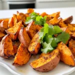 Für die herzhaften gebackenen Süßkartoffelspalten brauchst du: - 2 große Süßkartoffeln, in Spalten geschnitten - 3 Esslöffel Olivenöl - 1 Teelöffel Paprika - 1 Teelöffel Kreuzkümmel - 1/2 Teelöffel Knoblauchpulver - 1/2 Teelöffel Zwiebelpulver - 1/4 Teelöffel Cayennepfeffer (optional für extra Schärfe) - Salz und Pfeffer nach Geschmack - Frischer Koriander oder Petersilie zum Garnieren Wenn du Allergien hast oder eine spezielle Diät machst, gibt es Alternativen. Du kannst Olivenöl durch Avocadoöl ersetzen. Das ist gesund und hat einen milden Geschmack. Für die Gewürze kannst du Paprika durch Kurkuma ersetzen, um einen anderen Geschmack zu bekommen. Wenn du scharfes Essen nicht magst, lass den Cayennepfeffer einfach weg. Süßkartoffeln sind sehr gesund. Sie sind reich an Ballaststoffen und Vitaminen. Eine große Süßkartoffel hat: - Hoher Gehalt an Vitamin A, wichtig für die Augen - Vitamin C, stärkt das Immunsystem - Kalium, gut für den Blutdruck - Antioxidantien, die den Körper schützen Diese Nährstoffe machen Süßkartoffeln zu einer leckeren und gesunden Wahl. Zuerst, heize deinen Ofen auf 220 °C (425 °F) vor. Das sorgt für eine gute Bräunung. Nimm ein Backblech und lege es mit Backpapier aus. So bleibt das Blech sauber und die Spalten kleben nicht fest. Gib in eine große Schüssel 3 Esslöffel Olivenöl. Füge 1 Teelöffel Paprika und 1 Teelöffel Kreuzkümmel hinzu. Dann kommen 1/2 Teelöffel Knoblauchpulver und 1/2 Teelöffel Zwiebelpulver dazu. Wenn du es scharf magst, kannst du auch 1/4 Teelöffel Cayennepfeffer hinzufügen. Streue Salz und Pfeffer nach Geschmack darüber. Vermische alles gut mit einem Schneebesen. So entsteht eine schmackhafte Marinade. Schneide 2 große Süßkartoffeln in Spalten. Gib diese dann in die Schüssel mit der Marinade. Wende die Spalten gründlich, bis sie gleichmäßig bedeckt sind. Jede Spalte sollte gut mit der Marinade überzogen sein. So bekommst du mehr Geschmack in jedem Biss. Lege die gewürzten Süßkartoffelspalten auf das Backblech. Achte darauf, dass sie in einer einzigen Schicht liegen. Lasse etwas Platz zwischen den Spalten, damit sie schön rösten. Backe die Süßkartoffeln für 25-30 Minuten. Wende sie einmal in der Mitte der Garzeit. Sie sollten goldbraun und knusprig sein. Nach dem Backen nimm das Blech aus dem Ofen. Lass die Spalten ein paar Minuten abkühlen. Zum Servieren lege die Spalten auf eine schöne Platte. Bestreue sie mit frisch gehacktem Koriander oder Petersilie. Das gibt einen frischen Akzent und sieht toll aus! Um perfekte, knusprige Süßkartoffelspalten zu erreichen, sollten Sie einige Dinge beachten. Erstens, schneiden Sie die Süßkartoffeln gleichmäßig. So garen sie gleichmäßig. Zweitens, verwenden Sie genug Olivenöl. Dies hilft, die Wedges schön knusprig zu machen. Achten Sie darauf, dass die Spalten in einer einzigen Schicht auf dem Blech liegen. Zu viel Überlappung führt zu Dämpfen, nicht zu Rösten. Wenden Sie die Spalten einmal während des Backens. Das sorgt für eine gleichmäßige Bräunung. Für extra Knusprigkeit können Sie am Ende die Temperatur erhöhen. Ein häufiger Fehler ist, die Süßkartoffeln zu dicht auf dem Blech zu verteilen. Das führt zu einem weichen Ergebnis. Ein weiterer Fehler ist, nicht genug Gewürze zu verwenden. Die Marinade bringt viel Geschmack. Achten Sie auch darauf, die Süßkartoffeln nach dem Backen nicht sofort zu servieren. Lassen Sie sie kurz abkühlen, damit sie sich setzen können. Vermeiden Sie es, die Wedges zu lange im Ofen zu lassen. Sie könnten verbrennen oder austrocknen. Die Würzmöglichkeiten sind endlos. Neben Paprika und Kreuzkümmel können Sie auch andere Gewürze versuchen. Zimt oder Muskatnuss verleihen eine süßere Note. Für mehr Schärfe ist Chili ein guter Zusatz. Wenn Sie es frisch mögen, probieren Sie Rosmarin oder Thymian. Eine Kombination aus süß und salzig funktioniert auch gut. Fügen Sie etwas Honig zu Ihrer Marinade hinzu. Experimentieren Sie mit verschiedenen Kräutern und Gewürzen, um Ihren perfekten Geschmack zu finden. {{image_4}} Süßkartoffel-Wedges sind sehr vielseitig. Sie können verschiedene Gewürze verwenden, um neue Geschmäcker zu entdecken. Wenn Sie es würzig mögen, probieren Sie mehr Cayennepfeffer oder Chili-Pulver aus. Für einen rauchigen Geschmack fügen Sie geräuchertes Paprika hinzu. Für eine süße Note verwenden Sie Zimt oder Muskatnuss. Diese Variationen machen Ihr Gericht spannend. Die Grundzutaten sind bereits vegan und glutenfrei. Sie können diese Wedges auch leicht anpassen. Verwenden Sie Kokosöl anstelle von Olivenöl für einen anderen Geschmack. Achten Sie darauf, alle Gewürze zu überprüfen, um sicherzustellen, dass sie glutenfrei sind. Diese Variationen sind perfekt für alle, die spezielle Diäten einhalten. Servieren Sie Ihre Süßkartoffel-Wedges mit verschiedenen Dips. Honig-Senf oder ein Joghurt-Dip passen gut dazu. Sie können auch Guacamole oder Salsa verwenden, um den Geschmack zu verbessern. Diese Wedges sind eine tolle Beilage zu Burgern oder gegrilltem Gemüse. Sie bringen Farbe und Geschmack auf Ihren Teller. Wenn Sie Reste von den gebackenen Süßkartoffelspalten haben, lassen Sie sie zuerst abkühlen. Danach legen Sie sie in einen luftdichten Behälter. Achten Sie darauf, dass der Behälter sauber und trocken ist. So bleiben die Spalten frisch und lecker. Sie können auch Backpapier zwischen die Schichten legen, um ein Verkleben zu verhindern. Um die Süßkartoffelspalten wieder aufzuwärmen, nutzen Sie den Ofen. Heizen Sie den Ofen auf 180 °C vor. Legen Sie die Spalten auf ein Backblech. Backen Sie sie für etwa 10 bis 15 Minuten. So werden sie wieder knusprig. Alternativ können Sie auch eine Pfanne verwenden. Erhitzen Sie etwas Öl und braten Sie die Spalten kurz an. Im Kühlschrank können die Reste bis zu 3 Tage aufbewahrt werden. Stellen Sie sicher, dass der Behälter gut verschlossen ist. Wenn Sie die Spalten länger aufbewahren möchten, frieren Sie sie ein. Im Gefrierschrank halten sie bis zu 2 Monate. Achten Sie darauf, die Spalten gut einzupacken, um Gefrierbrand zu vermeiden. Süßkartoffel-Wedges können im Kühlschrank bis zu vier Tage aufbewahrt werden. Lagern Sie sie in einem luftdichten Behälter. Wenn Sie sie länger aufbewahren möchten, frieren Sie sie ein. So bleiben sie bis zu drei Monate frisch. Achten Sie darauf, sie gut zu verpacken, damit sie nicht austrocknen. Ja, Sie können die Süßkartoffeln auch in der Fritteuse zubereiten. Heizen Sie die Fritteuse auf 200 °C vor. Frittieren Sie die Wedges in einer einzelnen Schicht für etwa 15 Minuten. Wenden Sie sie zur Hälfte der Zeit. So werden sie schön knusprig und goldbraun. Süßkartoffelspalten passen gut zu vielen Dips und Saucen. Ein Honig-Senf-Dip ist eine tolle Wahl. Auch ein Joghurt-Dip mit Kräutern schmeckt hervorragend. Für eine herzhaftere Note können Sie sie zu gegrilltem Fleisch oder Gemüse servieren. Sie sind auch ein toller Snack für Partys. Süßkartoffeln sind lecker und vielseitig. Wir haben ihre Zutaten, die Zubereitung und nützliche Tipps besprochen. Variationen und Aufbewahrung helfen, die Reste gut zu nutzen. Denke daran, experimentiere mit Gewürzen für neue Geschmäcker. Mit den richtigen Tipps kannst du knusprige Wedges zubereiten. Ich hoffe, du probierst dieses Rezept aus und teilst es mit anderen. Süßkartoffeln sind nicht nur gesund, sondern auch ein Genuss für jeden Anlass.