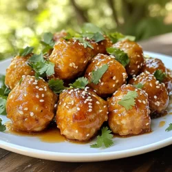 Für die Honig-Soja-glasierten Fleischbällchen brauchen Sie: - 450 g gemahlenes Hähnchen - 30 g Semmelbrösel - 30 g Frühlingszwiebeln, fein gehackt - 2 Knoblauchzehen, gehackt - 1 Esslöffel frischer Ingwer, gerieben - 60 ml Sojasauce - 60 ml Honig - 15 ml Sesamöl - 5 ml Reisessig - 1/2 Teelöffel schwarzer Pfeffer - 1/4 Teelöffel Chiliflocken (optional für Schärfe) - 2 Esslöffel Sesamsamen zur Garnierung - Frischer Koriander zur Garnierung Frische Zutaten machen einen großen Unterschied. Achten Sie darauf, das Hähnchen frisch zu kaufen. Es sollte rosa und fest sein. Frühlingszwiebeln sollten grün und knackig sein. Verwenden Sie frischen Knoblauch und Ingwer für den besten Geschmack. Wenn möglich, wählen Sie Bio-Zutaten. Diese sind oft reicher an Geschmack und Nährstoffen. Die Nährwerte können je nach Portion variieren. Hier sind einige allgemeine Informationen: - Hähnchen: Hoch an Protein und niedrig an Fett. - Semmelbrösel: Sie liefern Kohlenhydrate für Energie. - Frühlingszwiebeln: Diese haben viele Vitamine und Mineralien. - Knoblauch: Gut für das Immunsystem. - Ingwer: Hilft bei der Verdauung. - Sojasauce: Sie bringt Umami-Geschmack. - Honig: Süß und hat einige Antioxidantien. - Sesamöl: Es ist reich an gesunden Fetten. - Reisessig: Fügt eine milde Säure hinzu. - Pfeffer und Chiliflocken: Sie bringen einen kleinen Kick. - Sesamsamen und Koriander: Sie sind gut für die Garnitur und den Geschmack. Diese Zutaten machen die Fleischbällchen nicht nur lecker, sondern auch nahrhaft. {{ingredient_image_2}} Zuerst heizen Sie den Ofen auf 200°C vor. Nehmen Sie ein Backblech und legen Sie es mit Backpapier aus. Jetzt ist es Zeit, die Zutaten zu sammeln. Sie brauchen: - 450 g gemahlenes Hähnchen - 30 g Semmelbrösel - 30 g Frühlingszwiebeln, fein gehackt - 2 Knoblauchzehen, gehackt - 1 Esslöffel frischer Ingwer, gerieben - 60 ml Sojasauce - 60 ml Honig - 15 ml Sesamöl - 5 ml Reisessig - 1/2 Teelöffel schwarzer Pfeffer - 1/4 Teelöffel Chiliflocken (optional) - 2 Esslöffel Sesamsamen zur Garnierung - Frischer Koriander zur Garnierung Mischen Sie die Zutaten gut, um den besten Geschmack zu erreichen. Nehmen Sie die Mischung und formen Sie kleine Bällchen. Jedes sollte etwa 2,5 cm groß sein. Legen Sie die Bällchen auf das Backblech. Achten Sie darauf, dass sie genug Platz haben, damit sie gleichmäßig garen können. Dieser Schritt ist wichtig, um eine schöne Textur zu erhalten. In einer anderen Schüssel vermischen Sie die Sojasauce, den Honig, das Sesamöl und den Reisessig. Rühren Sie gut, bis die Mischung glatt ist. Diese Glasur gibt den Fleischbällchen ihren süßen und salzigen Geschmack. Bestreichen Sie die Hälfte der Glasur gleichmäßig über die geformten Fleischbällchen. Jetzt backen Sie die Fleischbällchen im Ofen für 15-20 Minuten. In den letzten 5 Minuten der Backzeit geben Sie die verbleibende Glasur darüber. So erhalten die Bällchen eine extra klebrige und leckere Oberfläche. Nehmen Sie die Fleischbällchen aus dem Ofen und lassen Sie sie kurz abkühlen. Garnieren Sie sie mit Sesamsamen und frischem Koriander vor dem Servieren. Um die besten Honig-Soja-glasierten Fleischbällchen zu machen, folgen Sie diesen Tipps: - Frische Zutaten: Verwenden Sie frisches Hähnchen und frische Kräuter. Das macht einen großen Unterschied. - Konsistenz der Mischung: Achten Sie darauf, die Mischung gut zu vermengen. So formen die Fleischbällchen besser. - Formgröße: Machen Sie die Fleischbällchen gleich groß, etwa 2,5 cm. So garen sie gleichmäßig. - Ofentemperatur: Stellen Sie sicher, dass der Ofen vorgeheizt ist. So werden sie schön knusprig. Um häufige Fehler zu vermeiden, sollten Sie Folgendes beachten: - Zu viel oder zu wenig Glasur: Verwenden Sie die Glasur gleichmäßig. Zu viel macht sie zu süß. - Nicht genug Zeit im Ofen: Backen Sie sie vollständig, bis sie goldbraun sind. So bleiben sie saftig. - Fleischbällchen zu nah: Lassen Sie Platz auf dem Blech. So können sie gleichmäßig bräunen. Hier sind die besten Geräte für die Zubereitung: - Große Schüssel: Zum Mischen der Zutaten. - Backblech: Zum Backen der Fleischbällchen. Verwenden Sie Backpapier für einfaches Reinigen. - Pinsel: Zum Auftragen der Glasur auf die Fleischbällchen. - Löffel oder Eisportionierer: Zum Formen der Fleischbällchen. So geht es schnell und einfach. Pro Tipps Fleischbällchen gleichmäßig formen: Achten Sie darauf, dass alle Fleischbällchen die gleiche Größe haben, damit sie gleichmäßig garen. Variieren Sie die Gewürze: Experimentieren Sie mit verschiedenen Kräutern und Gewürzen, um den Geschmack der Fleischbällchen nach Ihrem Belieben anzupassen. Zusätzliche Glasur für mehr Geschmack: Verwenden Sie die restliche Glasur als Dip oder für zusätzliches Aroma, wenn Sie die Fleischbällchen servieren. Gesunde Beilage: Servieren Sie die Fleischbällchen mit gedämpftem Gemüse oder einem frischen Salat für eine ausgewogene Mahlzeit. {{image_4}} Wenn Sie die Geschmäcker anpassen möchten, probieren Sie andere Gewürze. Fügen Sie etwas Knoblauchpulver hinzu für mehr Tiefe. Ein Hauch von Paprika gibt eine rauchige Note. Mögen Sie es schärfer? Nutzen Sie mehr Chiliflocken. Auch ein Spritzer Limettensaft kann Frische bringen. Experimentieren Sie mit diesen Zutaten, um Ihren perfekten Geschmack zu finden. Sie können auch mit anderen Fleischsorten arbeiten. Rinderhack oder Schweinefleisch sind großartige Alternativen. Wenn Sie eine leichtere Option suchen, verwenden Sie Putenhack. Achten Sie darauf, die Garzeit anzupassen, da verschiedene Fleischsorten unterschiedlich garen. So bleibt Ihr Gericht saftig und lecker. Die Fleischbällchen passen gut zu vielen Beilagen. Probieren Sie sie mit gedämpftem Gemüse oder einem frischen Salat. Reis oder Quinoa sind ebenfalls gute Optionen. Für eine asiatische Note servieren Sie sie mit Reisnudeln. Denken Sie daran, dass die Beilage den Gesamtgeschmack des Gerichts ergänzt. Um die Honig-Soja-glasierten Fleischbällchen frisch zu halten, lagern Sie sie in einem luftdichten Behälter. Lassen Sie die Fleischbällchen zuerst abkühlen, bevor Sie sie verstauen. Verwenden Sie ein Papiertuch, um überschüssige Feuchtigkeit zu entfernen. So bleiben die Bällchen saftig und lecker. Um die Fleischbällchen wieder aufzuwärmen, nutzen Sie den Ofen. Stellen Sie den Ofen auf 180°C ein. Legen Sie die Fleischbällchen auf ein Blech und backen Sie sie für etwa 10 Minuten. Alternativ können Sie sie in der Mikrowelle aufwärmen. Stellen Sie die Mikrowelle auf mittlere Leistung und erhitzen Sie sie 1-2 Minuten. So bleiben die Bällchen zart. Im Kühlschrank halten die Fleischbällchen bis zu 3 Tage. Stellen Sie sicher, dass sie gut verpackt sind. Im Gefrierschrank können Sie sie bis zu 3 Monate aufbewahren. Achten Sie darauf, die Bällchen einzeln oder in kleinen Portionen einzufrieren. So können Sie sie leicht entnehmen und aufwärmen. Sie können die Fleischbällchen bis zu drei Tage im Kühlschrank aufbewahren. Lagern Sie sie in einem luftdichten Behälter. Wenn Sie sie länger aufbewahren möchten, frieren Sie sie ein. Im Gefrierfach halten sie bis zu drei Monate. Stellen Sie sicher, dass sie gut verpackt sind, damit sie nicht austrocknen. Ja, Sie können die Glasur leicht anpassen. Fügen Sie mehr Honig hinzu für zusätzliche Süße oder mehr Sojasauce für mehr Salz. Wenn Sie es schärfer mögen, geben Sie etwas Sriracha oder mehr Chiliflocken hinzu. Experimentieren Sie mit Aromen, um die perfekte Mischung für Ihren Geschmack zu finden. Zu den Fleischbällchen passen viele Beilagen. Reis ist eine großartige Wahl und nimmt die Glasur gut auf. Sie können auch gedämpftes Gemüse oder einen frischen Salat servieren. Für etwas Knuspriges sind gebratene Nudeln eine tolle Option. Kombinieren Sie die Beilagen, um ein rundes Gericht zu schaffen. In diesem Artikel haben wir die besten Zutaten für leckere Fleischbällchen behandelt. Wir haben die richtige Zubereitung und verschiedene Variationen besprochen. Tipps und Tricks helfen, häufige Fehler zu vermeiden und die besten Küchengeräte auszuwählen. Richtiges Lagern ist wichtig für die Haltbarkeit und Qualität. Fleischbällchen sind vielseitig und machen Spaß. Experimentiere mit Gewürzen und Beilagen. Mit diesen einfachen Schritten wirst du tolle Ergebnisse erzielen.