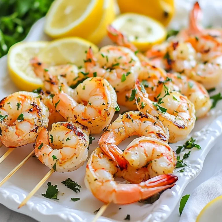- 450 g große Garnelen, geschält und entdarmt - 2 Esslöffel Olivenöl - 3 Esslöffel frischer Zitronensaft - Schale von 1 Zitrone - 3 Knoblauchzehen, fein gehackt - 1 Esslöffel frische Petersilie, gehackt - 1 Esslöffel frisches Basilikum, gehackt - 1 Teelöffel getrockneter Oregano - Salz und Pfeffer nach Geschmack - Spieße (wenn Holzspieße, in Wasser eingeweicht) Ich nutze große Garnelen, da sie saftig sind und gut grillen. Achte darauf, dass sie frisch und fest sind. Du kannst auch gefrorene Garnelen verwenden, aber tau sie vorher gut auf. Die Marinade ist der Schlüssel zu diesem Gericht. Sie bringt viele frische Aromen. Die Mischung aus Olivenöl, Zitronensaft und Gewürzen macht die Garnelen zart und geschmackvoll. Ich füge frischen Knoblauch, Petersilie und Basilikum hinzu. Diese Kräuter geben ein tolles Aroma. Wähle Garnelen aus, die rosa oder grau sind. Achte darauf, dass sie keine schwarze Stelle am Schwanz haben. Kaufe am besten Wildfang oder Zuchtgarnelen aus nachhaltigen Quellen. So unterstützt du gute Fischerei. Frische Garnelen sollten leicht nach Meer riechen. Vermeide Garnelen mit starkem Geruch. {{ingredient_image_2}} Um die Marinade zu machen, brauchst du eine Schüssel. Gib dort 2 Esslöffel Olivenöl und 3 Esslöffel frischen Zitronensaft hinein. Füge die Schale von einer Zitrone hinzu. Jetzt kommen 3 fein gehackte Knoblauchzehen, 1 Esslöffel gehackte Petersilie, 1 Esslöffel gehacktes Basilikum und 1 Teelöffel getrockneter Oregano dazu. Rühre alles gut um. Vergiss nicht, Salz und Pfeffer nach Geschmack hinzuzufügen. So hast du eine frische und leckere Marinade. Jetzt ist es Zeit, die Garnelen zu marinieren. Nimm 450 g große, geschälte und entdarmte Garnelen und gib sie in die Schüssel mit der Marinade. Mische die Garnelen gut mit der Marinade. Achte darauf, dass alle Garnelen gleichmäßig bedeckt sind. Bedecke die Schüssel mit Frischhaltefolie. Lass die Garnelen mindestens 30 Minuten im Kühlschrank marinieren. So nehmen sie den tollen Geschmack auf. Heize deinen Grill auf mittelhohe Hitze vor. Wenn du Holzspieße verwendest, weiche sie mindestens 30 Minuten in Wasser ein. Das verhindert, dass sie verbrennen. Stecke die marinierten Garnelen auf die Spieße. Lass etwas Platz zwischen den Garnelen, damit sie gleichmäßig garen. Grill die Spieße 2-3 Minuten auf jeder Seite. Die Garnelen sollten rosa und opak sein und leicht angebräunt aussehen. Nimm die Spieße vom Grill und lass sie vor dem Servieren ein paar Minuten ruhen. Um perfekte Garnelen zu grillen, achte darauf, die Hitze gut zu kontrollieren. Stelle deinen Grill auf mittelhohe Hitze ein. So garen die Garnelen gleichmäßig. Wenn du Holzspieße verwendest, weiche sie in Wasser ein. Das verhindert, dass sie verbrennen. Lege die Garnelen locker auf die Spieße. So kann die Hitze überall hinkommen. Grill die Garnelen 2-3 Minuten auf jeder Seite, bis sie rosa werden. Die Marinierzeit ist wichtig für den Geschmack. Ich empfehle, die Garnelen mindestens 30 Minuten zu marinieren. Der Zitronensaft hilft, die Garnelen zart zu machen. Wenn du mehr Zeit hast, mariniere sie bis zu 2 Stunden. Aber lass sie nicht länger als 2 Stunden. Die Säure kann die Garnelen sonst zu weich machen. Ein häufiger Fehler ist, die Garnelen zu lange zu grillen. Das macht sie zäh. Überprüfe die Garnelen nach 2 Minuten. Wenn sie rosa und opak sind, sind sie fertig. Ein weiterer Fehler ist, die Garnelen zu dicht auf die Spieße zu stecken. Lass Platz zwischen den Garnelen, damit die Hitze gut zirkulieren kann. So grillen sie gleichmäßiger. Pro Tipps Garnelen richtig auswählen: Achten Sie darauf, frische oder gefrorene Garnelen von hoher Qualität zu verwenden. Große Garnelen sind ideal für Spieße, da sie beim Grillen saftig bleiben. Marinierzeit beachten: Marinieren Sie die Garnelen nicht länger als 30 Minuten, da die Säure im Zitronensaft das Fleisch sonst zäh machen kann. Grilltemperatur überprüfen: Stellen Sie sicher, dass der Grill gut vorgeheizt ist, bevor Sie die Spieße auflegen, um ein gleichmäßiges Garen und eine schöne Grillmarkierung zu erreichen. Ruhen lassen: Nach dem Grillen sollten die Garnelenspieße einige Minuten ruhen, bevor Sie sie servieren. Dies hilft, die Säfte zu bewahren und macht sie zarter. {{image_4}} Sie können die Kräuter und Gewürze leicht anpassen. Wenn Sie keinen Oregano mögen, probieren Sie Thymian oder Rosmarin. Diese Kräuter bringen einen anderen Geschmack, aber sie passen gut zu Garnelen. Für einen leichten Kick können Sie auch etwas Cayennepfeffer oder Paprika hinzufügen. Diese Gewürze geben den Spießen eine schöne Farbe und einen zusätzlichen Geschmack. Experimentieren Sie mit verschiedenen Kombinationen, um Ihre perfekte Marinade zu finden. Die Garnelenspieße schmecken toll mit verschiedenen Beilagen. Ein frischer Salat aus grünem Blattgemüse und Tomaten passt gut. Auch gegrilltes Gemüse wie Paprika und Zucchini sind lecker. Sie können auch Reis oder Quinoa dazu servieren. Diese Beilagen ergänzen die Aromen der Garnelen wunderbar. Eine Tzatziki- oder Knoblauch-Joghurt-Sauce macht die Mahlzeit noch frischer. Wenn Sie eine vegetarische Option möchten, können Sie die Marinade für Gemüse verwenden. Zucchini, Paprika und Champignons eignen sich gut zum Grillen. Schneiden Sie das Gemüse in Stücke, die ähnlich groß sind wie die Garnelen. Marinieren Sie es einfach wie die Garnelen und grillen Sie es dann. Diese Spieße sind eine tolle Alternative und bringen viel Geschmack. Sie sind auch perfekt für Grillpartys. Wenn du Garnelen-Spieße übrig hast, lege sie in einen luftdichten Behälter. Sie bleiben im Kühlschrank bis zu zwei Tage frisch. Achte darauf, die Spieße gut abzudecken. So bleiben sie saftig und schmecken noch gut. Du kannst die Garnelen auch einfrieren. Lege die Spieße auf ein Blech und friere sie für etwa eine Stunde ein. Danach kannst du die Spieße in einen Gefrierbeutel geben. So bleiben sie bis zu drei Monate haltbar. Denke daran, die Spieße vor dem Kochen im Kühlschrank aufzutauen. Um die Garnelen wieder warm zu machen, empfehle ich das Grillen oder Braten. Du kannst sie auch in der Mikrowelle aufwärmen, aber das kann die Garnelen trocken machen. Achte darauf, sie nicht zu lange zu erhitzen. Ein paar Minuten genügen, um sie warm zu machen. Garnelen sollten mindestens 30 Minuten mariniert werden. Dies gibt den Aromen Zeit, in die Garnelen einzudringen. Wenn du mehr Zeit hast, kannst du sie bis zu 2 Stunden marinieren. So werden sie noch zarter und geschmackvoller. Achte darauf, die Garnelen nicht zu lange zu marinieren. Zu viel Zeit kann sie gummiartig machen. Ja, du kannst die Garnelen auch im Ofen zubereiten. Heize den Ofen auf 200 °C vor. Lege die Spieße auf ein Backblech und backe sie für etwa 8-10 Minuten. Drehe die Spieße zur Hälfte der Zeit um. So garen sie gleichmäßig. Achte darauf, dass sie rosa und opak werden. Garnelen-Spieße passen gut zu verschiedenen Beilagen. Hier sind einige Ideen: - Frischer Salat mit Zitronen-Vinaigrette - Tzatziki oder Knoblauch-Joghurt-Sauce - Reis oder Quinoa für eine sättigende Beilage - Gegrilltes Gemüse für extra Geschmack - Knoblauchbrot, um die Marinade aufzutunken Garnelen-Spieße sind einfach zuzubereiten und sehr lecker. Wir haben die Hauptzutaten und die besten Marinaden für den perfekten Geschmack durchgesehen. Grilltipps helfen, das Beste aus deinen Garnelen zu holen. Variationen zeigen kreative Möglichkeiten, um das Essen interessant zu halten. Vergiss nicht die Lagerungshinweise, um Reste gut aufzubewahren. Nutze die FAQs, um offene Fragen zu klären. Probiere es aus und verwöhne deinen Gaumen mit diesen einfachen Rezepten. Viel Spaß beim Grillen!
