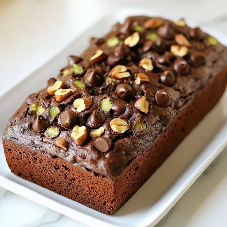 Eine Zucchini bringt Feuchtigkeit in das Brot. Ich verwende eine mittelgroße, geriebene Zucchini. Sie macht das Brot saftig und lecker. Außerdem schmeckt man sie kaum. Diese Zutat ist der Geheimtipp für den perfekten Biss. Für mein Rezept nehme ich zwei Arten von Mehl. - 1 Tasse Weizenmehl - 1 Tasse Vollkornmehl Das Weizenmehl sorgt für eine luftige Struktur, während das Vollkornmehl mehr Geschmack und Nährstoffe bringt. Zusätzlich benutze ich: - 1 Teelöffel Natron - 1/2 Teelöffel Backpulver - 1/2 Teelöffel Salz - 1 Teelöffel gemahlener Zimt Diese Zutaten helfen beim Aufgehen und geben ein tolles Aroma. Ich benutze zwei Sorten Zucker. - 1/2 Tasse Kristallzucker - 1/2 Tasse brauner Zucker Der braune Zucker verleiht dem Brot eine schöne Karamellnote. Für die Feuchtigkeit nehme ich: - 1/2 Tasse Pflanzenöl Das Öl macht das Brot weich und saftig. Für den perfekten Teig brauche ich: - 2 große Eier - 1 Teelöffel Vanilleextrakt Die Eier binden die Zutaten gut. Der Vanilleextrakt bringt einen tollen Geschmack. Zum Schluss füge ich hinzu: - 1 Tasse Schokoladenstückchen (halb-süß) - 1/2 Tasse gehackte Nusssorten (optional) Die Schokoladenstückchen sind der Star des Rezepts. Sie schmelzen beim Backen und machen das Brot unwiderstehlich. Die Nüsse geben einen tollen Crunch. {{ingredient_image_2}} Heize deinen Ofen auf 175°C vor. Fette eine Kastenform von 23x13 cm ein. So bleibt das Brot nicht kleben. Nimm eine mittlere Schüssel. Mische das Weizenmehl, Vollkornmehl, Natron, Backpulver, Salz und Zimt. Rühre alles mit einem Schneebesen gut durch. Die Mischung sollte gleichmäßig sein. In einer großen Schüssel mische den Kristallzucker, den braunen Zucker und das Pflanzenöl. Rühre, bis die Mischung cremig wird. Das gibt dem Brot einen tollen Geschmack. Schlage die Eier einzeln in die Zuckermischung. Füge dann den Vanilleextrakt hinzu. Mische alles gut, bis es gleichmäßig ist. Gib die trockenen Zutaten nach und nach zu der Zuckermischung. Rühre, bis alles gerade so vermischt ist. Achte darauf, nicht zu viel zu rühren. So bleibt das Brot locker. Gieße den Teig in die vorbereitete Kastenform. Glätte die Oberfläche mit einem Spatel. Backe das Brot für 50-60 Minuten. Teste mit einem Zahnstocher, ob es fertig ist. Lass das Brot 10 Minuten in der Form abkühlen. Danach auf ein Kuchengitter setzen, um es vollständig auskühlen zu lassen. Die Zucchini ist der Star dieses Brotes. Wähle eine frische, mittelgroße Zucchini. Du musst sie gründlich waschen und dann reiben. Das Reiben sorgt dafür, dass die Zucchini gleichmäßig in den Teig verteilt wird. Achte darauf, die Zucchini gut auszudrücken. So entfernst du überschüssige Feuchtigkeit. Das gibt deinem Brot die perfekte Konsistenz. Die Backzeit und Temperatur sind wichtig für den Erfolg. Heize deinen Ofen auf 175°C vor. Backe das Brot für 50 bis 60 Minuten. Du kannst einen Zahnstocher verwenden, um zu testen, ob es fertig ist. Stecke den Zahnstocher in die Mitte. Wenn er sauber rauskommt, ist das Brot bereit. Lass es nicht zu lange im Ofen, damit es nicht trocken wird. Übermischung kann das Brot zäh machen. Mische die trockenen und feuchten Zutaten nur bis sie gerade so vermischt sind. Ein paar Klumpen sind in Ordnung. Wenn du die Zucchini und die Schokoladenstückchen hinzufügst, hebe sie vorsichtig unter. So bleibt die Textur schön locker und luftig. Um die Textur zu verbessern, kannst du verschiedene Mehle verwenden. Vollkornmehl gibt mehr Biss, während Weizenmehl das Brot weicher macht. Du kannst auch eine halbe Tasse Nüsse hinzufügen. Sie geben dem Brot einen tollen Crunch. Experimentiere mit verschiedenen Zutaten, um deine perfekte Mischung zu finden! Pro Tipps Richtig vorbereiten: Stellen Sie sicher, dass die Zucchini gut abgetropft ist, um übermäßige Feuchtigkeit im Teig zu vermeiden. Variationen ausprobieren: Fügen Sie verschiedene Nüsse oder Trockenfrüchte hinzu, um dem Brot eine besondere Note zu verleihen. Die Backzeit überwachen: Jeder Ofen ist anders; überprüfen Sie das Brot einige Minuten vor dem angegebenen Zeitpunkt, um ein Überbacken zu vermeiden. Für extra Geschmack: Bestreuen Sie die Oberseite des Teigs vor dem Backen mit etwas Zimt-Zucker für eine süße Kruste. {{image_4}} Wenn Sie die Schokoladenstückchen ersetzen möchten, gibt es viele Optionen. Probieren Sie weiße Schokolade oder dunkle Schokolade. Auch Nüsse sind eine gute Wahl. Sie können auch getrocknete Früchte verwenden, um eine süße Note zu schaffen. Rosinen oder Cranberries passen gut. Jedes Mal, wenn Sie die Schokoladenstückchen ersetzen, wird das Brot anders schmecken. Das Hinzufügen von Trockenfrüchten bringt eine tolle Süße. Trockenfrüchte wie Aprikosen oder Feigen geben dem Brot eine fruchtige Note. Sie können auch eine Mischung aus verschiedenen Trockenfrüchten verwenden. Achten Sie darauf, die Früchte klein zu schneiden. So verteilen sie sich gut im Teig. Dies gibt jedem Bissen mehr Geschmack und Textur. Für eine glutenfreie Version des Brotes können Sie spezielle Mehle verwenden. Reis- oder Mandelmehl sind gute Optionen. Sie können auch eine glutenfreie Mehlmischung nehmen. Reduzieren Sie das Backpulver um einen halben Teelöffel. Dies hilft, die Struktur des Brotes zu verbessern. Achten Sie darauf, die Zucchini gut zu drücken, um die Feuchtigkeit zu kontrollieren. So bleibt Ihr glutenfreies Brot lecker und feucht. Sie können Ihr Chocolate Chip Zucchini Bread einfach bei Raumtemperatur aufbewahren. Wickeln Sie das Brot in Frischhaltefolie oder legen Sie es in einen luftdichten Behälter. So bleibt es frisch und lecker. Stellen Sie sicher, dass es an einem kühlen, trockenen Ort steht. So bleibt der Geschmack erhalten. Wenn Sie das Brot länger aufbewahren möchten, können Sie es kühlen oder einfrieren. Lassen Sie das Brot zuerst vollständig abkühlen. Schneiden Sie es dann in Scheiben. Wickeln Sie jede Scheibe in Frischhaltefolie und legen Sie sie in einen Gefrierbeutel. So bleibt es bis zu drei Monate frisch. Zum Auftauen einfach bei Raumtemperatur lassen oder im Toaster leicht rösten. Das Zucchini-Brot bleibt bei Raumtemperatur etwa 3 bis 5 Tage frisch. Kühlen Sie es, um die Haltbarkeit auf bis zu einer Woche zu verlängern. Achten Sie darauf, das Brot vor dem Verzehr auf Anzeichen von Verderb zu prüfen. Wenn es schimmelig oder unangenehm riecht, entsorgen Sie es. Mit diesen Tipps genießen Sie immer frisches und schmackhaftes Zucchini-Brot. Du kannst das Zucchini-Brot bis zu einer Woche aufbewahren. Lagere es in einem luftdichten Behälter bei Raumtemperatur. Wenn du es länger aufbewahren willst, friere es ein. Das hält es frisch für bis zu drei Monate. Ja, du kannst die Zucchini-Kerntemperatur überprüfen. Stecke einen Zahnstocher in die Mitte des Brotes. Wenn der Zahnstocher sauber herauskommt, ist das Brot fertig. Die Innentemperatur sollte etwa 95°C erreichen. Ja, das Rezept ist anpassbar. Du kannst die Eier durch Apfelmus oder Leinsamen ersetzen. Verwende pflanzliches Öl und achte darauf, dass die Schokoladenstückchen vegan sind. So wird dein Brot ganz pflanzlich. Wenn dein Brot nicht aufgeht, gibt es einige Gründe. Überprüfe, ob dein Backpulver und Natron frisch sind. Zu viel rühren kann auch die Luft blasen zerdrücken. Achte darauf, den Teig nur leicht zu vermengen. Zusammenfassend haben wir die wichtigsten Zutaten für köstliches Zucchini-Brot betrachtet. Du hast gelernt, wie man die Zubereitungsschritte richtig umsetzt. Mit unseren Tipps wird dein Brot perfekt. Variationen lassen Raum für Kreativität, während du das Brot lagerst, um es frisch zu halten. Egal, ob du Anfänger oder Experte bist, Zucchini-Brot ist einfach zuzubereiten. Probiere die verschiedenen Ideen und finde deine Lieblingsversion!