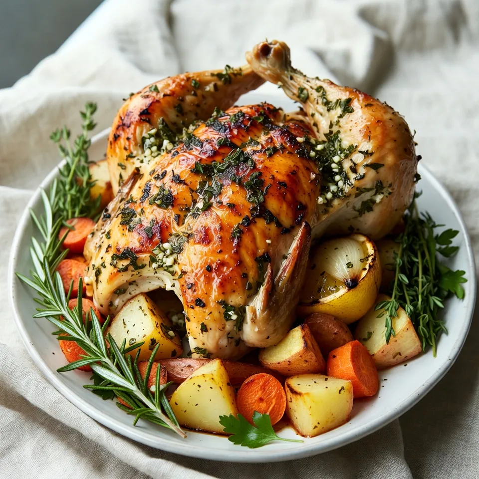 Herb Butter Roasted Chicken Saftig und Einfach Zubereiten