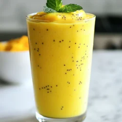 - 1 reife Mango, geschält und gewürfelt - 1 Tasse Kokosmilch (aus der Dose oder im Karton) - 1 Esslöffel Chiasamen - 1 Banane, in Scheiben geschnitten - 1 Esslöffel Honig oder Ahornsirup (optional) - 1/2 Teelöffel Vanilleextrakt - Eiswürfel (optional) - Frische Minzblätter zur Garnierung (optional) Für meinen Kokos-Mango-Chia-Smoothie brauche ich die besten Zutaten. Die Mango bringt eine süße, fruchtige Note. Ich wähle eine reife Mango, denn sie schmeckt am besten. Die Kokosmilch macht den Smoothie cremig und reichhaltig. Ich verwende oft die aus der Dose, weil sie dicker ist. Chiasamen sind klein, aber sie fügen viel Nährstoff hinzu. Sie geben auch eine tolle Textur. Die Banane sorgt für eine natürliche Süße und macht den Smoothie dickflüssiger. Wenn ich es süßer mag, kann ich Honig oder Ahornsirup hinzufügen. Ich nutze etwa einen Esslöffel, je nach Geschmack. Der Vanilleextrakt bringt einen warmen, süßen Geschmack. Ich nehme nur einen halben Teelöffel. Wenn ich einen kalten Smoothie will, füge ich Eiswürfel hinzu. Diese sind optional, aber sie machen den Smoothie erfrischend. Zum Schluss dekoriere ich den Smoothie mit frischen Minzblättern. Sie sehen nicht nur schön aus, sondern geben auch einen frischen Geschmack. {{ingredient_image_2}} - Vorbereitung der Zutaten: Beginne mit einer reifen Mango. Schäl sie und schneide sie in kleine Würfel. Nimm eine Banane und schneide sie in Scheiben. Bereite auch die Chiasamen, Kokosmilch und Vanilleextrakt vor. Wenn du es süßer magst, halte den Honig oder Ahornsirup bereit. - Mixer-Einstellungen und Dauer: Gib alle vorbereiteten Zutaten in den Mixer. Mixe die Mischung auf hoher Stufe für etwa 30 Sekunden bis zu einer Minute. Du möchtest, dass alles gut vermischt ist und eine cremige Textur hat. - Zubereitung des Smoothies: Wenn du deinen Smoothie kühl magst, füge eine Handvoll Eiswürfel hinzu. Mixe erneut, bis das Eis gut zerkleinert ist. Probiere den Smoothie und füge nach Geschmack mehr Honig oder Ahornsirup hinzu. Gieße den Smoothie in Gläser und lass ihn fünf Minuten stehen. So quellen die Chiasamen leicht auf. Rühre den Smoothie vor dem Servieren gut um. Dekoriere ihn mit frischen Minzblättern für einen schönen Look. Anpassung der Süße Möchten Sie den Smoothie süßer machen? Fügen Sie mehr Honig oder Ahornsirup hinzu. Beginnen Sie mit einem Esslöffel. Probieren Sie den Smoothie und schmecken Sie nach. Sie können die Süße leicht anpassen. Wahl der Kokosmilch Die Art der Kokosmilch macht einen großen Unterschied. Verwenden Sie vollfette Kokosmilch für einen cremigen Geschmack. Magere Kokosmilch ist auch eine gute Wahl für weniger Kalorien. Testen Sie beide und finden Sie Ihre Lieblings. Verwendung von gefrorenen Früchten Für einen kühlen, erfrischenden Smoothie verwenden Sie gefrorene Mango oder Banane. Diese Früchte machen den Smoothie dicker und kühler. Wenn Sie frische Früchte verwenden, fügen Sie einfach Eiswürfel hinzu. So bleiben Sie cool, besonders an heißen Tagen. Pro Tipps Reife Mango wählen: Wählen Sie eine gut reife Mango für einen süßeren und intensiveren Geschmack. Achten Sie darauf, dass die Schale leicht nachgibt, wenn Sie sie sanft drücken. Kokosmilch variieren: Experimentieren Sie mit verschiedenen Arten von Kokosmilch (fettarm oder cremig) je nach gewünschter Konsistenz und Geschmack. Chiasamen einweichen: Wenn Sie die Chiasamen vorher in Wasser oder Kokosmilch einweichen, wird der Smoothie noch cremiger und die Nährstoffe besser verfügbar. Frische Kräuter verwenden: Probieren Sie andere frische Kräuter wie Basilikum oder Zitronenmelisse zur Garnierung, um dem Smoothie eine interessante Geschmacksnote zu verleihen. {{image_4}} Ich liebe es, mit verschiedenen Zutaten zu experimentieren. Hier sind einige Ideen: - Vegane Optionen: Statt Honig kannst du Agavendicksaft verwenden. Das macht den Smoothie vegan. Auch die Kokosmilch ist von Natur aus pflanzlich. - Zusätzliche Früchte: Füge Beeren wie Erdbeeren oder Heidelbeeren hinzu. Sie bringen eine schöne Farbe und Frische. Auch Ananas oder Papaya passen gut. - Superfood-Ergänzungen: Chiasamen sind schon super, aber du kannst auch Spinat oder Grünkohl hinzufügen. Diese grünen Blätter machen den Smoothie noch gesünder. Auch Proteinpulver ist eine gute Wahl, wenn du mehr Eiweiß brauchst. Mit diesen Variationen kannst du ganz nach deinem Geschmack und deinen Bedürfnissen anpassen. Sei kreativ und finde deine persönliche Lieblingskombination! Wenn du Reste hast, bewahre sie im Kühlschrank auf. Gieße den Smoothie in einen luftdichten Behälter. So bleibt er frisch. Du kannst ihn bis zu zwei Tage lagern. Rühre ihn vor dem Trinken gut durch. Manchmal setzen sich die Chiasamen am Boden ab. Möchtest du den Smoothie länger aufbewahren? Du kannst ihn auch einfrieren. Fülle den Smoothie in Eiswürfelformen oder Beutel. So hast du Portionsgrößen für später. Er hält sich bis zu drei Monate im Gefrierfach. Um ihn zu genießen, lasse ihn über Nacht im Kühlschrank auftauen. Die Haltbarkeit ist wichtig. Wenn du ihn nach ein paar Tagen trinkst, achte auf den Geruch oder die Farbe. Wenn er komisch riecht oder gut aussieht, ist es besser, ihn wegzuwerfen. Nutze deinen Smoothie schnell, um den besten Geschmack zu haben. Um einen dickeren Smoothie zu machen, nutzen Sie mehr Chiasamen. Diese Samen quellen in Flüssigkeiten. Sie können auch gefrorene Früchte verwenden. Diese sorgen für eine cremige Textur. Vermeiden Sie zu viel Flüssigkeit. Beginnen Sie mit weniger Kokosmilch und fügen Sie mehr hinzu, falls nötig. Ja, Sie können andere Milchalternativen verwenden. Mandelmilch, Hafermilch oder Sojamilch sind gute Optionen. Jede Milch hat ihren eigenen Geschmack. Experimentieren Sie, um Ihren Favoriten zu finden. Denken Sie daran, die Konsistenz anzupassen. Einige Alternativen sind dünner als Kokosmilch. Chiasamen sind klein, aber sehr nahrhaft. Sie sind reich an Ballaststoffen. Das hilft bei der Verdauung. Außerdem enthalten sie Omega-3-Fettsäuren. Diese sind gut für das Herz. Chiasamen haben auch Antioxidantien. Diese schützen den Körper vor Schäden. Sie fördern ein langanhaltendes Sättigungsgefühl. So helfen sie beim Gewichtmanagement. - Weitere häufige Fragen zur Zubereitung und Zutaten. Häufig fragen Leute nach der Lagerung. Smoothies sind frisch am besten. Wenn Sie Reste haben, lagern Sie sie im Kühlschrank. Genießen Sie sie innerhalb von 24 Stunden. Smoothies können auch eingefroren werden. So haben Sie einen schnellen Snack für später. Zusammengefasst, hast du nun alles für einen leckeren Mango-Kokos-Smoothie. Du kennst die Hauptzutaten, die Zubereitung und wertvolle Tipps. Vergiss nicht, kreativ zu sein und deine Lieblingsfrüchte auszuprobieren. Lagere Reste richtig, damit du lange etwas davon hast. Smoothies sind gesund und schnell gemacht. Probiere die verschiedenen Möglichkeiten aus und finde deine perfekte Mischung!