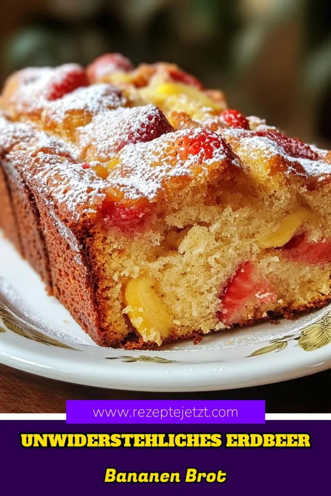 Entdecken Sie das köstliche Rezept für Erdbeer-Bananen-Brot, das perfekt für gesundes Früchtebrot ist! Dieses einfache Bananenbrot Rezept kombiniert reife Bananen und frische Erdbeeren für ein veganes Glücksbrot, das jeder liebt. Ideal zum Backen mit Erdbeeren, bringt es fruchtigen Geschmack in jede Scheibe. Lassen Sie sich inspirieren und probieren Sie unser Rezept aus – für ein unwiderstehliches Geschmackserlebnis! #ErdbeerBananenBrot #gesundesFrüchtebrot #einfachesBananenbrotRezept #veganesGlücksbrotRezept