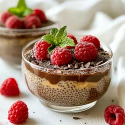Für deinen Schokoladen-Himbeer-Chia-Pudding brauchst du: - 1/2 Tasse Chia-Samen - 2 Tassen Mandelmilch (oder andere pflanzliche Milch) - 3 Esslöffel Kakaopulver - 2 Esslöffel Ahornsirup (nach Geschmack) - 1 Teelöffel Vanilleextrakt - 1 Tasse frische Himbeeren - Eine Prise Meersalz Diese Zutaten bilden die Basis für einen leckeren und gesunden Pudding. Die Chia-Samen geben eine tolle Textur und sind sehr nahrhaft. Mandelmilch macht den Pudding cremig und leicht. Kakaopulver fügt den schokoladigen Geschmack hinzu, während die Himbeeren eine frische Note bringen. Für die Dekoration empfehle ich: - Zartbitterschokoladenraspel - Zusätzliche Himbeeren - Minzblätter Diese Zutaten machen deinen Pudding nicht nur hübsch, sondern auch noch leckerer. Die Schokoladenraspel geben einen schönen Crunch. Himbeeren bringen Farbe und fruchtigen Geschmack. Minzblätter sind perfekt für einen frischen Touch. Falls du etwas Abwechslung möchtest, kannst du auch andere Zutaten verwenden: - Kokosmilch anstelle von Mandelmilch - Honig statt Ahornsirup - Andere Beeren wie Erdbeeren oder Blaubeeren Diese Varianten geben deinem Pudding einen neuen Geschmack. Experimentiere ruhig mit verschiedenen Zutaten. So findest du deine persönliche Lieblingskombination! {{ingredient_image_2}} Um deinen Schokoladen-Himbeer-Chia-Pudding zu machen, brauchst du zuerst eine große Rührschüssel. Füge die Chia-Samen, die Mandelmilch, das Kakaopulver, den Ahornsirup, den Vanilleextrakt und eine Prise Meersalz hinzu. Rühre alles gut mit einem Schneebesen. Achte darauf, dass das Kakaopulver sich ganz auflöst. Lass die Mischung etwa 5 Minuten ruhen. Rühre dann erneut um, um Klumpen zu vermeiden. Jetzt kommt der wichtigste Teil: die Kühlung. Decke die Schüssel mit Frischhaltefolie ab. Stelle sie für mindestens 4 Stunden in den Kühlschrank. Am besten über Nacht. So können die Chia-Samen die Flüssigkeit aufnehmen. Nach dem Kühlen wird der Pudding dick und cremig. Nimm die Schüssel heraus und rühre vorsichtig um. So erhältst du eine glatte Textur. Um den Pudding zu servieren, teile die Mischung gleichmäßig auf kleine Gläser oder Schalen auf. Gib eine Handvoll frische Himbeeren auf jede Portion. Das sieht nicht nur schön aus, sondern schmeckt auch toll. Zum Schluss streue etwas Zartbitterschokolade oben drauf. Für mehr Farbe und Frische kannst du auch ein paar Minzblätter hinzufügen. Serviere den Pudding kalt und genieße jeden Löffel! Um die beste Konsistenz zu erreichen, achte darauf, die Chia-Samen gut zu vermischen. Rühre die Mischung nach fünf Minuten erneut um. So verhinderst du, dass die Samen klumpen. Lass den Pudding mindestens vier Stunden kühlen, besser über Nacht. Die Samen saugen die Flüssigkeit auf und werden weich. Lagere den Chia-Pudding in einem luftdichten Behälter im Kühlschrank. So bleibt er frisch und lecker. Du kannst ihn bis zu drei Tage aufbewahren. Achte darauf, ihn gut abzudecken, damit er keine anderen Gerüche aufnimmt. Ein häufiger Fehler ist, zu wenig Flüssigkeit zu verwenden. Die Chia-Samen brauchen genug Flüssigkeit, um zu quellen. Ein weiterer Fehler ist, den Pudding nicht lange genug zu kühlen. Wenn er nicht genug Zeit hat, wird die Konsistenz nicht richtig. Vermeide auch, den Pudding zu lange zu rühren, nach dem Kühlen. So bleibt die Textur schön glatt. Pro Tipps Chia-Samen: Stellen Sie sicher, dass die Chia-Samen gut in der Flüssigkeit eingeweicht werden, um die perfekte puddingartige Konsistenz zu erreichen. Kakaopulver: Verwenden Sie hochwertiges Kakaopulver für einen intensiveren Schokoladengeschmack. Ahornsirup: Passen Sie die Süße des Puddings nach Ihrem Geschmack an, indem Sie mehr oder weniger Ahornsirup hinzufügen. Präsentation: Servieren Sie den Pudding in klaren Gläsern, um die Schichten aus Schokolade und Himbeeren ansprechend zur Geltung zu bringen. {{image_4}} Du kannst viele Früchte in den Schokoladen-Himbeer-Chia-Pudding einfügen. Himbeeren sind großartig, aber auch andere Beeren passen gut. Probiere Blaubeeren oder Erdbeeren. Du kannst auch Bananen oder Pfirsiche verwenden. Diese Früchte bringen frische Noten in den Pudding. Sie sorgen für einen tollen Geschmack und mehr Vitamine. Füge die Früchte einfach beim Servieren hinzu, um einen schönen Anblick zu schaffen. Dieser Pudding ist bereits vegan. Er enthält keine tierischen Produkte. Du nutzt pflanzliche Milch wie Mandelmilch oder Hafermilch. Diese Optionen sind auch glutenfrei. Achte darauf, dass dein Kakaopulver und Ahornsirup ebenfalls keine Gluten enthalten. So bleibt der Pudding für alle geeignet. Du kannst also ganz beruhigt genießen. Um den Pudding noch besser zu machen, kannst du Aromen hinzufügen. Eine Prise Zimt kann die Süße verstärken. Auch ein Hauch von Kokosnuss schmeckt toll. Du kannst auch etwas Espresso-Pulver einrühren. Das gibt dem Pudding einen tiefen, reichen Geschmack. Sei kreativ und finde deine Lieblingskombinationen! Es ist wichtig, den Schokoladen-Himbeer-Chia-Pudding richtig zu lagern. Du solltest ihn in einem luftdichten Behälter aufbewahren. Das verhindert, dass er Gerüche aus dem Kühlschrank aufnimmt. Stelle den Behälter in den Kühlschrank. Dadurch bleibt der Pudding frisch und lecker. Der Pudding hält sich etwa 5 Tage im Kühlschrank. Achte darauf, vor dem Servieren gut umzurühren. Wenn du einen leichten Geruch bemerkst oder die Konsistenz sich ändert, ist es besser, ihn nicht mehr zu essen. Du kannst den Pudding auch einfrieren. Teile ihn in Portionen auf und fülle ihn in gefriergeeignete Behälter. So bleibt er bis zu 2 Monate haltbar. Zum Auftauen lege den Pudding einfach über Nacht in den Kühlschrank. Rühre ihn gut um, wenn er aufgetaut ist. So wird die Textur wieder schön cremig. Chia-Samen sind sehr nahrhaft. Sie sind reich an Ballaststoffen, Proteinen und gesunden Fetten. In einer Portion von 28 Gramm finden Sie etwa: - 11 Gramm Ballaststoffe - 4 Gramm Eiweiß - 5 Gramm gesunde Fette Diese Samen helfen, den Blutzuckerspiegel stabil zu halten und fördern das Sättigungsgefühl. Außerdem enthalten sie wichtige Mineralien wie Kalzium, Magnesium und Eisen. Sie sind also eine großartige Ergänzung zu vielen Gerichten, auch zu meinem Schokoladen-Himbeer-Chia-Pudding. Ja, das Rezept ist perfekt für die Vorbereitung. Sie können den Pudding bis zu drei Tage im Voraus machen. Einfach alle Zutaten vermengen und im Kühlschrank kühl stellen. Die Chia-Samen nehmen die Flüssigkeit auf und bilden eine schöne Konsistenz. So sparen Sie Zeit, vor allem an hektischen Tagen. Genießen Sie einen schnellen, gesunden Snack immer dann, wenn Sie Lust haben. Der Schokoladen-Himbeer-Chia-Pudding kann kalorienarm sein, je nachdem, wie Sie ihn zubereiten. Eine Portion hat ungefähr 180 bis 250 Kalorien. Viele Zutaten sind gesund und bieten Nährstoffe. Wenn Sie den Ahornsirup reduzieren oder weglassen, senken Sie die Kalorienzahl. Auch die Wahl der pflanzlichen Milch kann einen Einfluss haben. So können Sie den Pudding an Ihre Ziele anpassen. Dieser Artikel hat die wichtigen Zutaten und Schritte für Chia-Pudding behandelt. Ich habe dir auch Tipps gegeben, um den perfekten Pudding zu machen. Du hast jetzt Ideen für Variationen und Lagerung. Du kannst mit verschiedenen Früchten und Aromen spielen. Denk daran, häufige Fehler zu vermeiden. Chia-Pudding ist vielseitig und gesund, perfekt für jeden Tag. Probiere es aus und finde deinen Favoriten!