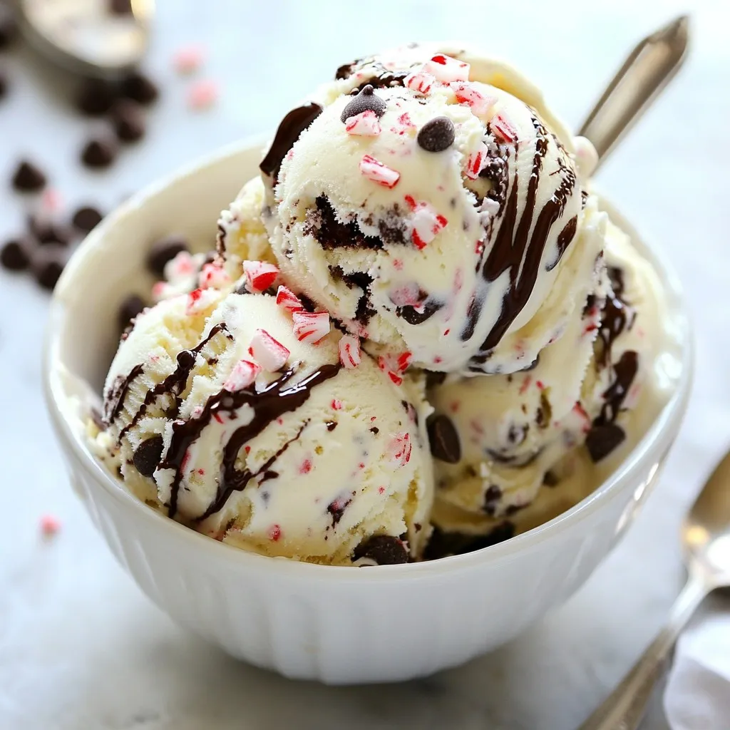 Um die beste Pfefferminz-Mokka-Eiscreme zu machen, brauchst du einige Hauptzutaten. Diese Zutaten sind wichtig für den Geschmack und die Textur. Hier ist die Liste: - 500 ml Schlagsahne - 250 ml Vollmilch - 150 g Zucker - 1 Teelöffel reiner Vanilleextrakt - 1 Teelöffel Pfefferminzextrakt - 50 g ungesüßtes Kakaopulver - 125 ml frisch gebrühter Espresso oder starker Kaffee, abgekühlt - 75 g zerstoßene Pfefferminzbonbons oder Zuckerstangen - 40 g dunkle Schokoladenstückchen Diese Zutaten bringen dir eine cremige und schmackhafte Eiscreme. Schlagsahne und Vollmilch geben die nötige Cremigkeit. Zucker sorgt für die Süße, während Espresso den Kaffee-Geschmack bringt. Wenn du etwas Abwechslung möchtest, kannst du zusätzliche Zutaten hinzufügen. Hier sind einige Ideen: - Karamellsoße für einen süßen Kick - Mehr Pfefferminzbonbons für mehr Crunch - Weiße Schokolade für eine andere Geschmacksrichtung Diese Zutaten machen das Eis noch interessanter. Du kannst kreativ sein und neue Geschmäcker entdecken. Die Qualität der Zutaten ist entscheidend. Hochwertige Produkte verbessern den Geschmack. Wähle frische Schlagsahne und echte Vanille. Achte darauf, dass der Kaffee frisch ist und einen starken Geschmack hat. Gutes Kakaopulver ist wichtig für die Schokoladennote. Wenn du die besten Zutaten verwendest, wird dein Eis noch besser. Du wirst den Unterschied sofort schmecken! {{ingredient_image_2}} Zuerst brauchst du eine große Rührschüssel. Gib die Schlagsahne, Vollmilch und Zucker hinein. Rühre mit einem Schneebesen, bis der Zucker ganz aufgelöst ist. Dann füge den Vanilleextrakt und den Pfefferminzextrakt hinzu. Mische auch das Kakaopulver gut unter. Jetzt ist der Espresso dran! Gieße ihn langsam in die Mischung und rühre alles gut durch. Zum Schluss kommen die zerstoßenen Pfefferminzbonbons und die Schokoladenstückchen dazu. Hebe sie vorsichtig unter, damit sie gleichmäßig verteilt sind. Jetzt wird es spannend! Gib die fertige Eismasse in deine Eismaschine. Folge den Anweisungen des Herstellers. Die Maschine kümmert sich um die Cremigkeit. Nach einer Weile wird die Mischung schön weich und cremig. Achte darauf, dass sie gut durchmischt wird, damit alle Aromen verteilt sind. Wenn das Eis fertig ist, musst du es umfüllen. Nimm einen luftdichten Behälter und fülle das Eis hinein. Lege ein Stück Backpapier auf die Oberfläche. Das hilft, Eiskristalle zu vermeiden. Jetzt kommt der letzte Schritt: Lege den Behälter in den Gefrierschrank. Lass das Eis mindestens vier Stunden ruhen. So wird es fest genug, um es zu servieren. Um die beste Konsistenz für dein Eis zu erreichen, achte darauf, die Mischung gut zu verrühren. Lass den Zucker vollständig auflösen. Das sorgt für ein glattes Ergebnis. Wenn du eine Eismaschine nutzt, stelle sicher, dass sie vor der Benutzung gut gekühlt ist. So wird das Eis schnell fest und bleibt cremig. Eine richtige Kühlung hilft, Eiskristalle zu vermeiden. Ein häufiger Fehler ist, die Mischung nicht ausreichend zu kühlen, bevor sie in die Eismaschine kommt. Wenn die Mischung zu warm ist, wird das Eis nicht gut. Ein weiterer Fehler ist, die Zutaten nicht gleichmäßig zu vermischen. Das führt zu einer ungleichmäßigen Textur. Achte auch darauf, dass du die Pfefferminzbonbons und Schokoladenstückchen vorsichtig unterhebst. So bleiben sie ganz und verteilen sich gut. Für eine festliche Garnierung empfehle ich, das Eis in schönen Schalen zu servieren. Streue zerstoßene Pfefferminzbonbons darüber. Das sieht toll aus und schmeckt lecker. Ein Schokoladensirup gibt einen zusätzlichen Schokoladengeschmack. Du kannst auch einen kleinen Zweig frische Minze hinzufügen. Das gibt dem Dessert einen frischen Look und einen zusätzlichen Geschmackskick. Pro Tipps Gekühlte Zutaten: Stelle sicher, dass alle flüssigen Zutaten gut gekühlt sind, bevor du mit der Zubereitung beginnst. Das sorgt für eine cremigere Konsistenz des Eises. Variationen: Du kannst das Rezept anpassen, indem du verschiedene Aromen für die Schokoladenstückchen oder Bonbons verwendest, um neue Geschmackskombinationen zu kreieren. Handgefertigtes Eis: Wenn du keine Eismaschine hast, kannst du die Mischung in einen gefrierfesten Behälter füllen und alle 30 Minuten umrühren, bis das Eis fest wird. Dekoration: Garniere das Eis vor dem Servieren mit frischen Minzblättern und einem Schokoladensirup für eine ansprechende Präsentation. {{image_4}} Um eine vegane Version zu machen, ersetze die Schlagsahne durch Kokosmilch. Verwende auch pflanzliche Milch anstelle der Vollmilch. Achte darauf, dass der Zucker vegan ist. Statt des Kakaopulvers kannst du auch rohe Kakaonibs verwenden. Das gibt einen tollen Schokoladengeschmack. Das Originalrezept ist bereits glutenfrei. Achte nur darauf, dass alle Zutaten glutenfrei sind. Zum Beispiel, überprüfe die Pfefferminzbonbons und den Kaffee. So kannst du sicher sein, dass dein Eis für alle geeignet ist. Du kannst mit verschiedenen Aromen spielen. Füge z.B. einen Spritzer Orangen- oder Mandelextrakt hinzu, um neue Geschmäcker zu entdecken. Statt Pfefferminzbonbons kannst du auch gemahlene Nüsse oder getrocknete Früchte verwenden. Das macht das Eis noch spannender. Um dein Pfefferminz-Mokka-Eis richtig zu lagern, benutze einen luftdichten Behälter. Fülle das Eis nach der Zubereitung hinein. Lege ein Stück Backpapier auf die Oberfläche. Das verhindert Eiskristalle. Stelle den Behälter in den Gefrierschrank. So bleibt das Eis frisch und lecker. Das Eis kann bis zu zwei Monate im Gefrierschrank bleiben. Nach dieser Zeit kann die Qualität sinken. Die Aromen bleiben, aber die Textur kann sich verändern. Achte darauf, das Eis gut verpackt zu halten. So bleibt es länger cremig und lecker. Wenn das Eis zu hart geworden ist, lass es kurz bei Raumtemperatur stehen. Warte etwa fünf bis zehn Minuten. Dann wird es leichter zu schöpfen. Wenn du die Cremigkeit magst, kannst du auch etwas Milch unterrühren. Das hilft, die Textur wieder zu verbessern. Die Zubereitung dauert nur 15 Minuten. Du musst jedoch mindestens 4 Stunden warten, bis das Eis gefriert. Es ist wichtig, dass du die Eismasse in eine Eismaschine gibst. Während dieser Zeit kannst du dich auf andere Dinge konzentrieren. Das Warten lohnt sich auf jeden Fall, denn das Eis wird so cremig und lecker! Ja, du kannst das Rezept nach deinem Geschmack anpassen. Du kannst die Menge an Pfefferminzextrakt erhöhen, wenn du einen stärkeren Geschmack möchtest. Auch die Schokolade kann variiert werden. Wenn du weniger Zucker magst, kannst du die Menge reduzieren. Fühle dich frei, kreativ zu sein und deinen eigenen Twist hinzuzufügen! Fertige Pfefferminz-Mokka-Eiscreme findest du in vielen Supermärkten. Achte darauf, in der Tiefkühlabteilung nach Marken zu suchen, die dir gefallen. Manchmal haben auch lokale Eisdielen spezielle Versionen. Es lohnt sich, verschiedene Sorten auszuprobieren, um deinen Favoriten zu finden! Pfefferminz-Mokka-Eiscreme ist ein wahrer Genuss. Wir haben die besten Zutaten und Anleitungen besprochen. Von der perfekten Konsistenz bis zu Variationen wie vegan oder glutenfrei. Mit diesen Tipps gelingt dir das Eis leicht. Denke daran, hochwertige Zutaten zu nutzen und Fehler zu vermeiden. So bleibt dein Eis frisch und lecker. Wage die tollen Geschmacksrichtungen und genieße deine Kreationen. Viel Spaß beim Ausprobieren!