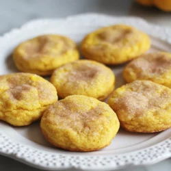 Um köstliche Kürbis Snickerdoodle Kekse zu machen, brauchst du folgende Zutaten: - 1 Tasse Kürbispüree - 1/2 Tasse ungesalzene Butter, weich - 1 Tasse Kristallzucker - 1/2 Tasse brauner Zucker, gepackt - 1 großes Ei - 1 Teelöffel Vanilleextrakt - 2 1/2 Tassen Weizenmehl - 1 Teelöffel Natron - 1/2 Teelöffel Backpulver - 1 Teelöffel Weinstein - 1 Teelöffel gemahlener Zimt - 1/2 Teelöffel gemahlene Muskatnuss - 1/4 Teelöffel gemahlener Ingwer - 1/4 Teelöffel Salz - 1/4 Tasse Kristallzucker (zum Rollen) - 2 Teelöffel gemahlener Zimt (zum Rollen) Beim Backen ist genaue Messung wichtig. Verwende einen Messbecher für Flüssigkeiten und einen für trockene Zutaten. Für das Kürbispüree, eine Tasse entspricht etwa 240 ml. Wenn du mehr Kekse machen willst, verdopple die Menge. Denke daran, dass das Verhältnis von Zucker und Butter gleich bleibt. So bleiben die Kekse süß und lecker. Die Qualität der Zutaten macht einen großen Unterschied. Verwende frisches Kürbispüree für den besten Geschmack. Achte darauf, ungesalzene Butter zu nehmen, damit du die Kontrolle über den Salzgehalt behältst. Brauner Zucker gibt den Keksen eine schöne Karamellnote. Wähle frische Gewürze, um das Aroma zu maximieren. Diese kleinen Details führen zu großen Aromen in deinen Keksen. {{ingredient_image_2}} Zuerst heize den Ofen auf 175 °C vor. Nimm zwei Backbleche und lege sie mit Backpapier aus. Das sorgt dafür, dass die Kekse nicht kleben. Bereite dann alle Zutaten vor. So hast du alles griffbereit. Achte darauf, dass die Butter weich ist. Das macht das Mischen einfacher und sorgt für eine bessere Textur. In einer großen Schüssel kombinierst du die weiche Butter, den Kristallzucker und den braunen Zucker. Schlage sie mit einem Handrührgerät oder einer Küchenmaschine, bis die Mischung hell und fluffig ist. Nimm dir Zeit, um sicherzustellen, dass alles gut vermischt ist. Dann füge das Kürbispüree, das Ei und den Vanilleextrakt hinzu. Mische weiter, bis alles gut verbunden ist. In einer separaten Schüssel vermengst du das Weizenmehl, Natron, Backpulver, Weinstein, Zimt, Muskatnuss, Ingwer und Salz. Gib die trockenen Zutaten nach und nach in die feuchte Mischung. Rühre nur kurz, bis alles gerade so vermischt ist. Zu viel Mischen kann die Kekse hart machen. Jetzt kommt der spaßige Teil! Forme kleine Portionen des Teigs, etwa 2,5 cm groß. Rolle jede Teigkugel in der Zimt-Zucker-Mischung, bis sie gleichmäßig bedeckt ist. Setze die Kugeln auf die Backbleche. Lass etwa 5 cm Platz zwischen den Keksen. Backe sie 10 bis 12 Minuten. Die Ränder sollten fest sein und die Oberflächen leicht aufgerissen erscheinen. Lass die Kekse 5 Minuten auf dem Backblech abkühlen. Danach leg sie auf ein Kuchengitter, um sie komplett abkühlen zu lassen. So bleiben sie frisch und lecker. Um perfekte Kürbis Snickerdoodle Kekse zu backen, gibt es einige Fehler, die du vermeiden solltest: - Zu viel Mehl: Miss das Mehl genau. Zu viel macht die Kekse trocken. - Übermixen: Mixe den Teig nur so lange, bis alles vermischt ist. Übermixen macht die Kekse zäh. - Falsche Backzeit: Behalte die Kekse im Auge. Zu langes Backen macht sie hart. Die Konsistenz der Kekse ist wichtig. Sie sollten weich und leicht chewy sein. Hier sind Tipps, um dies zu erreichen: - Kürbispüree: Verwende frisches oder gut abgetropftes Kürbispüree. Zu viel Flüssigkeit kann die Konsistenz beeinträchtigen. - Butter weich machen: Achte darauf, dass die Butter weich ist, aber nicht geschmolzen. So wird der Teig cremig. Wenn du viele Kekse backen möchtest, ist das einfach! Folge diesen Tipps: - Teig einfrieren: Du kannst Teigbällchen formen und einfrieren. Backe sie später frisch. - Double Batch: Verdopple die Zutaten. So hast du mehr Kekse für deine Gäste. - Backbleche vorbereiten: Bereite mehrere Bleche vor, um die Backzeit zu verkürzen. So kannst du mehr Kekse auf einmal backen. Pro Tipps Butter weich machen: Stelle sicher, dass die Butter wirklich weich ist, damit sie sich gut mit dem Zucker vermischt und die Kekse schön fluffig werden. Kürbispüree verwenden: Frisches Kürbispüree sorgt für einen intensiveren Geschmack, aber du kannst auch Dosen-Kürbispüree verwenden, wenn du es eilig hast. Teig kühlen: Wenn der Teig zu weich ist, lasse ihn 30 Minuten im Kühlschrank ruhen, bevor du die Kekse formst. So behältst du eine bessere Form beim Backen. Richtige Backzeit: Beobachte die Kekse während des Backens genau. Sie sollten leicht goldbraun sein, aber nicht zu lange backen, um eine zähe Konsistenz zu vermeiden. {{image_4}} Um eine glutenfreie Version der Kürbis Snickerdoodle Kekse zu machen, ersetze das Weizenmehl. Nutze stattdessen eine glutenfreie Mehlmischung. Achte darauf, dass die Mischung Xanthan oder Guarkernmehl enthält. Diese Zutaten helfen, die Struktur der Kekse zu erhalten. Die restlichen Zutaten bleiben gleich. So kannst du die Kekse genießen, ohne Gluten zu konsumieren. Für eine vegane Version, ersetze das Ei durch einen Leinsamen-Ei-Ersatz. Mische dazu 1 Esslöffel Leinsamenmehl mit 2,5 Esslöffeln Wasser. Lass die Mischung eine Weile ruhen, bis sie gelartig wird. Verwende auch vegane Butter anstelle von ungesalzener Butter. Der Geschmack bleibt frisch und lecker. Du kannst die Kekse weiterhin nach Belieben würzen. Um deinen Keksen einen neuen Twist zu geben, experimentiere mit verschiedenen Geschmäckern. Füge Schokoladenstückchen oder Nüsse hinzu. Walnüsse und Pekannüsse passen gut zu den Gewürzen. Auch ein Hauch von Karamell oder Toffee kann aufregend sein. Für einen fruchtigen Akzent kannst du getrocknete Cranberries verwenden. Diese Kombinationen machen die Kekse noch vielseitiger und spannender. Bewahren Sie die Kekse in einem luftdichten Behälter auf. Ein kühler, trockener Ort ist ideal. Vermeiden Sie direkte Sonne oder Feuchtigkeit. So bleiben sie frisch und lecker. Kürbis Snickerdoodle Kekse halten sich bis zu einer Woche. Nach ein paar Tagen können sie etwas weich werden. Lagern Sie sie bei Raumtemperatur. Sie können die Kekse auch im Kühlschrank aufbewahren. So bleiben sie etwas länger frisch. Um die Kekse einzufrieren, lassen Sie sie zuerst abkühlen. Legen Sie sie in einen gefrierfesten Behälter oder einen Gefrierbeutel. Sie können sie bis zu drei Monate einfrieren. Zum Auftauen einfach bei Raumtemperatur lassen oder kurz in die Mikrowelle geben. So genießen Sie die Kekse schnell wieder frisch! Kürbis Snickerdoodle Kekse sind bis zu einer Woche haltbar. Bewahre sie in einem luftdichten Behälter auf. So bleiben sie frisch und lecker. Wenn du sie länger aufbewahren möchtest, friere sie ein. Das macht sie bis zu drei Monate haltbar. Ja, du kannst Kürbispüree ganz einfach selbst machen. Nimm einen kleinen Hokkaido-Kürbis oder einen anderen Kürbis deiner Wahl. Schneide ihn in Stücke und entferne die Kerne. Koche die Stücke in Wasser, bis sie weich sind. Püriere sie dann mit einem Mixer oder einem Kartoffelstampfer. So hast du frisches, selbstgemachtes Kürbispüree für deine Kekse. Um die Kekse weicher zu machen, backe sie kürzer. Die Kekse sollten leicht goldbraun sein, aber nicht zu fest. Für knusprigere Kekse erhöhe die Backzeit um ein paar Minuten. Achte darauf, sie nicht zu lange zu backen, damit sie nicht zu hart werden. Ein weiterer Tipp: Verwende weniger Mehl, um die Konsistenz zu verändern. Du hast nun alles, was du brauchst, um leckere Kürbis Snickerdoodle Kekse zu backen. Wir haben die besten Zutaten ausgewählt, Schritte zum Backen erklärt und wertvolle Tipps gegeben, um Fehler zu vermeiden. Denke daran, die richtigen Lagerbedingungen für deine Kekse zu beachten, damit sie frisch bleiben. Du kannst auch Variationen ausprobieren, wie glutenfreie oder vegane Alternativen. Mit diesen Informationen und einem wenig Übung wirst du großartige Kekse zaubern, die jeden begeistern. Viel Spaß beim Backen!